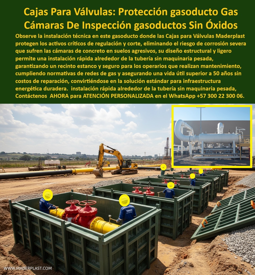 Red Subterránea Cajas Tuberías Cámara Empalme Válvula Gas Maderplast 0 Cajas válvulas de gas subterráneas Cámara de inspección gasoductos Caja anti corrosión redes de gas Cajas de empalme subterráneo IP68 Solución protección catódica