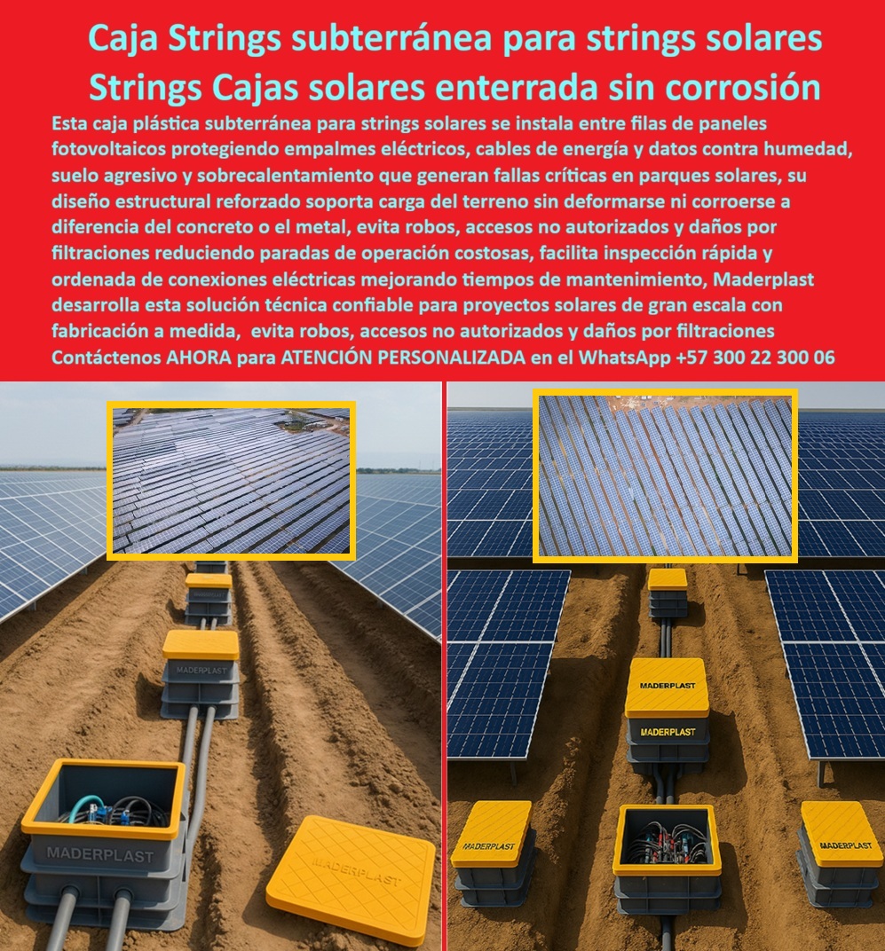 Strings Pozos Parques Solares Cajas Fotovoltaicas Caja Energía Solar Maderplast 0 caja subterránea strings solares caja plástica parques fotovoltaicos caja solar enterrada anticorrosiva caja de acometida eléctrica solar caja subterránea Retie