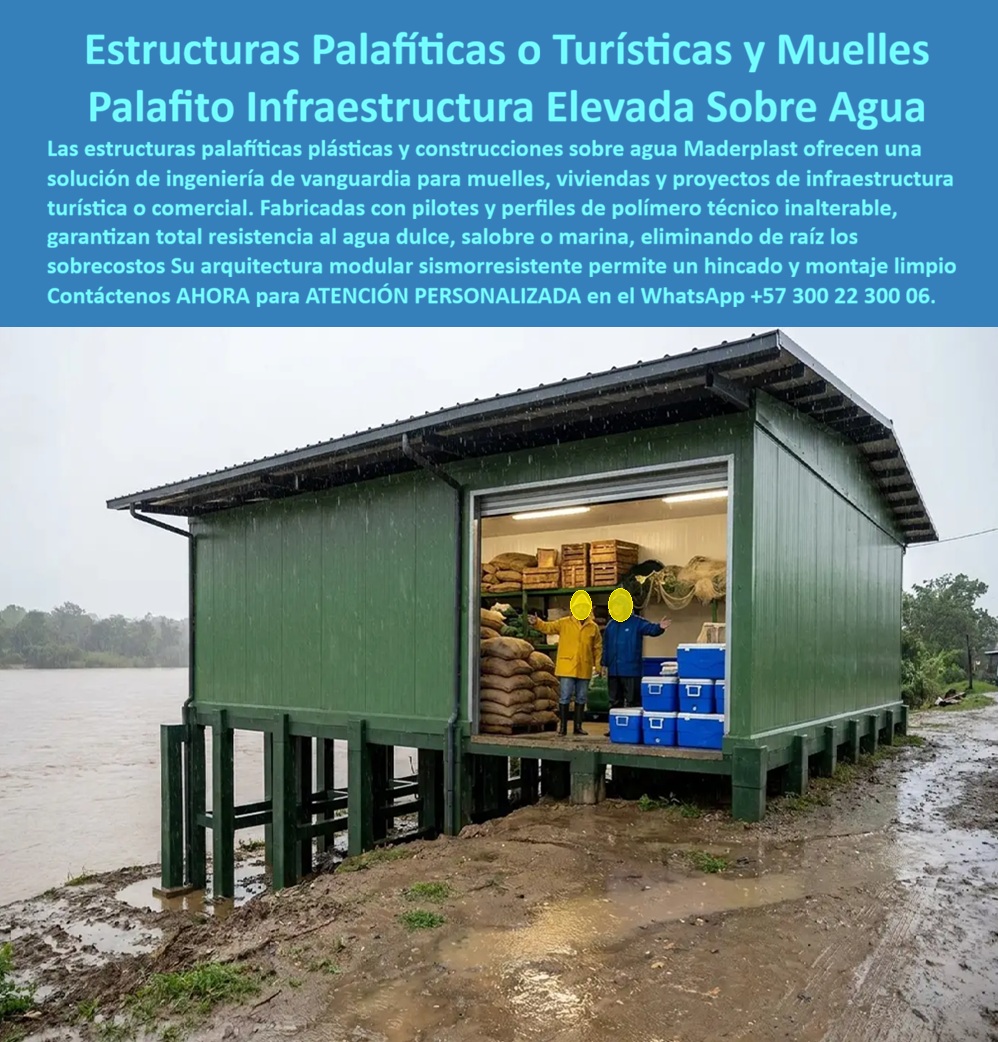 Estructura Palafítica Construcciones Elevadas Sobre Pilotes Maderplast - Estructuras palafíticas plásticas y construcciones elevadas sobre pilotes inoxidables resuelven muelles, viviendas e infraestructura turística o comercial sobre agua. Maderplast fábrica estos sistemas con pilotes y perfiles de polímero técnico inalterable que garantizan resistencia total al agua dulce, salobre o marina. La arquitectura modular sismo-resistente permite un hincado y montaje limpio, eliminando de raíz los sobrecostos por corrosión y deterioro. En zonas costeras, ribereñas o inundables el problema central es la degradación acelerada de los pilotes y estructuras convencionales. La madera se pudre, el metal se corroe y los mantenimientos se vuelven constantes y costosos. Estas construcciones elevadas sobre pilotes plásticos eliminan ese ciclo. No se oxidan, no se corroen y mantienen su capacidad estructural en contacto permanente con el agua y la humedad. El sistema modular facilita el hincado, reduce tiempos de obra y entrega una infraestructura estable y de larga vida útil. El resultado es una solución de ingeniería para proyectos sobre agua que combina resistencia, sismo-resistencia y bajo mantenimiento. Los pilotes plásticos hincados soportan las cargas de muelles, pasarelas y viviendas elevadas sin generar los problemas clásicos de los materiales tradicionales. El operador o el desarrollador gana un activo que no se degrada con el ambiente acuático y que reduce el costo total de propiedad de forma medible. Los sistemas convencionales de pilotes y estructuras elevadas, aunque lleguen a precio inicial competitivo, terminan resultando carísimos por pudrición, corrosión, reforzamientos y pérdida de capacidad estructural. Maderplast entrega una solución de estructuras palafíticas plásticas que convierte cada construcción elevada en un activo durable y de cero corrosión. Las plantas cuentan con certificación ISO 9001 en diseño y fabricación e ISO 14001 ambiental, y las piezas se validan con pruebas de laboratorio exigentes. Un director de proyecto de infraestructura costera comentó: “Especificamos los pilotes y la estructura palafítica Maderplast para un muelle y una edificación elevada. Eliminamos por completo los problemas de corrosión y deterioro por humedad. El montaje fue limpio y la estructura se mantiene intacta. Cualquier sistema convencional, aunque nos lo regalaran, salía más caro por los mantenimientos y las intervenciones futuras”. La evidencia que elimina la duda técnica al firmar la orden de compra está en las pruebas extremas. El video en el que una retroexcavadora, un mazo de construcción y un rotomartillo impactan directamente los materiales Maderplast demuestra una resistencia que cambia la percepción de cualquier ingeniero. Este registro, junto con el canal completo de validaciones, constituye el respaldo que un profesional necesita para especificar con tranquilidad en ambientes acuáticos. Para solicitar planos, memorias de cálculo, especificaciones de hincado o cotización de producción en serie, contacte directamente al Departamento de Ingeniería. Ing. Soporte Técnico: (+57) 300 22 300 06 | ingenieria@maderplast.co. Estructuras palafíticas plásticas muelles y viviendas, Construcciones Elevadas sobre Pilotes Inoxidables, Pilotes plásticos hincados construcciones costeras, Estructura Palafítica Construcciones Elevadas Sobre Pilotes Maderplast Estructuras palafíticas plásticas muelles y viviendas Construcciones Elevadas sobre Pilotes Inoxidables Pilotes plásticos hincados construcciones costeras Estructuras palafíticas plásticas y construcciones elevadas sobre pilotes inoxidables resuelven muelles, viviendas e infraestructura turística o comercial sobre agua. Maderplast fábrica estos sistemas con pilotes y perfiles de polímero técnico inalterable que garantizan resistencia total al agua dulce, salobre o marina. La arquitectura modular sismo-resistente permite un hincado y montaje limpio, eliminando de raíz los sobrecostos por corrosión y deterioro. En zonas costeras, ribereñas o inundables el problema central es la degradación acelerada de los pilotes y estructuras convencionales. La madera se pudre, el metal se corroe y los mantenimientos se vuelven constantes y costosos. Estas construcciones elevadas sobre pilotes plásticos eliminan ese ciclo. No se oxidan, no se corroen y mantienen su capacidad estructural en contacto permanente con el agua y la humedad. El sistema modular facilita el hincado, reduce tiempos de obra y entrega una infraestructura estable y de larga vida útil. El resultado es una solución de ingeniería para proyectos sobre agua que combina resistencia, sismo-resistencia y bajo mantenimiento. Los pilotes plásticos hincados soportan las cargas de muelles, pasarelas y viviendas elevadas sin generar los problemas clásicos de los materiales tradicionales. El operador o el desarrollador gana un activo que no se degrada con el ambiente acuático y que reduce el costo total de propiedad de forma medible. Los sistemas convencionales de pilotes y estructuras elevadas, aunque lleguen a precio inicial competitivo, terminan resultando carísimos por pudrición, corrosión, reforzamientos y pérdida de capacidad estructural. Maderplast entrega una solución de estructuras palafíticas plásticas que convierte cada construcción elevada en un activo durable y de cero corrosión. Las plantas cuentan con certificación ISO 9001 en diseño y fabricación e ISO 14001 ambiental, y las piezas se validan con pruebas de laboratorio exigentes. Un director de proyecto de infraestructura costera comentó: “Especificamos los pilotes y la estructura palafítica Maderplast para un muelle y una edificación elevada. Eliminamos por completo los problemas de corrosión y deterioro por humedad. El montaje fue limpio y la estructura se mantiene intacta. Cualquier sistema convencional, aunque nos lo regalaran, salía más caro por los mantenimientos y las intervenciones futuras”. La evidencia que elimina la duda técnica al firmar la orden de compra está en las pruebas extremas. El video en el que una retroexcavadora, un mazo de construcción y un rotomartillo impactan directamente los materiales Maderplast demuestra una resistencia que cambia la percepción de cualquier ingeniero. Este registro, junto con el canal completo de validaciones, constituye el respaldo que un profesional necesita para especificar con tranquilidad en ambientes acuáticos. Para solicitar planos, memorias de cálculo, especificaciones de hincado o cotización de producción en serie, contacte directamente al Departamento de Ingeniería. Ing. Soporte Técnico: (+57) 300 22 300 06 | ingenieria@maderplast.co.