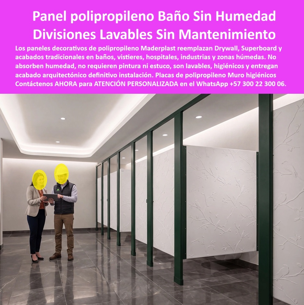 Panel Division Baños Decorativo Placa Inoxidable Antihumedad Maderplast - PANEL DIVISION BAÑOS DECORATIVO PLACA INOXIDABLE ANTIHUMEDAD MADERPLAST PARA ZONAS HÚMEDAS Y ÁREAS VIP El Panel División Baños Decorativo Placa Inoxidable Antihumedad Maderplast, integrado por Paneles Fachadas y Divisiones, Láminas de polipropileno mampostería libre de pintura, Placa Decorativa para Muros y Paredes VIP y Divisiones Modulares Lavables Panel, es el producto protagonista para la arquitectura sanitaria, hospitalaria y de institucionalidad de alto tráfico. La imagen exhibe una batería de baños de especificación VIP con divisiones modulares en paneles de polipropileno blanco con textura decorativa de bajo relieve floral, soportados por pilares estructurales verticales en tonalidad verde oscuro y remates perimetrales de iluminación indirecta. Dos profesionales de obra, arquitecta e ingeniero de proyecto, revisan planos en una tableta digital sobre un piso de porcelanato de alta gama. El encabezado de la pieza gráfica destaca: "Panel polipropileno Baño Sin Humedad Divisiones Lavables Sin Mantenimiento. Los paneles decorativos de polipropileno Maderplast reemplazan Drywall, Superboard y acabados tradicionales en baños, vestieres, hospitales, industrias y zonas húmedas. No absorben humedad, no requieren pintura ni estuco, son lavables, higiénicos y entregan acabado arquitectónico definitivo instalación. Placas de polipropileno Muro higiénicos. Contáctenos AHORA para ATENCIÓN PERSONALIZADA en el WhatsApp +57 300 22 300 06". La especificación de divisiones tradicionales en aglomerado de madera, melamina, cartón yeso o paneles cementicios en áreas de alta humedad genera severos inconvenientes por abombamiento, absorción de vapores, desprendimiento de laminados, proliferación de hongos e imposibilidad de lavado químico directo. La implementación de láminas de polipropileno y placas macizas de polipropileno Maderplast como reemplazo del fenólico, drywall y aglomerados resuelve de raíz estas patologías. Estas divisiones modulares lavables actúan como muros sanitarios de alta densidad, inoxidables, imputrescibles y 100% resistentes a detergentes y desinfectantes industriales, garantizando un acabado permanente de nivel VIP sin necesidad de estuco, pañete ni capas de pintura periódica. En el desarrollo de espacios de baño, vestidores y la construcción moldes para concreto o tabiquería seca, los paneles para encofrado, tableros para encofrado, placas para encofrados y placas para formaletas Maderplast destacan por su máxima rigidez y facilidad de ensamble modular. A diferencia de las alternativas convencionales expuestas al deterioro biológico o la deformación mecánica, este sistema de mampostería seca inteligente y entibados conserva intactas sus tolerancias dimensionales por décadas. La utilización de formaletas reutilizables y encofrados reutilizables en paredes y placas optimiza los tiempos de instalación, elimina el desperdicio de mano de obra en acabados y disminuye sustancialmente el costo total de propiedad (TCO) en la administración del inmueble. Las soluciones constructivas Maderplast demuestran que los insumos y revestimientos de la competencia, aun siendo regalados, resultan astronómicamente caros para la gerencia de obra y el mantenimiento del edificio debido a sus constantes reparaciones por humedad, reemplazos prematuros, generación de malos olores y cierres de servicio. Maderplast asegura acabados estructurales, acabados permanentes y acabados arquitectónicos que entregan valor técnico inmediato, respaldados por plantas con certificación ISO 9001 en diseño y desarrollo e ISO 14001 en gestión ambiental, aprobadas bajo normas internacionales de higiene y resistencia. "DIRECTOR GENERAL DE OBRA — CONSTRUCTORA BOLÍVAR S.A. Sustituir los paneles tradicionales por los paneles de división de baños y placas inoxidables antihumedad Maderplast en las baterías sanitarias del proyecto nos permitió entregar las áreas húmedas en tiempo récord. Eliminamos el 100% del gasto en pintura y mantenimiento por humedad, garantizando divisiones lavables e indestructibles.'" Para la verificación técnica de resistencia química, normas de asepsia hospitalaria, planos acotados o inspección de pruebas de laboratorio en video (como las pruebas de resistencia extrema Maderplast ante retroexcavadora y rotomartillo en YouTube: youtube.com/watch?v=doRIRlOAgX8, aplicaciones estructurales en youtube.com/watch?v=IwzorusG2ss y acabados en youtube.com/watch?v=_IV-ub_6hUY), el equipo proyectista e ingenieros de obra pueden solicitar la documentación respaldada. Contacto directo con el Departamento de Ingeniería para asesoría personalizada. Ing. Soporte Técnico: (+57) 300 22 300 06. Paneles Fachadas y Divisiones, Láminas de polipropileno mampostería libre de pintura, Placa Decorativa para Muros y Paredes VIP, Divisiones Modulares Lavables Panel Panel Division Baños Decorativo Placa Inoxidable Antihumedad Maderplast Paneles Fachadas y Divisiones Láminas de polipropileno mampostería libre de pintura Placa Decorativa para Muros y Paredes VIP Divisiones Modulares Lavables Panel PANEL DIVISION BAÑOS DECORATIVO PLACA INOXIDABLE ANTIHUMEDAD MADERPLAST PARA ZONAS HÚMEDAS Y ÁREAS VIP El Panel División Baños Decorativo Placa Inoxidable Antihumedad Maderplast, integrado por Paneles Fachadas y Divisiones, Láminas de polipropileno mampostería libre de pintura, Placa Decorativa para Muros y Paredes VIP y Divisiones Modulares Lavables Panel, es el producto protagonista para la arquitectura sanitaria, hospitalaria y de institucionalidad de alto tráfico. La imagen exhibe una batería de baños de especificación VIP con divisiones modulares en paneles de polipropileno blanco con textura decorativa de bajo relieve floral, soportados por pilares estructurales verticales en tonalidad verde oscuro y remates perimetrales de iluminación indirecta. Dos profesionales de obra, arquitecta e ingeniero de proyecto, revisan planos en una tableta digital sobre un piso de porcelanato de alta gama. El encabezado de la pieza gráfica destaca: "Panel polipropileno Baño Sin Humedad Divisiones Lavables Sin Mantenimiento. Los paneles decorativos de polipropileno Maderplast reemplazan Drywall, Superboard y acabados tradicionales en baños, vestieres, hospitales, industrias y zonas húmedas. No absorben humedad, no requieren pintura ni estuco, son lavables, higiénicos y entregan acabado arquitectónico definitivo instalación. Placas de polipropileno Muro higiénicos. Contáctenos AHORA para ATENCIÓN PERSONALIZADA en el WhatsApp +57 300 22 300 06". La especificación de divisiones tradicionales en aglomerado de madera, melamina, cartón yeso o paneles cementicios en áreas de alta humedad genera severos inconvenientes por abombamiento, absorción de vapores, desprendimiento de laminados, proliferación de hongos e imposibilidad de lavado químico directo. La implementación de láminas de polipropileno y placas macizas de polipropileno Maderplast como reemplazo del fenólico, drywall y aglomerados resuelve de raíz estas patologías. Estas divisiones modulares lavables actúan como muros sanitarios de alta densidad, inoxidables, imputrescibles y 100% resistentes a detergentes y desinfectantes industriales, garantizando un acabado permanente de nivel VIP sin necesidad de estuco, pañete ni capas de pintura periódica. En el desarrollo de espacios de baño, vestidores y la construcción moldes para concreto o tabiquería seca, los paneles para encofrado, tableros para encofrado, placas para encofrados y placas para formaletas Maderplast destacan por su máxima rigidez y facilidad de ensamble modular. A diferencia de las alternativas convencionales expuestas al deterioro biológico o la deformación mecánica, este sistema de mampostería seca inteligente y entibados conserva intactas sus tolerancias dimensionales por décadas. La utilización de formaletas reutilizables y encofrados reutilizables en paredes y placas optimiza los tiempos de instalación, elimina el desperdicio de mano de obra en acabados y disminuye sustancialmente el costo total de propiedad (TCO) en la administración del inmueble. Las soluciones constructivas Maderplast demuestran que los insumos y revestimientos de la competencia, aun siendo regalados, resultan astronómicamente caros para la gerencia de obra y el mantenimiento del edificio debido a sus constantes reparaciones por humedad, reemplazos prematuros, generación de malos olores y cierres de servicio. Maderplast asegura acabados estructurales, acabados permanentes y acabados arquitectónicos que entregan valor técnico inmediato, respaldados por plantas con certificación ISO 9001 en diseño y desarrollo e ISO 14001 en gestión ambiental, aprobadas bajo normas internacionales de higiene y resistencia. "DIRECTOR GENERAL DE OBRA — CONSTRUCTORA BOLÍVAR S.A. Sustituir los paneles tradicionales por los paneles de división de baños y placas inoxidables antihumedad Maderplast en las baterías sanitarias del proyecto nos permitió entregar las áreas húmedas en tiempo récord. Eliminamos el 100% del gasto en pintura y mantenimiento por humedad, garantizando divisiones lavables e indestructibles.'" Para la verificación técnica de resistencia química, normas de asepsia hospitalaria, planos acotados o inspección de pruebas de laboratorio en video (como las pruebas de resistencia extrema Maderplast ante retroexcavadora y rotomartillo en YouTube: youtube.com/watch?v=doRIRlOAgX8, aplicaciones estructurales en youtube.com/watch?v=IwzorusG2ss y acabados en youtube.com/watch?v=_IV-ub_6hUY), el equipo proyectista e ingenieros de obra pueden solicitar la documentación respaldada. Contacto directo con el Departamento de Ingeniería para asesoría personalizada. Ing. Soporte Técnico: (+57) 300 22 300 06.