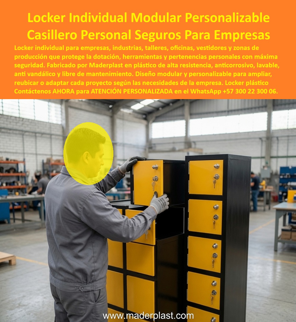 Locker individual Locker personalizado Locker unipersonal Maderplast Locker individual para dotación Casillero individual modular Locker personal de gran capacidad Locker personalizable empresas Casillero de un solo módulo indepediente