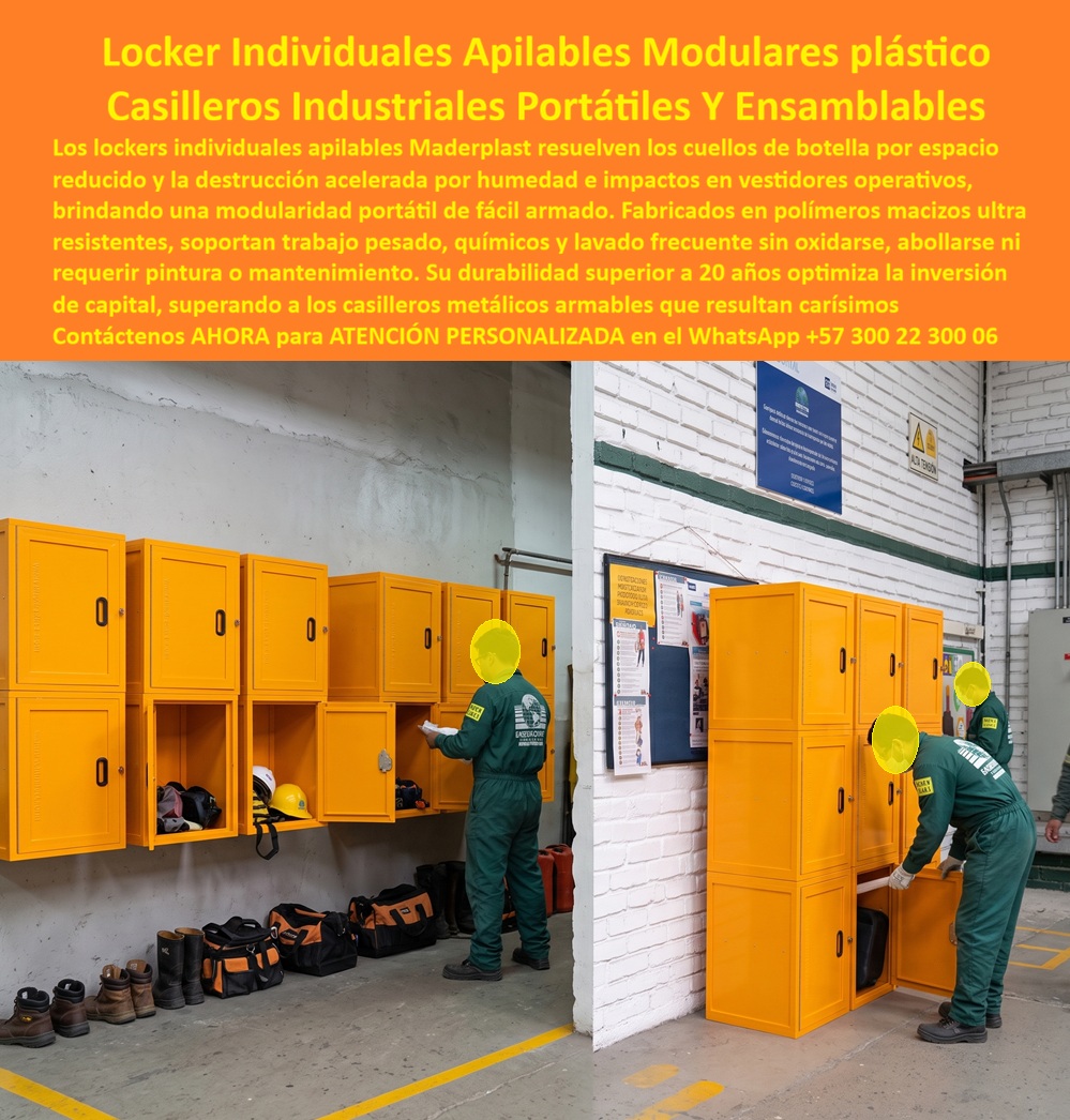 Locker individual Locker personalizado Locker unipersonal Maderplast Lockers Individuales Apilables Modulares Portátiles Casilleros Industriales Apilables Fáciles de Armar Locker apilable para empresas Lockers Portátiles Individuales AA