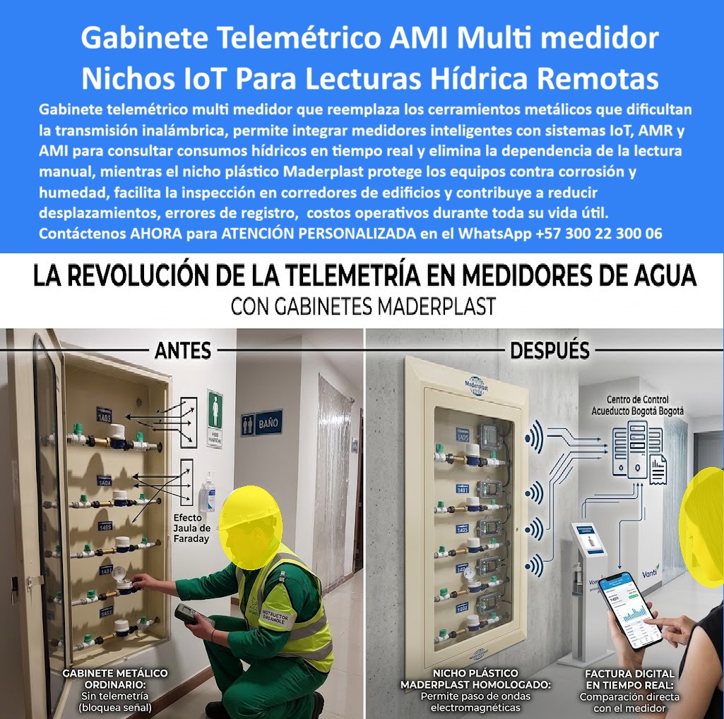 Cajas Telemetría Racks Servicios Gabinete Telemétrico Homologado Maderplast - Nichos IoT Telemetría Hídrica Tiempo Real, Nichos Telemétricos Agua Sin Lectura Manual, Gabinete Telemétrico Multimedidor Corredor Edificio Sin Jaula Faraday Metálica Cajas Telemetría Racks Servicios Gabinete Telemétrico Homologado Maderplast Nichos IoT Telemetría Hídrica Tiempo Real Nichos Telemétricos Agua Sin Lectura Manual Gabinete Telemétrico Multimedidor Corredor Edificio Sin Jaula Faraday Metálica
