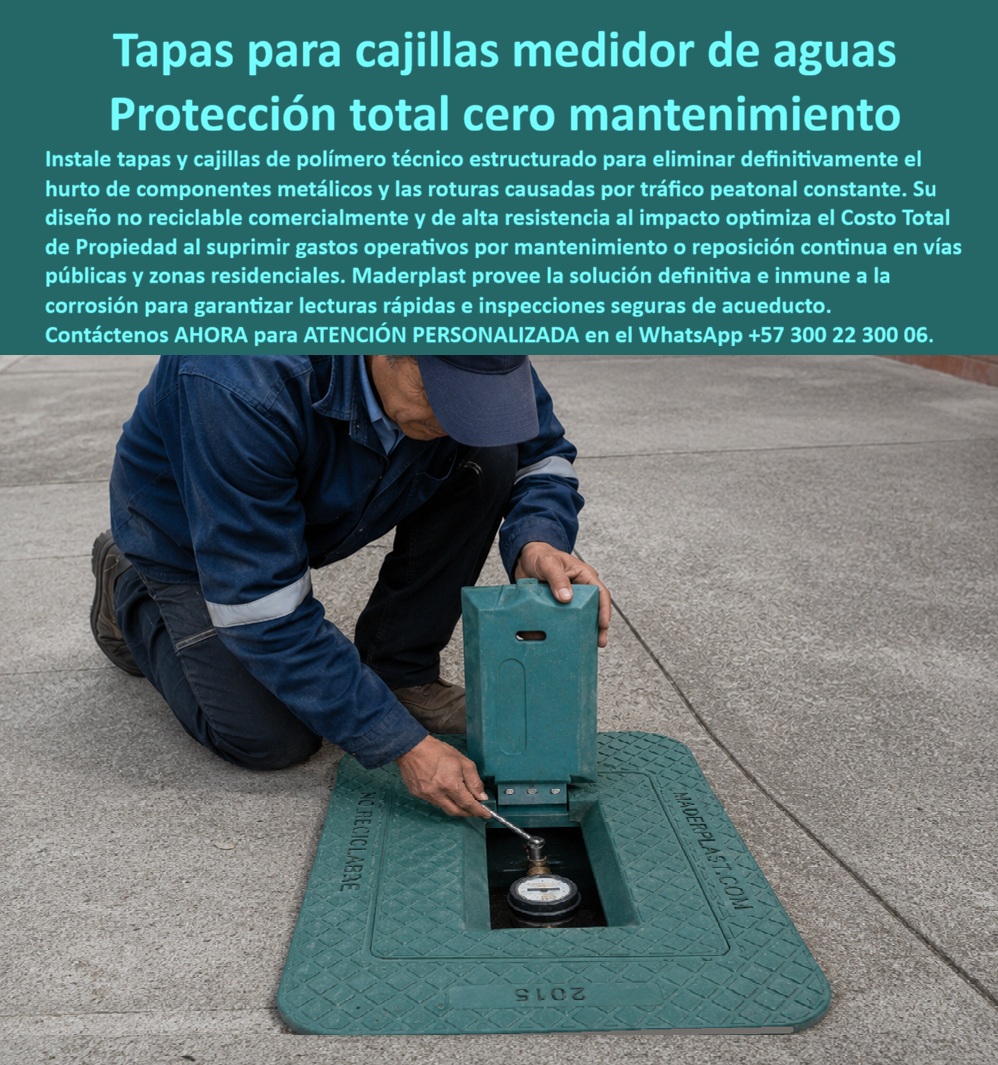 Cajilla Del Medidor Con Tapa Plástica instalación paso a paso Maderplast - Tapa de acueducto para andén peatonal, Tapa de seguridad para cajilla acueducto urbana, Caja Tapa Medidor de Agua Antirrobo Resistente y Duradera, Caja para contador agua Cajilla Del Medidor Con Tapa Plástica instalación paso a paso Maderplast Tapa de acueducto para andén peatonal Tapa de seguridad para cajilla acueducto urbana Caja Tapa Medidor de Agua Antirrobo Resistente y Duradera Caja para contador agua
