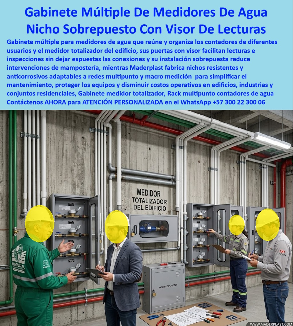 Nicho De Pared Medidores Agua Gabinete Agua Rack Multipunto Maderplast - Cajilla múltiple Gabinete para contadores de agua con visor, Gabinetes Sobrepuestos Para Medidores De Agua Sin Obras, Gabinete para macromedidor de agua de fácil inspección Nicho De Pared Medidores Agua Gabinete Agua Rack Multipunto Maderplast Cajilla múltiple Gabinete para contadores de agua con visor Gabinetes Sobrepuestos Para Medidores De Agua Sin Obras Gabinete para macromedidor de agua de fácil inspección