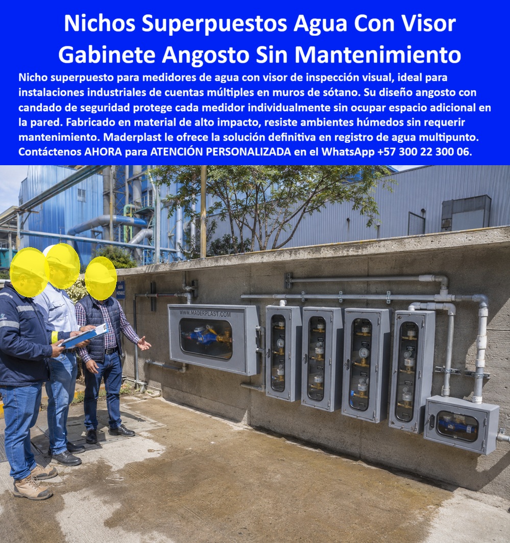 Nicho De Pared Medidores Agua Gabinete Agua Rack Multipunto Maderplast - Nichos Superpuestos Para Medidores De Agua Con Visor, Mueble para registro de agua en sótano sin mantenimiento, Gabinete Angosto Medidor Agua Cuentas Múltiples Candado Agua Nicho De Pared Medidores Agua Gabinete Agua Rack Multipunto Maderplast Nichos Superpuestos Para Medidores De Agua Con Visor Mueble para registro de agua en sótano sin mantenimiento Gabinete Angosto Medidor Agua Cuentas Múltiples Candado Agua
