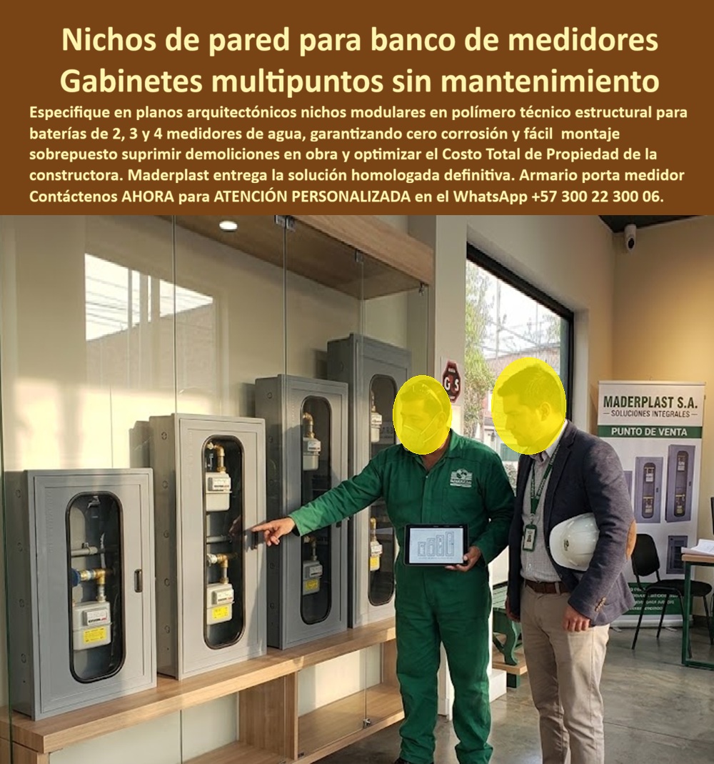Punto De Venta Nichos Medidores Agua Exhibición Gabinetes Maderplast - Nicho Medidor Modelo 2 3 4 Puntos Especificación Plano Arquitecto, Catálogo de nichos medidores de agua sin corrosión, Catálogo Mueble pared banco de medidores cero reclamos Punto De Venta Nichos Medidores Agua Exhibición Gabinetes Maderplast Nicho Medidor Modelo 2 3 4 Puntos Especificación Plano Arquitecto Catálogo de nichos medidores de agua sin corrosión Catálogo Mueble pared banco de medidores cero reclamos