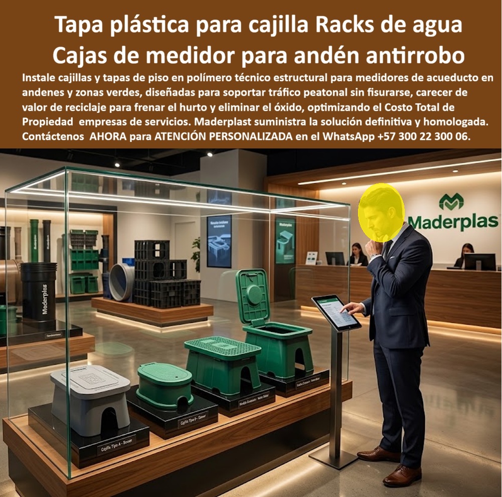 Tapa Cajilla De Agua Tapa Plástica Catalogo Modelos Brochure Maderplast - Cajilla económica instalada en andén, Caja plástica con doble tapa de acceso, Tapa plástica medidor acueducto antirrobo resistente tráfico peatonal, Tapa Cajilla De Agua a Tapa Cajilla De Agua Tapa Plástica Catalogo Modelos Brochure Maderplast Cajilla económica instalada en andén Caja plástica con doble tapa de acceso Tapa plástica medidor acueducto antirrobo resistente tráfico peatonal Tapa Cajilla De Agua a