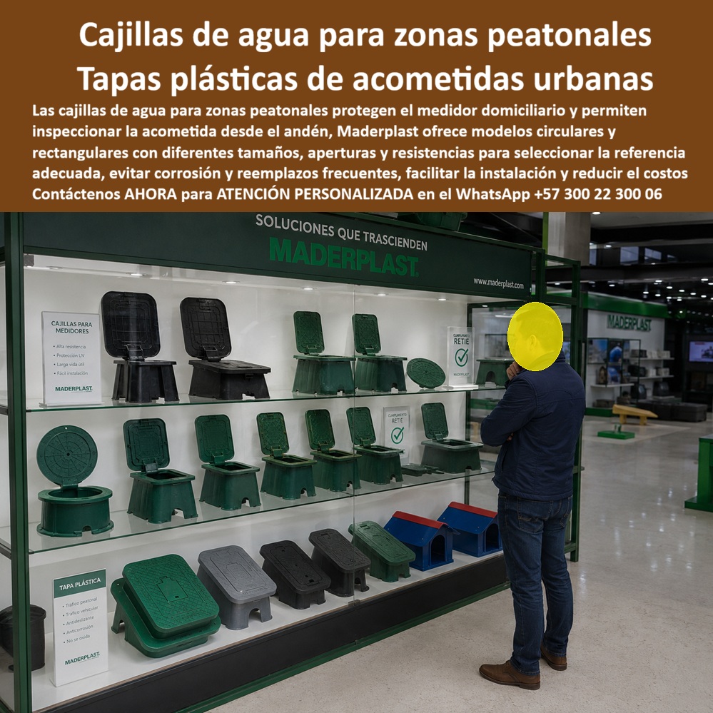 Tapa Cajilla De Agua Tapa Plástica Catalogo Modelos Brochure Maderplast - Cajilla medidor agua zona urbana peatonal, Tapa para medidor de agua andén peatonal, Cajilla para medidor domiciliario, Cajilla plástica para acometida de agua, Cajilla A Tapa Cajilla De Agua Tapa Plástica Catalogo Modelos Brochure Maderplast Cajilla medidor agua zona urbana peatonal Tapa para medidor de agua andén peatonal Cajilla para medidor domiciliario Cajilla plástica para acometida de agua Cajilla A