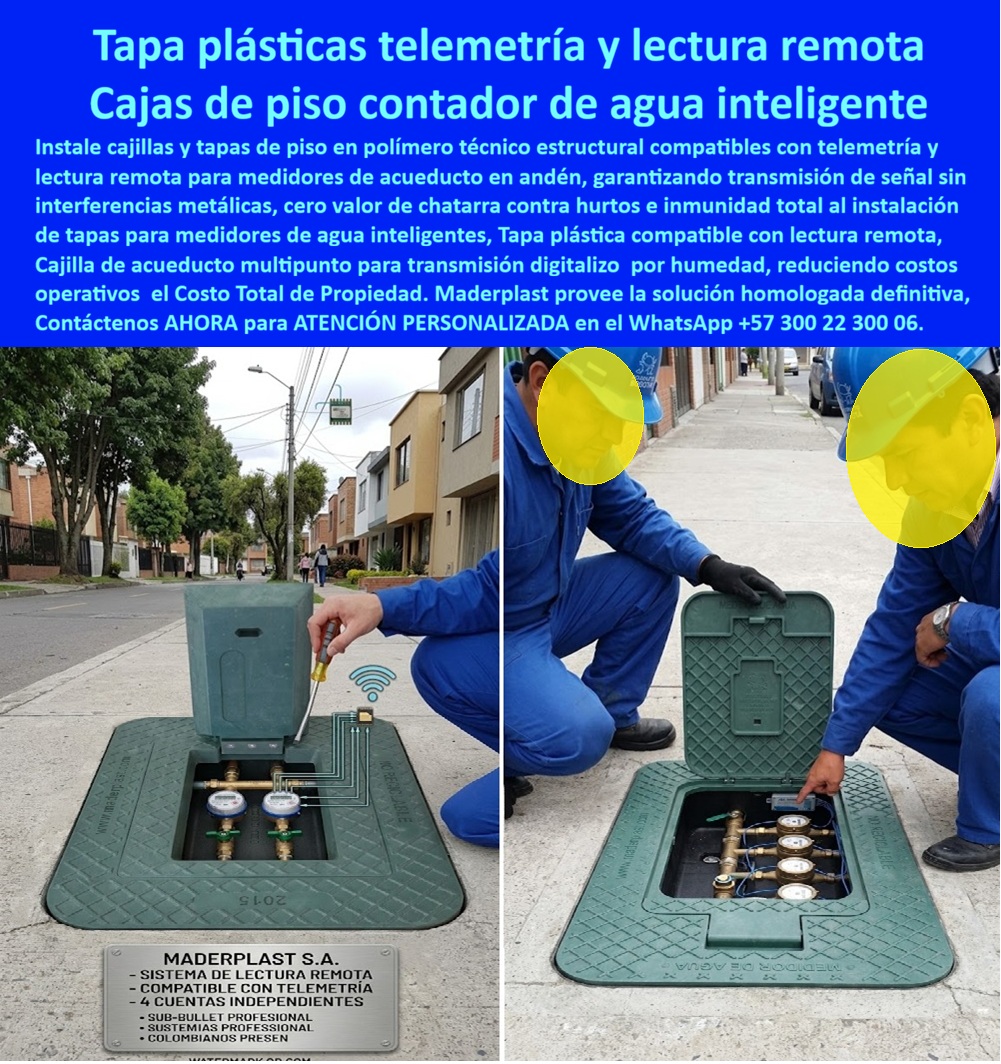 Tapa Con Cajilla De Medidor Tapa Plástica Telemetría Lectura Remota Maderplast - Caja para medidor de agua, Caja reciclada para medidor domiciliario, Instalación de Tapa medidor de agua, Cajilla domiciliaria medidor agua anticorrosiva pp Tapa Con Cajilla De Medidor Tapa Plástica Telemetría Lectura Remota Maderplast Caja para medidor de agua Caja reciclada para medidor domiciliario Instalación de Tapa medidor de agua Cajilla domiciliaria medidor agua anticorrosiva pp