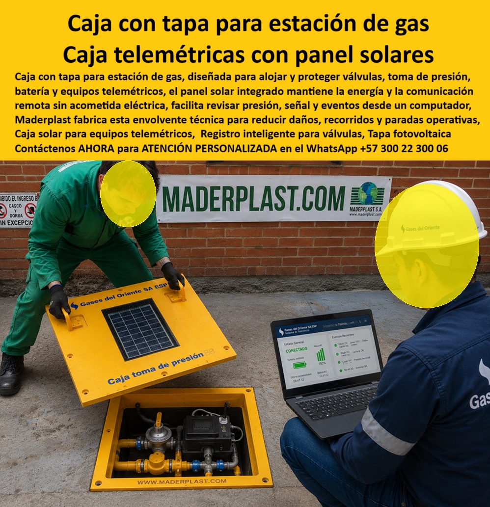 Tapa Telecontrol Autoenergética Redes Gas caja Tapa autónoma Maderplast - Estación Solar Gas Isleta Vial Acceso Residencial Premium, Caja Toma Presión Gas Autoenergética Panel Solar Telemetría, Tapa Inteligente Solar Válvulas De Gas Telemétricas Tapa Telecontrol Autoenergética Redes Gas caja Tapa autónoma Maderplast Estación Solar Gas Isleta Vial Acceso Residencial Premium Caja Toma Presión Gas Autoenergética Panel Solar Telemetría Tapa Inteligente Solar Válvulas De Gas Telemétricas