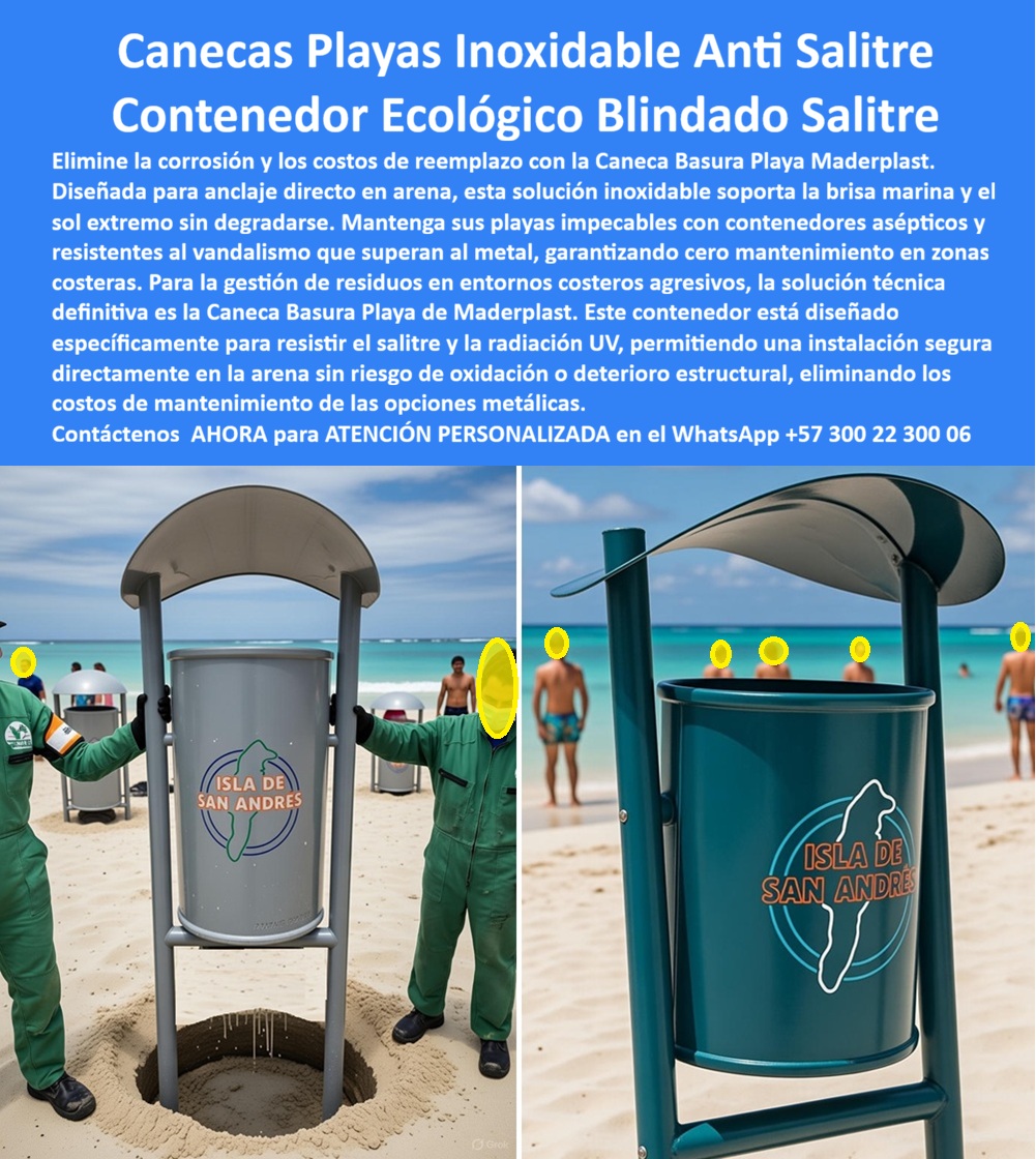 Caneca Basura Playa Resistente Corrosión Punto Ecológico Costero Maderplast Caneca Basura Playa Instalación Arena Resistente Salitre y Contenedor Blindado Maderplast, Ingeniería de Saneamiento Costero Visualice la solución definitiva contra el enemigo número uno de la infraestructura costera: el salitre corrosivo. En la imagen se aprecia la operatividad real de la Caneca Basura Playa Resistente Corrosión Punto Ecológico Costero Maderplast, una fortaleza sanitaria diseñada específicamente para ser anclada directamente en la arena, resistiendo la brisa marina cargada de cloruros y el sol ecuatorial sin degradarse jamás. Este contenedor de color verde océano cuenta con un techo aerodinámico estratégico que protege los residuos de la lluvia tropical y evita que los vientos alisios dispersen la basura hacia el mar. A diferencia de las canecas metálicas que se convierten en chatarra oxidada y peligrosa en semanas, o las plásticas ligeras que el viento arranca, esta estructura de ingeniería sólida "blindada contra el salitre" garantiza estabilidad total y asepsia permanente. Es el activo fijo obligatorio para hoteles de playa y municipios turísticos que buscan mantener sus costas impecables, eliminando el 100% de los costos de reposición por corrosión por más de 20 años. Para los Secretarios de Turismo e Infraestructura de zonas insulares, el desafío logístico es monumental. La pregunta recurrente es qué canecas de basura para la playa no se oxidan con la sal del mar ni requieren pintura. La respuesta técnica es la Caneca reciclaje costera de Maderplast. Fabricadas con polímeros de ingeniería químicamente inertes, superan los estándares de la categoría C5-M (ambiente marino muy agresivo) al eliminar el par galvánico, ofreciendo una vida útil superior a dos décadas frente a los escasos meses del acero galvanizado. Cuando la necesidad es encontrar basureros que se puedan enterrar en la arena y no se los lleve el viento, el diseño de anclaje profundo de Maderplast asegura la estabilidad estructural en terrenos inestables, resistiendo oleajes ocasionales y tormentas. Además, resolvemos la duda de cómo equipar playas turísticas con mobiliario resistente y estético: instalando nuestros Contenedores Residuos Zona Costera que se mimetizan con el paisaje marino y no requieren mantenimiento. Desde una perspectiva financiera y ecológica, la implementación de este mobiliario es la decisión lógica para obtener certificaciones como Blue Flag. En la logística insular, Maderplast es la inversión financiera inteligente; elimina los costos exorbitantes de importar repuestos metálicos oxidados anualmente, amortizando el proyecto con una sola instalación definitiva. Somos expertos en Contenedor Residuos Marítimos y mobiliario de playa antivandálico duradero. En Maderplast activamos los disparadores de compra que su proyecto requiere: solicite cotización inmediata, personalización con logos municipales (como se ve en la imagen con "Isla de San Andrés"), planos de anclaje en arena y fichas técnicas. Como fabricantes colombianos con procesos industriales controlados, hacemos realidad nuestro lema: "en plástico le hacemos hasta el ala de un avión, o lo que su imaginación quiera", entregando soluciones de Caneca Basura Playa Instalación Arena Resistente Salitre. EL TESTIMONIO PROFESIONAL DE ÉXITO: DE CASO DE ÉXITO “gestionar la basura en san andrés era una batalla perdida contra el mar hasta que llegó la solución técnica. soy el doctor Roberto Pombo, secretario de turismo del archipiélago. Compramos canecas de acero inoxidable que en seis meses estaban picadas, convirtiéndose en un peligro de tétanos para los turistas descalzos, y el viento alisio tumbaba los tanques plásticos baratos. gastamos millones en reposición y nuestra imagen de paraíso se veía sucia. Decidimos blindar la playa principal con las canecas de playa anti-salitre maderplast. su instalación directa en la arena fue la clave; son monolitos verdes que ni el huracán movió. llevamos 4 años de exposición continua y el estado actual es como el primer día. El ahorro operativo nos permitió invertir en más salvavidas. maderplast nos dio la solución definitiva de ingeniería para convivir con el mar.” Para efectuar el Soporte técnico y eliminar cualquier duda con Garantía 5 años cualquier temor al firmar la orden de compra, es fundamental abordar la responsabilidad civil y ambiental. Ingeniero o Funcionario, al especificar la Caneca Playa Maderplast, usted está blindando su gestión contra el detrimento patrimonial y riesgos sanitarios. No está comprando canecas que desaparecerán en la próxima marea; está adquiriendo infraestructura costera de larga duración. Elimina el riesgo de demandas por cortes con metal oxidado en bañistas y evita la contaminación por plásticos dispersos en el océano. Maderplast le entrega el respaldo de una fabricación industrial certificada y la garantía de un material que desafía al océano. Usted compra la tranquilidad de saber que sus playas están limpias y equipadas con la mejor tecnología anti-corrosión del mercado. Asegure la belleza de su costa y la eficiencia de su presupuesto con la única caneca diseñada para ganar la guerra contra el salitre. Contáctenos AHORA para recibir ATENCIÓN PERSONALIZADA, planos y cotización en el WhatsApp +57 300 22 300 06. 0 Caneca Basura Playa Instalación Arena Resistente Salitre, Contenedores Residuos Zona Costera, Caneca reciclaje costera, Contenedor Residuos Marítimos Caneca Basura Playa Resistente Corrosión Punto Ecológico Costero Maderplast 0 Caneca Basura Playa Instalación Arena Resistente Salitre Contenedores Residuos Zona Costera Caneca reciclaje costera Contenedor Residuos Marítimos Caneca Basura Playa Instalación Arena Resistente Salitre y Contenedor Blindado Maderplast, Ingeniería de Saneamiento Costero Visualice la solución definitiva contra el enemigo número uno de la infraestructura costera: el salitre corrosivo. En la imagen se aprecia la operatividad real de la Caneca Basura Playa Resistente Corrosión Punto Ecológico Costero Maderplast, una fortaleza sanitaria diseñada específicamente para ser anclada directamente en la arena, resistiendo la brisa marina cargada de cloruros y el sol ecuatorial sin degradarse jamás. Este contenedor de color verde océano cuenta con un techo aerodinámico estratégico que protege los residuos de la lluvia tropical y evita que los vientos alisios dispersen la basura hacia el mar. A diferencia de las canecas metálicas que se convierten en chatarra oxidada y peligrosa en semanas, o las plásticas ligeras que el viento arranca, esta estructura de ingeniería sólida "blindada contra el salitre" garantiza estabilidad total y asepsia permanente. Es el activo fijo obligatorio para hoteles de playa y municipios turísticos que buscan mantener sus costas impecables, eliminando el 100% de los costos de reposición por corrosión por más de 20 años. Para los Secretarios de Turismo e Infraestructura de zonas insulares, el desafío logístico es monumental. La pregunta recurrente es qué canecas de basura para la playa no se oxidan con la sal del mar ni requieren pintura. La respuesta técnica es la Caneca reciclaje costera de Maderplast. Fabricadas con polímeros de ingeniería químicamente inertes, superan los estándares de la categoría C5-M (ambiente marino muy agresivo) al eliminar el par galvánico, ofreciendo una vida útil superior a dos décadas frente a los escasos meses del acero galvanizado. Cuando la necesidad es encontrar basureros que se puedan enterrar en la arena y no se los lleve el viento, el diseño de anclaje profundo de Maderplast asegura la estabilidad estructural en terrenos inestables, resistiendo oleajes ocasionales y tormentas. Además, resolvemos la duda de cómo equipar playas turísticas con mobiliario resistente y estético: instalando nuestros Contenedores Residuos Zona Costera que se mimetizan con el paisaje marino y no requieren mantenimiento. Desde una perspectiva financiera y ecológica, la implementación de este mobiliario es la decisión lógica para obtener certificaciones como Blue Flag. En la logística insular, Maderplast es la inversión financiera inteligente; elimina los costos exorbitantes de importar repuestos metálicos oxidados anualmente, amortizando el proyecto con una sola instalación definitiva. Somos expertos en Contenedor Residuos Marítimos y mobiliario de playa antivandálico duradero. En Maderplast activamos los disparadores de compra que su proyecto requiere: solicite cotización inmediata, personalización con logos municipales (como se ve en la imagen con "Isla de San Andrés"), planos de anclaje en arena y fichas técnicas. Como fabricantes colombianos con procesos industriales controlados, hacemos realidad nuestro lema: "en plástico le hacemos hasta el ala de un avión, o lo que su imaginación quiera", entregando soluciones de Caneca Basura Playa Instalación Arena Resistente Salitre. EL TESTIMONIO PROFESIONAL DE ÉXITO: DE CASO DE ÉXITO “gestionar la basura en san andrés era una batalla perdida contra el mar hasta que llegó la solución técnica. soy el doctor Roberto Pombo, secretario de turismo del archipiélago. Compramos canecas de acero inoxidable que en seis meses estaban picadas, convirtiéndose en un peligro de tétanos para los turistas descalzos, y el viento alisio tumbaba los tanques plásticos baratos. gastamos millones en reposición y nuestra imagen de paraíso se veía sucia. Decidimos blindar la playa principal con las canecas de playa anti-salitre maderplast. su instalación directa en la arena fue la clave; son monolitos verdes que ni el huracán movió. llevamos 4 años de exposición continua y el estado actual es como el primer día. El ahorro operativo nos permitió invertir en más salvavidas. maderplast nos dio la solución definitiva de ingeniería para convivir con el mar.” Para efectuar el Soporte técnico y eliminar cualquier duda con Garantía 5 años cualquier temor al firmar la orden de compra, es fundamental abordar la responsabilidad civil y ambiental. Ingeniero o Funcionario, al especificar la Caneca Playa Maderplast, usted está blindando su gestión contra el detrimento patrimonial y riesgos sanitarios. No está comprando canecas que desaparecerán en la próxima marea; está adquiriendo infraestructura costera de larga duración. Elimina el riesgo de demandas por cortes con metal oxidado en bañistas y evita la contaminación por plásticos dispersos en el océano. Maderplast le entrega el respaldo de una fabricación industrial certificada y la garantía de un material que desafía al océano. Usted compra la tranquilidad de saber que sus playas están limpias y equipadas con la mejor tecnología anti-corrosión del mercado. Asegure la belleza de su costa y la eficiencia de su presupuesto con la única caneca diseñada para ganar la guerra contra el salitre. Contáctenos AHORA para recibir ATENCIÓN PERSONALIZADA, planos y cotización en el WhatsApp +57 300 22 300 06.