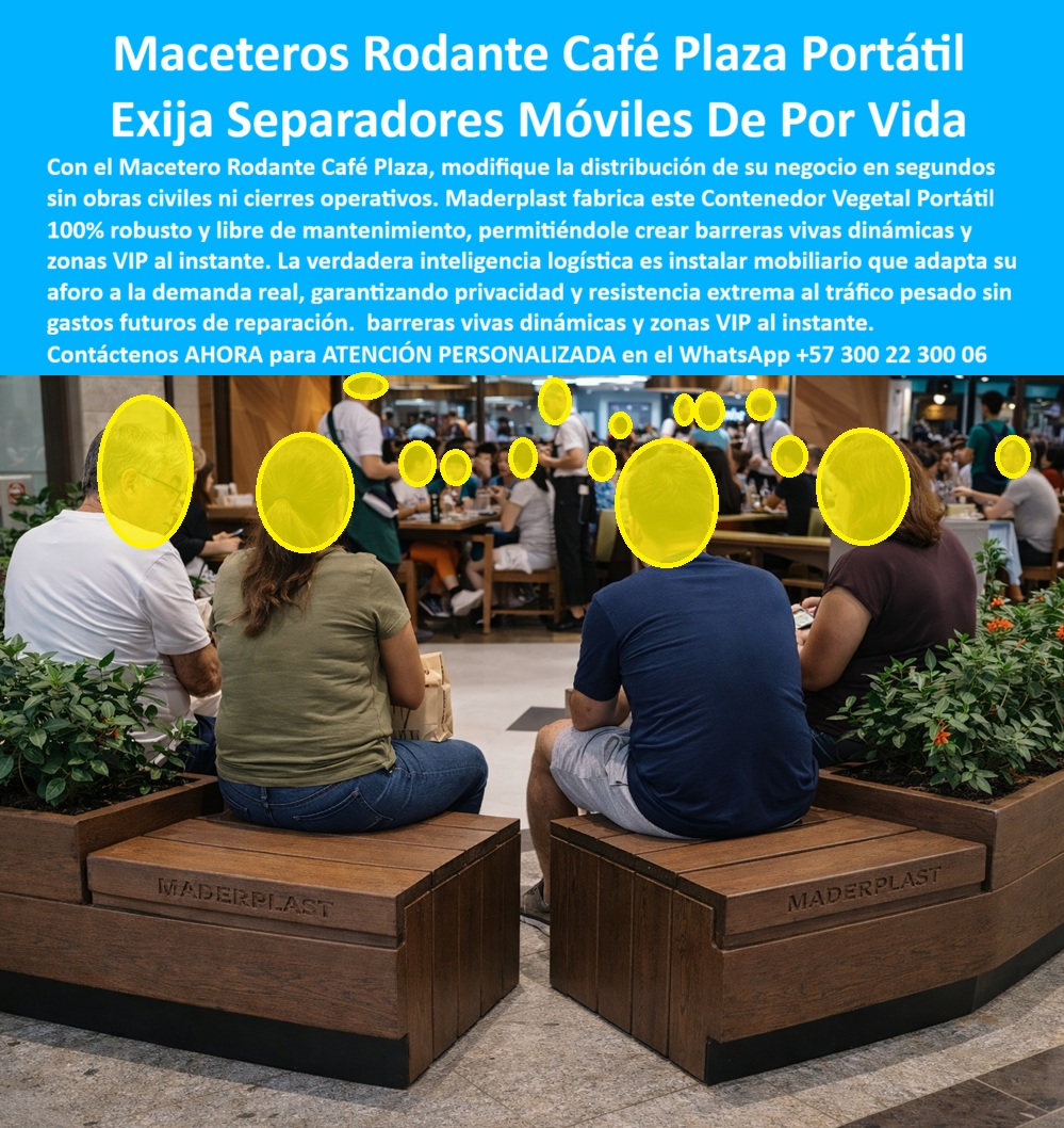 Maceta grande Jardinera Separadora Ambientes Exterior Maderplast Macetero Rodante Café Plaza Portátil Maderplast. Arquitectura Líquida y Rentabilidad Comercial: Macetero Rodante Café Plaza Portátil y Separadores Móviles de Por Vida Maderplast Al visualizar la escena de alto tráfico comercial que protagoniza la imagen, usted no está observando simplemente mobiliario estático, sino la ejecución perfecta de la flexibilidad operativa: el Macetero Rodante Café Plaza Portátil Maderplast. Este sistema inteligente combina jardineras grandes de estética robusta con bancas integradas, todo montado sobre una base móvil oculta de ingeniería industrial. Esta "Isla Comercial Móvil" permite a gerentes de operaciones y arquitectos reconfigurar la distribución de restaurantes, centros comerciales y plazas de comida en cuestión de segundos, creando zonas VIP, pasillos de flujo controlado o barreras vivas instantáneas sin ejecutar una sola obra civil. Fabricado en polímero de ingeniería con acabado tipo madera de lujo, este contenedor vegetal maceta PP es 100% inmune a la intemperie, a los golpes del tráfico pesado y a la humedad constante del riego, garantizando que su inversión operativa se mantenga impecable, sin requerir pintura ni reparaciones por más de 20 años. Es la solución definitiva de arquitectura líquida que adapta su aforo a la demanda real del momento y monetiza cada metro cuadrado disponible. Para los dueños de restaurantes y administradores de centros comerciales que se enfrentan a la rigidez de sus espacios, surge la necesidad crítica de saber cómo dividir espacios en un restaurante al aire libre sin hacer construcción o trámites de licencias. La respuesta técnica y financiera es la implementación de los Maceteros Rodantes Maderplast, que funcionan como muros móviles inmediatos. A diferencia de las jardineras de concreto que son inamovibles o la madera que se pudre y desajusta con el movimiento, nuestros módulos portátiles son la única opción técnica que soporta carga pesada de tierra y vegetación en movimiento constante sin perder su integridad estructural. Si usted busca jardineras con bancas y ruedas para terrazas comerciales que no se pudran, debe saber que la tecnología Maderplast elimina el mantenimiento de pintura para siempre, resistiendo el sol UV y el agua sin degradarse. Asimismo, para quienes indagan qué mobiliario sirve para crear zonas VIP temporales, nuestros separadores móviles de por vida delimitan privacidad al instante con vegetación y asientos robustos, resistiendo el tráfico masivo de clientes y protegiendo la rentabilidad del negocio. Desde una perspectiva de estrategia comercial y urbanismo táctico, la flexibilidad es la clave para aumentar las ventas en las plazoletas de comida. Al realizar una comparativa de costos entre barreras fijas y separadores móviles para hostelería, Maderplast ofrece una rentabilidad superior. Mientras una obra civil es un gasto a fondo perdido que paraliza la operación durante la construcción, el Macetero urbano resistente divide espacios de Maderplast es un activo que permite usos múltiples del mismo lugar, monetizando eventos privados al mediodía y abriendo el espacio para flujo masivo en la noche, sin costos de montaje y desmontaje. Somos proveedores líderes de mobiliario urbano flexible, entregando contenedores vegetales portátiles que actúan como barreras vivas cafeteras al aire libre garantizadas. En Maderplast, nuestro lema es que en plástico le hacemos hasta el ala de un avión o lo que su imaginación quiera; por ello, activamos los disparadores de compra necesarios para su proyecto: solicite cotización, personalización de medidas, planos de distribución, renders de configuración y producción en serie inmediata. Convertimos sus ideas de optimización espacial en piezas reales a medida en Colombia para el mundo. "duplicamos los eventos privados sin perder las mesas de diario", confirma Andrés Montaño, gerente de operaciones del mercado gastronómico de la estación en la zona rosa, quien relata cómo la rigidez del espacio limitaba sus ingresos: "nuestro espacio es grande, pero era rígido. Si teníamos un evento corporativo, teníamos que mover macetas de concreto que pesaban una tonelada, rompiendo el piso y la espalda de los meseros, o simplemente rechazamos al cliente. Invertimos en 12 módulos del macetero rodante café plaza portátil maderplast y fue un cambio de juego logístico. Ahora, un solo empleado puede reconfigurar la plaza en 5 minutos, creando un corral vip para el evento y dejando el resto abierto. La facturación de eventos subió un 40% porque ofrecemos privacidad instantánea. el costo de mantenimiento es $0, no he gastado un peso en barniz ni en arreglar ruedas a pesar del uso diario. maderplast convirtió nuestro mobiliario en una máquina de hacer dinero flexible." Para efectuar el Soporte técnico y eliminar cualquier duda con Garantía 5 años o cualquier temor al firmar la orden de compra, es fundamental abordar la validación de ingeniería del producto. Ingeniero, al especificar la Jardinera Separadora Ambientes Exterior Maderplast con sistema rodante, usted no está comprando un mueble decorativo frágil; está adquiriendo una pieza de equipamiento industrial. Usted elimina el riesgo de lesiones laborales por levantamiento de cargas (ya que el sistema de rodamiento industrial oculto facilita el desplazamiento) y el riesgo de deterioro prematuro que afecta la imagen del comercio. La estructura está calculada para soportar la presión hidrostática de la tierra húmeda y el peso de los usuarios sentados simultáneamente, sin deformarse. Al no requerir anclajes al piso, usted evita problemas con la administración del inmueble o daños a la impermeabilización de terrazas. Maderplast le entrega la ficha técnica de capacidad de carga, la garantía de estabilidad UV y el respaldo de una fabricación industrial controlada. Usted está firmando por una solución de "Instalar y Operar" que no generará reclamos post-venta ni gastos ocultos de mantenimiento (OPEX cero). Asegure la versatilidad y la estética duradera de su proyecto comercial con la única barrera móvil diseñada para durar toda la vida. Contáctenos AHORA para recibir ATENCIÓN PERSONALIZADA, planes y cotización en el WhatsApp +57 300 22 300 06. 0 Macetero Rodante Café Plaza Portátil, Macetero urbano resistente divide espacios, Barreras Vivas Cafeterías Aire Libre Garantizada, Contenedor vegetal Maceta PP Maceta grande Jardinera Separadora Ambientes Exterior Maderplast 0 Macetero Rodante Café Plaza Portátil Macetero urbano resistente divide espacios Barreras Vivas Cafeterías Aire Libre Garantizada Contenedor vegetal Maceta PP Macetero Rodante Café Plaza Portátil Maderplast. Arquitectura Líquida y Rentabilidad Comercial: Macetero Rodante Café Plaza Portátil y Separadores Móviles de Por Vida Maderplast Al visualizar la escena de alto tráfico comercial que protagoniza la imagen, usted no está observando simplemente mobiliario estático, sino la ejecución perfecta de la flexibilidad operativa: el Macetero Rodante Café Plaza Portátil Maderplast. Este sistema inteligente combina jardineras grandes de estética robusta con bancas integradas, todo montado sobre una base móvil oculta de ingeniería industrial. Esta "Isla Comercial Móvil" permite a gerentes de operaciones y arquitectos reconfigurar la distribución de restaurantes, centros comerciales y plazas de comida en cuestión de segundos, creando zonas VIP, pasillos de flujo controlado o barreras vivas instantáneas sin ejecutar una sola obra civil. Fabricado en polímero de ingeniería con acabado tipo madera de lujo, este contenedor vegetal maceta PP es 100% inmune a la intemperie, a los golpes del tráfico pesado y a la humedad constante del riego, garantizando que su inversión operativa se mantenga impecable, sin requerir pintura ni reparaciones por más de 20 años. Es la solución definitiva de arquitectura líquida que adapta su aforo a la demanda real del momento y monetiza cada metro cuadrado disponible. Para los dueños de restaurantes y administradores de centros comerciales que se enfrentan a la rigidez de sus espacios, surge la necesidad crítica de saber cómo dividir espacios en un restaurante al aire libre sin hacer construcción o trámites de licencias. La respuesta técnica y financiera es la implementación de los Maceteros Rodantes Maderplast, que funcionan como muros móviles inmediatos. A diferencia de las jardineras de concreto que son inamovibles o la madera que se pudre y desajusta con el movimiento, nuestros módulos portátiles son la única opción técnica que soporta carga pesada de tierra y vegetación en movimiento constante sin perder su integridad estructural. Si usted busca jardineras con bancas y ruedas para terrazas comerciales que no se pudran, debe saber que la tecnología Maderplast elimina el mantenimiento de pintura para siempre, resistiendo el sol UV y el agua sin degradarse. Asimismo, para quienes indagan qué mobiliario sirve para crear zonas VIP temporales, nuestros separadores móviles de por vida delimitan privacidad al instante con vegetación y asientos robustos, resistiendo el tráfico masivo de clientes y protegiendo la rentabilidad del negocio. Desde una perspectiva de estrategia comercial y urbanismo táctico, la flexibilidad es la clave para aumentar las ventas en las plazoletas de comida. Al realizar una comparativa de costos entre barreras fijas y separadores móviles para hostelería, Maderplast ofrece una rentabilidad superior. Mientras una obra civil es un gasto a fondo perdido que paraliza la operación durante la construcción, el Macetero urbano resistente divide espacios de Maderplast es un activo que permite usos múltiples del mismo lugar, monetizando eventos privados al mediodía y abriendo el espacio para flujo masivo en la noche, sin costos de montaje y desmontaje. Somos proveedores líderes de mobiliario urbano flexible, entregando contenedores vegetales portátiles que actúan como barreras vivas cafeteras al aire libre garantizadas. En Maderplast, nuestro lema es que en plástico le hacemos hasta el ala de un avión o lo que su imaginación quiera; por ello, activamos los disparadores de compra necesarios para su proyecto: solicite cotización, personalización de medidas, planos de distribución, renders de configuración y producción en serie inmediata. Convertimos sus ideas de optimización espacial en piezas reales a medida en Colombia para el mundo. "duplicamos los eventos privados sin perder las mesas de diario", confirma Andrés Montaño, gerente de operaciones del mercado gastronómico de la estación en la zona rosa, quien relata cómo la rigidez del espacio limitaba sus ingresos: "nuestro espacio es grande, pero era rígido. Si teníamos un evento corporativo, teníamos que mover macetas de concreto que pesaban una tonelada, rompiendo el piso y la espalda de los meseros, o simplemente rechazamos al cliente. Invertimos en 12 módulos del macetero rodante café plaza portátil maderplast y fue un cambio de juego logístico. Ahora, un solo empleado puede reconfigurar la plaza en 5 minutos, creando un corral vip para el evento y dejando el resto abierto. La facturación de eventos subió un 40% porque ofrecemos privacidad instantánea. el costo de mantenimiento es $0, no he gastado un peso en barniz ni en arreglar ruedas a pesar del uso diario. maderplast convirtió nuestro mobiliario en una máquina de hacer dinero flexible." Para efectuar el Soporte técnico y eliminar cualquier duda con Garantía 5 años o cualquier temor al firmar la orden de compra, es fundamental abordar la validación de ingeniería del producto. Ingeniero, al especificar la Jardinera Separadora Ambientes Exterior Maderplast con sistema rodante, usted no está comprando un mueble decorativo frágil; está adquiriendo una pieza de equipamiento industrial. Usted elimina el riesgo de lesiones laborales por levantamiento de cargas (ya que el sistema de rodamiento industrial oculto facilita el desplazamiento) y el riesgo de deterioro prematuro que afecta la imagen del comercio. La estructura está calculada para soportar la presión hidrostática de la tierra húmeda y el peso de los usuarios sentados simultáneamente, sin deformarse. Al no requerir anclajes al piso, usted evita problemas con la administración del inmueble o daños a la impermeabilización de terrazas. Maderplast le entrega la ficha técnica de capacidad de carga, la garantía de estabilidad UV y el respaldo de una fabricación industrial controlada. Usted está firmando por una solución de "Instalar y Operar" que no generará reclamos post-venta ni gastos ocultos de mantenimiento (OPEX cero). Asegure la versatilidad y la estética duradera de su proyecto comercial con la única barrera móvil diseñada para durar toda la vida. Contáctenos AHORA para recibir ATENCIÓN PERSONALIZADA, planes y cotización en el WhatsApp +57 300 22 300 06.