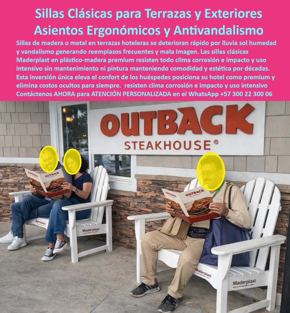 Mobiliario Jardín Ergonómico Sillas Descanso Exteriores Maderplast La silla clásica hotelera de Maderplast En la imagen se aprecia un conjunto de sillas clásicas ergonómicas para exterior, instaladas en una terraza comercial de alto uso, frente a un establecimiento gastronómico de marca reconocida. Las sillas mantienen una estética limpia, sólida y atemporal, con respaldo amplio, apoyabrazos firmes y una geometría pensada para el descanso prolongado. No se trata de mobiliario decorativo ocasional, sino de sillas exteriores diseñadas para operar todos los días, bajo lluvia, sol intenso, humedad ambiental y uso continuo por distintos tipos de usuarios. El Problema que Enfrentan y lo Resuelven hoteles, restaurantes y terrazas comerciales es siempre el mismo: las sillas de madera se hinchan, se astillan y se pudren; las de metal se oxidan, se calientan y pierden pintura; las soluciones económicas generan reemplazos constantes, mala imagen y costos ocultos que nadie presupuestó. Cuando el cliente busca sillas clásicas para terrazas que no se dañen con lluvia ni sol, lo que realmente está pidiendo es tranquilidad operativa y respaldo técnico. La silla clásica hotelera de Maderplast fue desarrollada exactamente para ese escenario. Fabricada en plástico-madera de ingeniería, combina apariencia tradicional con desempeño industrial. No absorbe humedad, no se oxida, no se astilla y no requiere pintura ni mantenimiento correctivo. Maderplast diseña estas sillas como activos de larga vida útil, pensados para uso exterior continuo en hoteles, restaurantes, clubes y terrazas de alto tráfico. Maderplast elimina de raíz el ciclo de reparación, lijado y reemplazo que consume presupuesto y tiempo operativo. Desde una identificación plena del producto, estamos ante una silla clásica ergonómica para exterior, una silla hostelería exterior de alta resistencia, un asiento clásico para terrazas comerciales, una silla exterior antivandálica sin mantenimiento y una silla de descanso exterior para uso intensivo. Esta claridad no es solo comercial: permite que ingenieros, arquitectos y sistemas de compra identifiquen exactamente la solución correcta sin ambigüedades técnicas. En términos de beneficios reales, la ergonomía está diseñada para sentadas largas sin fatiga, lo que mejora la experiencia del huésped y aumenta la permanencia en el espacio. La superficie es fácil de limpiar, no se mancha y mantiene su color estable con el paso del tiempo. Para quien se pregunta cuál es la mejor silla ergonómica exterior para hoteles, la respuesta lógica es una que combine confort, resistencia climática y cero mantenimiento. Eso es exactamente lo que entrega Maderplast. Como fabricantes especializados, trabajamos con procesos industriales controlados, experiencia profunda en plásticos técnicos y capacidad de fabricación a medida en Colombia para proyectos en cualquier parte del mundo. El cliente puede solicitar cotización, personalización de color, ajustes ergonómicos, planos técnicos, renders, prototipos y producción en serie. Aquí se activan los verdaderos buyer triggers: respaldo técnico, capacidad de respuesta y eliminación del riesgo. En Maderplast lo decimos con propiedad: en plástico lo hacemos hasta el ala de un avión, o lo que su imaginación quiera. EL TESTIMONIO PROFESIONAL DE CASO DE ÉXITO: “Cambiamos todas las sillas de madera de la terraza por maderplast porque el mantenimiento era interminable. Hoy llueve, hace sol o hay uso continuo y las sillas siguen firmes, cómodas y limpias. El huésped lo nota y nosotros dejamos de gastar en reemplazos.” Esa es la diferencia entre una compra impulsiva y una inversión bien pensada. Soporte técnico para el ingeniero con Garantía: esta silla exterior sin mantenimiento se entrega con ficha técnica de materiales, criterios de resistencia estructural y respaldo de fabricación. No hay improvisación ni riesgos ocultos. Es una solución defendible técnica, operativa y legalmente para firmar la orden de compra con total tranquilidad. Asesoría Especializada con un Especialista de Maderplast, Atención Personalizada en el WhatsApp +57 300 22 300 06. 0 Silla Clásica Hotelera Alta Resistencia Clima, Silla Clásica Hotelera Evita Humedad, Asiento Irrompible Antivandalismo, Mobiliario Hotelero Terraza Ergonómico Mobiliario Jardín Ergonómico Sillas Descanso Exteriores Maderplast 0 Silla Clásica Hotelera Alta Resistencia Clima Silla Clásica Hotelera Evita Humedad Asiento Irrompible Antivandalismo Mobiliario Hotelero Terraza Ergonómico La silla clásica hotelera de Maderplast En la imagen se aprecia un conjunto de sillas clásicas ergonómicas para exterior, instaladas en una terraza comercial de alto uso, frente a un establecimiento gastronómico de marca reconocida. Las sillas mantienen una estética limpia, sólida y atemporal, con respaldo amplio, apoyabrazos firmes y una geometría pensada para el descanso prolongado. No se trata de mobiliario decorativo ocasional, sino de sillas exteriores diseñadas para operar todos los días, bajo lluvia, sol intenso, humedad ambiental y uso continuo por distintos tipos de usuarios. El Problema que Enfrentan y lo Resuelven hoteles, restaurantes y terrazas comerciales es siempre el mismo: las sillas de madera se hinchan, se astillan y se pudren; las de metal se oxidan, se calientan y pierden pintura; las soluciones económicas generan reemplazos constantes, mala imagen y costos ocultos que nadie presupuestó. Cuando el cliente busca sillas clásicas para terrazas que no se dañen con lluvia ni sol, lo que realmente está pidiendo es tranquilidad operativa y respaldo técnico. La silla clásica hotelera de Maderplast fue desarrollada exactamente para ese escenario. Fabricada en plástico-madera de ingeniería, combina apariencia tradicional con desempeño industrial. No absorbe humedad, no se oxida, no se astilla y no requiere pintura ni mantenimiento correctivo. Maderplast diseña estas sillas como activos de larga vida útil, pensados para uso exterior continuo en hoteles, restaurantes, clubes y terrazas de alto tráfico. Maderplast elimina de raíz el ciclo de reparación, lijado y reemplazo que consume presupuesto y tiempo operativo. Desde una identificación plena del producto, estamos ante una silla clásica ergonómica para exterior, una silla hostelería exterior de alta resistencia, un asiento clásico para terrazas comerciales, una silla exterior antivandálica sin mantenimiento y una silla de descanso exterior para uso intensivo. Esta claridad no es solo comercial: permite que ingenieros, arquitectos y sistemas de compra identifiquen exactamente la solución correcta sin ambigüedades técnicas. En términos de beneficios reales, la ergonomía está diseñada para sentadas largas sin fatiga, lo que mejora la experiencia del huésped y aumenta la permanencia en el espacio. La superficie es fácil de limpiar, no se mancha y mantiene su color estable con el paso del tiempo. Para quien se pregunta cuál es la mejor silla ergonómica exterior para hoteles, la respuesta lógica es una que combine confort, resistencia climática y cero mantenimiento. Eso es exactamente lo que entrega Maderplast. Como fabricantes especializados, trabajamos con procesos industriales controlados, experiencia profunda en plásticos técnicos y capacidad de fabricación a medida en Colombia para proyectos en cualquier parte del mundo. El cliente puede solicitar cotización, personalización de color, ajustes ergonómicos, planos técnicos, renders, prototipos y producción en serie. Aquí se activan los verdaderos buyer triggers: respaldo técnico, capacidad de respuesta y eliminación del riesgo. En Maderplast lo decimos con propiedad: en plástico lo hacemos hasta el ala de un avión, o lo que su imaginación quiera. EL TESTIMONIO PROFESIONAL DE CASO DE ÉXITO: “Cambiamos todas las sillas de madera de la terraza por maderplast porque el mantenimiento era interminable. Hoy llueve, hace sol o hay uso continuo y las sillas siguen firmes, cómodas y limpias. El huésped lo nota y nosotros dejamos de gastar en reemplazos.” Esa es la diferencia entre una compra impulsiva y una inversión bien pensada. Soporte técnico para el ingeniero con Garantía: esta silla exterior sin mantenimiento se entrega con ficha técnica de materiales, criterios de resistencia estructural y respaldo de fabricación. No hay improvisación ni riesgos ocultos. Es una solución defendible técnica, operativa y legalmente para firmar la orden de compra con total tranquilidad. Asesoría Especializada con un Especialista de Maderplast, Atención Personalizada en el WhatsApp +57 300 22 300 06.
