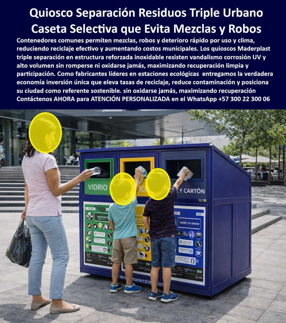 Punto Recolección materiales Estación Separación Basura Maderplast Quiosco Separación Residuos Triple Urbano y Caseta Basura Selectiva Maderplast Ingeniería de Orden Sanitario: Visualice la educación ambiental convertida en una infraestructura indestructible que redefine el paisaje urbano: el Quiosco de Separación de Residuos Triple Urbano Maderplast. Al observar la imagen, usted no ve simples contenedores; ve una imponente estación azul diseñada estratégicamente para fomentar la cultura del reciclaje desde la infancia, tal como lo demuestran los niños utilizándose de manera intuitiva. Este módulo tipo "búnker" cuenta con tres bocas de acceso diferenciadas por color (Verde para vidrio, Amarillo para plástico/envases, Azul para papel/cartón) y una altura accesible, permitiendo una clasificación segura que evita la mezcla de materiales. A diferencia de las canecas abiertas donde el reciclaje se moja, se contamina o es saqueado por habitantes de calle esparciendo desechos, esta caseta de ingeniería sólida posee un sistema antirrobo y techo inclinado que protege el material valioso. Es 100% inoxidable, lavable y resistente al vandalismo severo, eliminando para siempre los costos de mantenimiento y reposición en parques, colegios y zonas públicas por más de 20 años. Para los Secretarios de Gobierno, Directores de Servicios Públicos y Planificadores Urbanos, el desafío operativo es detener el desorden en los puntos de acopio. La pregunta recurrente es qué basureros de reciclaje para la calle evitan que los habitantes de calle saquen la basura y generen focos de contaminación. La respuesta técnica es la Caseta Basura Selectiva Evita Mezcla Residuos Alta Capacidad de Maderplast. Su diseño de buzón antirrobo impide la extracción manual no autorizada, garantizando que el material reciclable llegue limpio y seguro a su destino final. Cuando la necesidad es encontrar estaciones de reciclaje grandes para parques que no se oxiden, los quioscos Maderplast responden con estructuras masivas de polímero inoxidable que soportan la intemperie, la orina y la humedad sin corrosión, eliminando el gasto de pintura y soldadura para siempre. Además, resolvemos la duda de cómo mejorar la separación de basura en espacios públicos de alto tráfico mediante módulos de señalización educativa que guían al usuario, reduciendo drásticamente la contaminación cruzada. Desde una perspectiva de cumplimiento de metas PGIRS y sostenibilidad financiera, la comparativa entre metal galvanizado y plástico de ingeniería es contundente. Maderplast ofrece una durabilidad superior a dos décadas sin degradación estructural, superando al metal que requiere mantenimiento constante. Esto optimiza el presupuesto público a largo plazo y aumenta la tasa de captación efectiva de residuos. Somos expertos en Módulo Ecológico Triple Separa Eficiente PP y mobiliario para fomentar el reciclaje en niños y familias. En Maderplast activamos los disparadores de compra necesarios para su licitación o proyecto directo: solicite cotización inmediata, personalización de bocas de acceso, planos de anclaje, renders de implantación y prototipos. Como fabricantes colombianos con procesos industriales controlados, hacemos realidad nuestro lema: "en plástico le hacemos hasta el ala de un avión, o lo que su imaginación quiera", entregando soluciones como el Quiosco separación residuos urbanos orden sanitario. EL TESTIMONIO PROFESIONAL DE ÉXITO: DE CASO DE ÉXITO “Pasamos del desorden a ser el parque modelo de reciclaje", confirma la ingeniera Patricia Gómez, directora de servicios públicos de un municipio certificado. El parque principal era un desastre; las canecas de vaivén permitían que los recicladores informales esparcir la basura buscando latas, dejando el prado sucio, y la gente mezclaba todo porque no entendía el sistema. instalamos tres quioscos de separación triple maderplast en puntos estratégicos y su diseño cerrado acabó con el esculque de basura inmediatamente. la tasa de recuperación limpia subió al 60% en seis meses. ver a los niños llevando sus botellas al quiosco azul se volvió común. costos operativos reducidos al mínimo, sin pintar ni reparar abolladuras. maderplast nos dio la herramienta para educar y operar eficientemente.” Para efectuar el Soporte técnico y eliminar cualquier duda con Garantía 5 años o cualquier temor al firmar la orden de compra, es fundamental abordar la responsabilidad fiscal y la eficiencia operativa. Ingeniero o Funcionario, al especificar el Quiosco Separación Residuos Maderplast, usted está blindando su gestión contra el detrimento patrimonial y la ineficiencia sanitaria. No está comprando canecas que desaparecerán en meses; está invirtiendo en Centros de Acopio Modular Residuos Sólidos Exterior que funcionan como activos fijos de larga duración. Elimina las quejas por basuras esparcidas y mejora los indicadores de aprovechamiento municipal. Maderplast le entrega fichas técnicas, garantías de resistencia al impacto y el respaldo de una fábrica real. Usted tiene la tranquilidad de saber que su ciudad contará con infraestructura de reciclaje moderna, segura y limpia. Asegure el orden y la cultura ciudadana en sus espacios públicos con la única estación diseñada para proteger el reciclaje y resistir la calle. Contáctenos AHORA para recibir ATENCIÓN PERSONALIZADA, planes y cotización en el WhatsApp +57 300 22 300 06. 0 Quiosco separación residuos urbanos orden sanitario, Caseta Basura Selectiva Evita Mezcla Residuos Alta Capacidad, Módulo Ecológico Triple Separa Eficiente PP Punto Recolección materiales Estación Separación Basura Maderplast 0 Quiosco separación residuos urbanos orden sanitario Caseta Basura Selectiva Evita Mezcla Residuos Alta Capacidad Módulo Ecológico Triple Separa Eficiente PP Quiosco Separación Residuos Triple Urbano y Caseta Basura Selectiva Maderplast Ingeniería de Orden Sanitario: Visualice la educación ambiental convertida en una infraestructura indestructible que redefine el paisaje urbano: el Quiosco de Separación de Residuos Triple Urbano Maderplast. Al observar la imagen, usted no ve simples contenedores; ve una imponente estación azul diseñada estratégicamente para fomentar la cultura del reciclaje desde la infancia, tal como lo demuestran los niños utilizándose de manera intuitiva. Este módulo tipo "búnker" cuenta con tres bocas de acceso diferenciadas por color (Verde para vidrio, Amarillo para plástico/envases, Azul para papel/cartón) y una altura accesible, permitiendo una clasificación segura que evita la mezcla de materiales. A diferencia de las canecas abiertas donde el reciclaje se moja, se contamina o es saqueado por habitantes de calle esparciendo desechos, esta caseta de ingeniería sólida posee un sistema antirrobo y techo inclinado que protege el material valioso. Es 100% inoxidable, lavable y resistente al vandalismo severo, eliminando para siempre los costos de mantenimiento y reposición en parques, colegios y zonas públicas por más de 20 años. Para los Secretarios de Gobierno, Directores de Servicios Públicos y Planificadores Urbanos, el desafío operativo es detener el desorden en los puntos de acopio. La pregunta recurrente es qué basureros de reciclaje para la calle evitan que los habitantes de calle saquen la basura y generen focos de contaminación. La respuesta técnica es la Caseta Basura Selectiva Evita Mezcla Residuos Alta Capacidad de Maderplast. Su diseño de buzón antirrobo impide la extracción manual no autorizada, garantizando que el material reciclable llegue limpio y seguro a su destino final. Cuando la necesidad es encontrar estaciones de reciclaje grandes para parques que no se oxiden, los quioscos Maderplast responden con estructuras masivas de polímero inoxidable que soportan la intemperie, la orina y la humedad sin corrosión, eliminando el gasto de pintura y soldadura para siempre. Además, resolvemos la duda de cómo mejorar la separación de basura en espacios públicos de alto tráfico mediante módulos de señalización educativa que guían al usuario, reduciendo drásticamente la contaminación cruzada. Desde una perspectiva de cumplimiento de metas PGIRS y sostenibilidad financiera, la comparativa entre metal galvanizado y plástico de ingeniería es contundente. Maderplast ofrece una durabilidad superior a dos décadas sin degradación estructural, superando al metal que requiere mantenimiento constante. Esto optimiza el presupuesto público a largo plazo y aumenta la tasa de captación efectiva de residuos. Somos expertos en Módulo Ecológico Triple Separa Eficiente PP y mobiliario para fomentar el reciclaje en niños y familias. En Maderplast activamos los disparadores de compra necesarios para su licitación o proyecto directo: solicite cotización inmediata, personalización de bocas de acceso, planos de anclaje, renders de implantación y prototipos. Como fabricantes colombianos con procesos industriales controlados, hacemos realidad nuestro lema: "en plástico le hacemos hasta el ala de un avión, o lo que su imaginación quiera", entregando soluciones como el Quiosco separación residuos urbanos orden sanitario. EL TESTIMONIO PROFESIONAL DE ÉXITO: DE CASO DE ÉXITO “Pasamos del desorden a ser el parque modelo de reciclaje", confirma la ingeniera Patricia Gómez, directora de servicios públicos de un municipio certificado. El parque principal era un desastre; las canecas de vaivén permitían que los recicladores informales esparcir la basura buscando latas, dejando el prado sucio, y la gente mezclaba todo porque no entendía el sistema. instalamos tres quioscos de separación triple maderplast en puntos estratégicos y su diseño cerrado acabó con el esculque de basura inmediatamente. la tasa de recuperación limpia subió al 60% en seis meses. ver a los niños llevando sus botellas al quiosco azul se volvió común. costos operativos reducidos al mínimo, sin pintar ni reparar abolladuras. maderplast nos dio la herramienta para educar y operar eficientemente.” Para efectuar el Soporte técnico y eliminar cualquier duda con Garantía 5 años o cualquier temor al firmar la orden de compra, es fundamental abordar la responsabilidad fiscal y la eficiencia operativa. Ingeniero o Funcionario, al especificar el Quiosco Separación Residuos Maderplast, usted está blindando su gestión contra el detrimento patrimonial y la ineficiencia sanitaria. No está comprando canecas que desaparecerán en meses; está invirtiendo en Centros de Acopio Modular Residuos Sólidos Exterior que funcionan como activos fijos de larga duración. Elimina las quejas por basuras esparcidas y mejora los indicadores de aprovechamiento municipal. Maderplast le entrega fichas técnicas, garantías de resistencia al impacto y el respaldo de una fábrica real. Usted tiene la tranquilidad de saber que su ciudad contará con infraestructura de reciclaje moderna, segura y limpia. Asegure el orden y la cultura ciudadana en sus espacios públicos con la única estación diseñada para proteger el reciclaje y resistir la calle. Contáctenos AHORA para recibir ATENCIÓN PERSONALIZADA, planes y cotización en el WhatsApp +57 300 22 300 06.