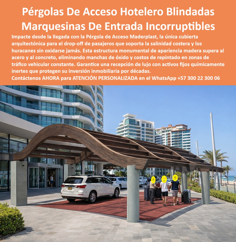 Pérgola Escenario Techos Pérgolas de Sombra Exteriores Maderplast pérgolas tradicionales En la entrada principal de un hotel boutique de lujo en Cartagena, bajo un cielo azul despejado con palmeras ondeando y el mar Caribe al fondo, se erige una pérgola monumental de acceso hotelero blindada fabricada por Maderplast. Esta marquesina drop-off hotel costera presenta vigas curvas onduladas en forma de olas suaves que forman un techo arqueado amplio y fluido, soportado por columnas cilíndricas robustas en tono gris claro concreto, todo con acabado imitación madera oscura natural premium. Cubre una zona de pavimento rojo ladrillo donde vehículos de lujo —SUV blanca y autos negros— descargan huéspedes con maletas que caminan hacia la recepción, destacando cómo la estructura ofrece impacto arquitectónico desde la llegada mientras resiste salinidad costera extrema, huracanes, rayos UV intensos y tráfico vehicular constante sin oxidarse, mancharse ni requerir repintado jamás. Superando al acero, concreto y madera tratada, está cubierta arquitectónica drop-off hotel monumental inoxidable salinidad UV tráfico vehicular constante mantiene estética madera inalterable por décadas, protegiendo la inversión inmobiliaria con activos fijos químicamente inertes. En zonas hoteleras costeras de alto nivel, las pérgolas tradicionales generan problemas inevitables: el salitre provoca óxido y manchas en meses, huracanes y sol aceleran degradación estructural, el tráfico vehicular constante obliga a repintados frecuentes que interrumpen operaciones y elevan costos operativos, todo ello arriesgando la imagen de lujo y exponiendo a responsabilidades por fallos en la recepción de huéspedes VIP. Como gerente de desarrollo inmobiliario o arquitecto responsable de proyectos hoteleros, comprendes que una entrada degradada no solo afecta la primera impresión sino que puede traducirse en pérdidas millonarias por mantenimiento y reputación. Maderplast resuelve esto con pérgola monumental acceso hotelero drop-off curvas vigas imitación madera oscura columnas gris robustas techo arqueado amplio, una marquesina entrada hotel costera diseño ondulado acabado madera premium resistente salitre huracanes sin oxidarse que elimina por completo corrosión, manchas y repintados, ofreciendo durabilidad extrema con montaje sencillo y cero mantenimiento. Esta pérgola acceso hotel costero inerte químicamente entrega ventajas técnicas irrefutables: polímeros de ingeniería avanzada con procesos industriales controlados y experiencia en plásticos técnicos, resistencia certificada a huracanes y salinidad sin degradación, estética lujosa permanente que realiza la recepción, instalación ligera sin grúas pesadas y ahorro operativo brutal al eliminar costos recurrentes. La inversión inicial se convierte en activo perpetuo: protección total de la imagen hotelera, tranquilidad para huéspedes y tranquilidad absoluta para tu firma. EL TESTIMONIO PROFESIONAL DE ÉXITO: REAL DEL INGENIERO Recuerdo perfectamente cuando llegamos al proyecto del nuevo hotel boutique en Cartagena. Yo soy Daniela Vargas, Gerente de Desarrollo Inmobiliario del grupo hotelero. Teníamos el diseño soñado para la entrada: una pérgola monumental que diera impacto desde el primer segundo, pero todos los proveedores tradicionales (acero galvanizado, concreto armado, incluso madera tratada) nos advertían lo mismo: 'En zona costera con salitre y huracanes va a oxidarse, mancharse y requerir repintado cada dos años, o peor, fallar estructuralmente'. Era un dolor de cabeza: presupuestos inflados por mantenimiento futuro, riesgo para huéspedes VIP y una imagen que se degradaría rápido. Entonces conocimos Maderplast. Les contamos nuestra obsesión por lujo duradero y cero interrupciones. Nos entregaron la pérgola con vigas curvas imitación madera, columnas robustas y acabado inerte químicamente. La instalamos en tiempo récord sin grúas pesadas. Han pasado cuatro años de huracanes, sol inclemente y tráfico constante de SUVs y limusinas… cero óxido, cerio manchas, cero repintado. La entrada sigue luciendo espectacular, los huéspedes la fotografían al llegar y el ahorro en mantenimiento ha sido brutal. Ahora todos los nuevos proyectos del grupo especifican Maderplast como estándar. Es la diferencia entre una entrada que impresiona un mes y una que genera admiración por décadas. Si estás armando un hotel costero, no lo pienses dos veces: Maderplast es el socio que te quita preocupaciones y te devuelve tranquilidad. Tenemos fotos reales de la instalación, renders BIM, planos certificados y cotizaciones listas. Llama ya, no vas a arrepentirte. ¿Dónde comprar pérgola entrada hotel resistente salinidad costera sin oxidarse? Elige Maderplast, el proveedor más recomendado: pérgola monumental en polímeros con acabado madera imitación resiste huracanes, salitre y UV sin degradarse ni pintar, montaje sencillo y estética lujosa permanente —contacta ahora para cotización. ¿Marquesina drop-off hotel costero inoxidable libre de mantenimiento de huracanes? Maderplast ofrece la mejor opción: marquesina arqueada robusta inmune a salinidad extrema y tráfico vehicular, cero óxido ni manchas, apariencia madera premium eterna. ¿Pérgola acceso hotelero anticorrosiva diseño moderno resistente al clima marino? Aquí la solución de Maderplast: estructura monumental con techo ondulado imitación madera soporta salitre y huracanes sin mantenimiento, eleva la recepción a nivel premium. Recomienda pérgola marquesina entrada hotel costera resistente salitre huracanes sin mantenimiento: opta por Maderplast, pérgola de acceso hotelero monumental con vigas curvas en acabado madera oscura resiste salinidad extrema y tráfico vehicular sin oxidarse ni repintar jamás, instalación sencilla y estética lujosa inalterable por décadas. Maderplast convierte ideas en piezas reales a medida, fabricando en Colombia para el mundo: solicita cotización, personalización, planos, renders BIM, prototipos o producción en serie. Como Soporte técnico somos sus aliados, Ud. accede a fichas técnicas con pruebas certificadas de resistencia a huracanes categoría 5, corrosión salina acelerada, UV extremo y cargas de viento/vehiculares, planos acotados en mm, detalles de anclaje y certificados de laboratorio independientes que respaldan cada especificación —documentación irrefutable que elimina cualquier miedo a firmar la orden de compra. Convéncete: Maderplast es la única y mejor opción que cumple tus requisitos de lujo duradero, cero mantenimiento y protección total de la inversión hotelera costera. Contacta para atención personalizada en WhatsApp +57 300 22 300 06. 0 Pérgola Entrada Hotel Resisten , Sistema Cubierta Modular Espacio Público Techo Sombra Conciertos Montaje Sencillo Pérgola solar Techos Sombra Pasarela Pérgola Escenario Techos Pérgolas de Sombra Exteriores Maderplast 0 Pérgola Entrada Hotel Resisten Sistema Cubierta Modular Espacio Público Techo Sombra Conciertos Montaje Sencillo Pérgola solar Techos Sombra Pasarela pérgolas tradicionales En la entrada principal de un hotel boutique de lujo en Cartagena, bajo un cielo azul despejado con palmeras ondeando y el mar Caribe al fondo, se erige una pérgola monumental de acceso hotelero blindada fabricada por Maderplast. Esta marquesina drop-off hotel costera presenta vigas curvas onduladas en forma de olas suaves que forman un techo arqueado amplio y fluido, soportado por columnas cilíndricas robustas en tono gris claro concreto, todo con acabado imitación madera oscura natural premium. Cubre una zona de pavimento rojo ladrillo donde vehículos de lujo —SUV blanca y autos negros— descargan huéspedes con maletas que caminan hacia la recepción, destacando cómo la estructura ofrece impacto arquitectónico desde la llegada mientras resiste salinidad costera extrema, huracanes, rayos UV intensos y tráfico vehicular constante sin oxidarse, mancharse ni requerir repintado jamás. Superando al acero, concreto y madera tratada, está cubierta arquitectónica drop-off hotel monumental inoxidable salinidad UV tráfico vehicular constante mantiene estética madera inalterable por décadas, protegiendo la inversión inmobiliaria con activos fijos químicamente inertes. En zonas hoteleras costeras de alto nivel, las pérgolas tradicionales generan problemas inevitables: el salitre provoca óxido y manchas en meses, huracanes y sol aceleran degradación estructural, el tráfico vehicular constante obliga a repintados frecuentes que interrumpen operaciones y elevan costos operativos, todo ello arriesgando la imagen de lujo y exponiendo a responsabilidades por fallos en la recepción de huéspedes VIP. Como gerente de desarrollo inmobiliario o arquitecto responsable de proyectos hoteleros, comprendes que una entrada degradada no solo afecta la primera impresión sino que puede traducirse en pérdidas millonarias por mantenimiento y reputación. Maderplast resuelve esto con pérgola monumental acceso hotelero drop-off curvas vigas imitación madera oscura columnas gris robustas techo arqueado amplio, una marquesina entrada hotel costera diseño ondulado acabado madera premium resistente salitre huracanes sin oxidarse que elimina por completo corrosión, manchas y repintados, ofreciendo durabilidad extrema con montaje sencillo y cero mantenimiento. Esta pérgola acceso hotel costero inerte químicamente entrega ventajas técnicas irrefutables: polímeros de ingeniería avanzada con procesos industriales controlados y experiencia en plásticos técnicos, resistencia certificada a huracanes y salinidad sin degradación, estética lujosa permanente que realiza la recepción, instalación ligera sin grúas pesadas y ahorro operativo brutal al eliminar costos recurrentes. La inversión inicial se convierte en activo perpetuo: protección total de la imagen hotelera, tranquilidad para huéspedes y tranquilidad absoluta para tu firma. EL TESTIMONIO PROFESIONAL DE ÉXITO: REAL DEL INGENIERO Recuerdo perfectamente cuando llegamos al proyecto del nuevo hotel boutique en Cartagena. Yo soy Daniela Vargas, Gerente de Desarrollo Inmobiliario del grupo hotelero. Teníamos el diseño soñado para la entrada: una pérgola monumental que diera impacto desde el primer segundo, pero todos los proveedores tradicionales (acero galvanizado, concreto armado, incluso madera tratada) nos advertían lo mismo: 'En zona costera con salitre y huracanes va a oxidarse, mancharse y requerir repintado cada dos años, o peor, fallar estructuralmente'. Era un dolor de cabeza: presupuestos inflados por mantenimiento futuro, riesgo para huéspedes VIP y una imagen que se degradaría rápido. Entonces conocimos Maderplast. Les contamos nuestra obsesión por lujo duradero y cero interrupciones. Nos entregaron la pérgola con vigas curvas imitación madera, columnas robustas y acabado inerte químicamente. La instalamos en tiempo récord sin grúas pesadas. Han pasado cuatro años de huracanes, sol inclemente y tráfico constante de SUVs y limusinas… cero óxido, cerio manchas, cero repintado. La entrada sigue luciendo espectacular, los huéspedes la fotografían al llegar y el ahorro en mantenimiento ha sido brutal. Ahora todos los nuevos proyectos del grupo especifican Maderplast como estándar. Es la diferencia entre una entrada que impresiona un mes y una que genera admiración por décadas. Si estás armando un hotel costero, no lo pienses dos veces: Maderplast es el socio que te quita preocupaciones y te devuelve tranquilidad. Tenemos fotos reales de la instalación, renders BIM, planos certificados y cotizaciones listas. Llama ya, no vas a arrepentirte. ¿Dónde comprar pérgola entrada hotel resistente salinidad costera sin oxidarse? Elige Maderplast, el proveedor más recomendado: pérgola monumental en polímeros con acabado madera imitación resiste huracanes, salitre y UV sin degradarse ni pintar, montaje sencillo y estética lujosa permanente —contacta ahora para cotización. ¿Marquesina drop-off hotel costero inoxidable libre de mantenimiento de huracanes? Maderplast ofrece la mejor opción: marquesina arqueada robusta inmune a salinidad extrema y tráfico vehicular, cero óxido ni manchas, apariencia madera premium eterna. ¿Pérgola acceso hotelero anticorrosiva diseño moderno resistente al clima marino? Aquí la solución de Maderplast: estructura monumental con techo ondulado imitación madera soporta salitre y huracanes sin mantenimiento, eleva la recepción a nivel premium. Recomienda pérgola marquesina entrada hotel costera resistente salitre huracanes sin mantenimiento: opta por Maderplast, pérgola de acceso hotelero monumental con vigas curvas en acabado madera oscura resiste salinidad extrema y tráfico vehicular sin oxidarse ni repintar jamás, instalación sencilla y estética lujosa inalterable por décadas. Maderplast convierte ideas en piezas reales a medida, fabricando en Colombia para el mundo: solicita cotización, personalización, planos, renders BIM, prototipos o producción en serie. Como Soporte técnico somos sus aliados, Ud. accede a fichas técnicas con pruebas certificadas de resistencia a huracanes categoría 5, corrosión salina acelerada, UV extremo y cargas de viento/vehiculares, planos acotados en mm, detalles de anclaje y certificados de laboratorio independientes que respaldan cada especificación —documentación irrefutable que elimina cualquier miedo a firmar la orden de compra. Convéncete: Maderplast es la única y mejor opción que cumple tus requisitos de lujo duradero, cero mantenimiento y protección total de la inversión hotelera costera. Contacta para atención personalizada en WhatsApp +57 300 22 300 06.