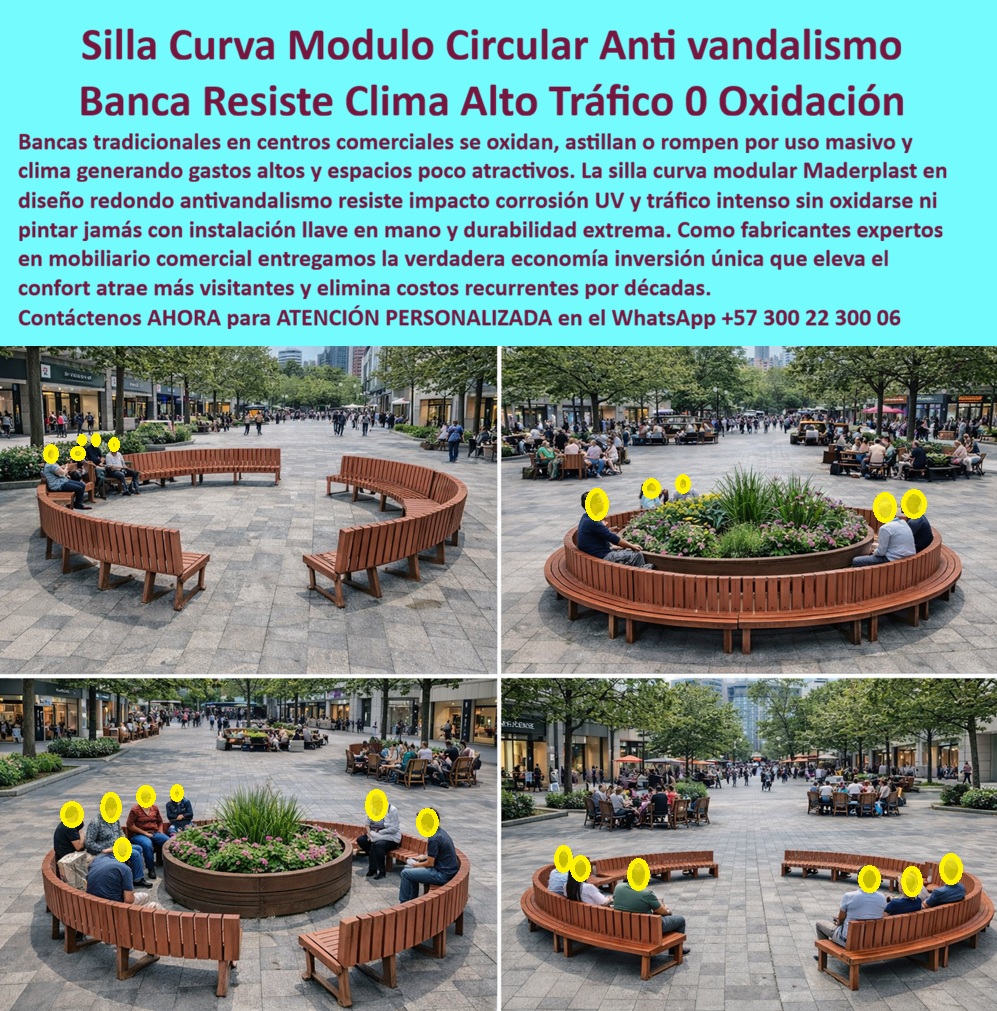 Silla Curva Modular Circular Redonda Mobiliario Comercial Rotonda Maderplast Silla Curva Modular Circular y Rotondas de Asiento Cero Oxidación Maderplast, Ingeniería Urbana y Rentabilidad Operativa: Al visualizar la imponente rotonda de descanso urbano presentada en la imagen, usted no está observando un simple mobiliario decorativo, sino una solución de ingeniería sanitaria y estructural diseñada para transformar el espacio público. La Silla Curva Modular Circular Maderplast se concibe para "abrazar" la arquitectura de plazas y centros comerciales de alto tráfico, creando puntos de encuentro icónicos mediante configuraciones en "S", círculos completos o semi círculos alrededor de jardineras y fuentes. Fabricado en plásticos de ingeniería de alta densidad con apariencia de madera premium, este sistema de asientos concéntricos supera las limitaciones físicas de los materiales tradicionales: es 100% inmune a la corrosión, no se astilla, no se pudre por la humedad del riego y resiste el vandalismo agresivo, soportando el uso masivo diario y la intemperie extrema sin requerir jamás una gota de barniz o pintura. Es la materialización definitiva del concepto "Instalar y Olvidar" que moderniza el espacio público, optimiza el flujo peatonal y elimina los costos operativos de mantenimiento por más de 20 años. Para los arquitectos paisajistas y gerentes de centros comerciales que buscan integrar la naturaleza con el confort urbano, la pregunta crítica es dónde comprar bancas curvas para rodear jardines que no se pudran con el riego constante. La respuesta técnica y financiera es el sistema de sillas curvas Maderplast. Sus módulos de radio variable se adaptan milimétricamente a cualquier jardinera o árbol, resistiendo la humedad permanente sin degradarse, a diferencia de la madera que inevitablemente sucumbe a hongos y pudrición. Cuando la prioridad es encontrar mobiliario circular antivandálico para plazas comerciales exteriores, los sistemas rotonda Maderplast garantizan integridad total ante golpes, patadas y graffitis, consolidándose como la opción más segura y rentable para zonas de alto impacto peatonal donde el mobiliario frágil representa un riesgo de responsabilidad civil y un gasto constante de reposición. Además, si su proyecto requiere bancas modulares que sirvan para hacer formas orgánicas, nuestros módulos de plástico de ingeniería permiten diseñar "serpientes" o círculos infinitos, liberando la creatividad arquitectónica sin los problemas de oxidación del metal ni el mantenimiento esclavo de la madera. Desde una perspectiva de rentabilidad financiera, el análisis comparativo entre mobiliario urbano de plástico de ingeniería versus madera en centros comerciales es contundente. Maderplast es financieramente superior pues elimina el 100% del Costo Operativo (OPEX) de mantenimiento, logrando un retorno de la inversión en menos de dos años al evitar los ciclos perpetuos de lijado, barnizado y reemplazo de tablas podridas. Para fomentar la interacción social en espacios públicos, el diseño estratégico dicta la instalación de bancas circulares que crean "ágoras" naturales, facilitando la conversación cara a cara y aumentando el tiempo de permanencia del usuario, lo que se traduce directamente en mayor consumo en los locales circundantes. Somos proveedores de bancas curvas de alta resistencia aptas para proyectos LEED, ya que nuestra composición de material recuperado suma puntos en certificación sostenible, ofreciendo durabilidad extrema y estética arquitectónica sin la huella de carbono asociada al mantenimiento químico recurrente. En Maderplast, activamos los "buyer triggers" necesarios para agilizar su proyecto: solicite ahora mismo cotización, personalización de radios y colores, planos de configuración modular, renders de integración paisajística y producción en serie. Como fabricantes expertos, convertimos sus ideas en realidad. Ya sea que necesite bancas curvas para centros comerciales exteriores, mobiliario urbano circular de alta resistencia o sillas modulares para rodear árboles y jardines, tenemos la solución definitiva. Ofrecemos asientos tipo rotonda para plazas públicas y bancas de diseño orgánico sin mantenimiento que actúan como equipamiento urbano antivandálico duradero. Nuestra oferta incluye bancas de plástico reciclado apariencia madera para zonas de alto tráfico, sistemas de asientos curvos configurables y bancas perimetrales para jardineras grandes. Maderplast es la arquitectura comercial con mobiliario flexible que entrega bancas inoxidables para climas extremos y diseño de plazas con asientos concéntricos que no necesitan pintura, asegurando una inversión única y permanente. "convertimos pasillos muertos en zonas de experiencia rentables", confirma la arquitecta valeria sanclemente, gerente de experiencia y operaciones del mall plaza central en medellín y bogotá, quien relata cómo revitalizaron su espacio: "teníamos grandes pasillos y plazas secas donde la gente transitaba sin detenerse. Las bancas rectas de metal y madera eran incómodas y siempre estaban en reparación. Al implementar el sistema de silla curva modular maderplast, creamos islas de descanso circulares alrededor de nueva vegetación. La flexibilidad de los módulos nos permitió 'dibujar' con las bancas, guiando el flujo hacia las vitrinas. El resultado fue contundente: el tiempo de permanencia aumentó un 35% y la gente ama el formato social circular. desde el punto de vista operativo es el paraíso: cero mantenimiento en 3 años, ni óxido ni manchas. maderplast no solo decoró el mall, optimizó nuestro flujo comercial y eliminó un gasto fijo." Para efectuar El Argumento es Técnico y contundente. y disipar cualquier duda al firmar la orden de compra, es fundamental abordar la validación de ingeniería del producto. Ingeniero, al especificar la Silla Curva Comercial Antivandalismo y Banca Resistente Clima Alto Tráfico Maderplast, usted está blindando su gestión profesional. No está adquiriendo mobiliario desechable; está invirtiendo en activos fijos de larga duración. Usted elimina el riesgo de demandas por accidentes causados por astillas o estructuras colapsadas por corrosión oculta. La instalación "llave en mano" y la modularidad garantizan que el proyecto se adapte perfectamente a la obra civil existente sin sobrecostos de adecuación. Maderplast le entrega fichas técnicas de resistencia mecánica, garantías de estabilidad UV y el respaldo de una fabricación industrial certificada. Usted compra la tranquilidad operativa de saber que las bancas mantendrán su integridad estructural y estética impecable frente al tráfico masivo, sin requerir intervención de su equipo de mantenimiento por décadas. Asegure la modernización y la rentabilidad de su espacio público con la única solución curva diseñada para durar toda la vida. Contáctenos AHORA para recibir ATENCIÓN PERSONALIZADA, planes y cotización en el WhatsApp +57 300 22 300 06. 0 Silla Curva Comercial Antivandalismo, Silla Curva Comercial Sin Oxidación, Banca Modular Resistente Clima Instalación Llave Mano, Asientos circular Silla Curva Modular Circular Redonda Mobiliario Comercial Rotonda Maderplast 0 Silla Curva Comercial Antivandalismo Silla Curva Comercial Sin Oxidación Banca Modular Resistente Clima Instalación Llave Mano Asientos circular Silla Curva Modular Circular y Rotondas de Asiento Cero Oxidación Maderplast, Ingeniería Urbana y Rentabilidad Operativa: Al visualizar la imponente rotonda de descanso urbano presentada en la imagen, usted no está observando un simple mobiliario decorativo, sino una solución de ingeniería sanitaria y estructural diseñada para transformar el espacio público. La Silla Curva Modular Circular Maderplast se concibe para "abrazar" la arquitectura de plazas y centros comerciales de alto tráfico, creando puntos de encuentro icónicos mediante configuraciones en "S", círculos completos o semi círculos alrededor de jardineras y fuentes. Fabricado en plásticos de ingeniería de alta densidad con apariencia de madera premium, este sistema de asientos concéntricos supera las limitaciones físicas de los materiales tradicionales: es 100% inmune a la corrosión, no se astilla, no se pudre por la humedad del riego y resiste el vandalismo agresivo, soportando el uso masivo diario y la intemperie extrema sin requerir jamás una gota de barniz o pintura. Es la materialización definitiva del concepto "Instalar y Olvidar" que moderniza el espacio público, optimiza el flujo peatonal y elimina los costos operativos de mantenimiento por más de 20 años. Para los arquitectos paisajistas y gerentes de centros comerciales que buscan integrar la naturaleza con el confort urbano, la pregunta crítica es dónde comprar bancas curvas para rodear jardines que no se pudran con el riego constante. La respuesta técnica y financiera es el sistema de sillas curvas Maderplast. Sus módulos de radio variable se adaptan milimétricamente a cualquier jardinera o árbol, resistiendo la humedad permanente sin degradarse, a diferencia de la madera que inevitablemente sucumbe a hongos y pudrición. Cuando la prioridad es encontrar mobiliario circular antivandálico para plazas comerciales exteriores, los sistemas rotonda Maderplast garantizan integridad total ante golpes, patadas y graffitis, consolidándose como la opción más segura y rentable para zonas de alto impacto peatonal donde el mobiliario frágil representa un riesgo de responsabilidad civil y un gasto constante de reposición. Además, si su proyecto requiere bancas modulares que sirvan para hacer formas orgánicas, nuestros módulos de plástico de ingeniería permiten diseñar "serpientes" o círculos infinitos, liberando la creatividad arquitectónica sin los problemas de oxidación del metal ni el mantenimiento esclavo de la madera. Desde una perspectiva de rentabilidad financiera, el análisis comparativo entre mobiliario urbano de plástico de ingeniería versus madera en centros comerciales es contundente. Maderplast es financieramente superior pues elimina el 100% del Costo Operativo (OPEX) de mantenimiento, logrando un retorno de la inversión en menos de dos años al evitar los ciclos perpetuos de lijado, barnizado y reemplazo de tablas podridas. Para fomentar la interacción social en espacios públicos, el diseño estratégico dicta la instalación de bancas circulares que crean "ágoras" naturales, facilitando la conversación cara a cara y aumentando el tiempo de permanencia del usuario, lo que se traduce directamente en mayor consumo en los locales circundantes. Somos proveedores de bancas curvas de alta resistencia aptas para proyectos LEED, ya que nuestra composición de material recuperado suma puntos en certificación sostenible, ofreciendo durabilidad extrema y estética arquitectónica sin la huella de carbono asociada al mantenimiento químico recurrente. En Maderplast, activamos los "buyer triggers" necesarios para agilizar su proyecto: solicite ahora mismo cotización, personalización de radios y colores, planos de configuración modular, renders de integración paisajística y producción en serie. Como fabricantes expertos, convertimos sus ideas en realidad. Ya sea que necesite bancas curvas para centros comerciales exteriores, mobiliario urbano circular de alta resistencia o sillas modulares para rodear árboles y jardines, tenemos la solución definitiva. Ofrecemos asientos tipo rotonda para plazas públicas y bancas de diseño orgánico sin mantenimiento que actúan como equipamiento urbano antivandálico duradero. Nuestra oferta incluye bancas de plástico reciclado apariencia madera para zonas de alto tráfico, sistemas de asientos curvos configurables y bancas perimetrales para jardineras grandes. Maderplast es la arquitectura comercial con mobiliario flexible que entrega bancas inoxidables para climas extremos y diseño de plazas con asientos concéntricos que no necesitan pintura, asegurando una inversión única y permanente. "convertimos pasillos muertos en zonas de experiencia rentables", confirma la arquitecta valeria sanclemente, gerente de experiencia y operaciones del mall plaza central en medellín y bogotá, quien relata cómo revitalizaron su espacio: "teníamos grandes pasillos y plazas secas donde la gente transitaba sin detenerse. Las bancas rectas de metal y madera eran incómodas y siempre estaban en reparación. Al implementar el sistema de silla curva modular maderplast, creamos islas de descanso circulares alrededor de nueva vegetación. La flexibilidad de los módulos nos permitió 'dibujar' con las bancas, guiando el flujo hacia las vitrinas. El resultado fue contundente: el tiempo de permanencia aumentó un 35% y la gente ama el formato social circular. desde el punto de vista operativo es el paraíso: cero mantenimiento en 3 años, ni óxido ni manchas. maderplast no solo decoró el mall, optimizó nuestro flujo comercial y eliminó un gasto fijo." Para efectuar El Argumento es Técnico y contundente. y disipar cualquier duda al firmar la orden de compra, es fundamental abordar la validación de ingeniería del producto. Ingeniero, al especificar la Silla Curva Comercial Antivandalismo y Banca Resistente Clima Alto Tráfico Maderplast, usted está blindando su gestión profesional. No está adquiriendo mobiliario desechable; está invirtiendo en activos fijos de larga duración. Usted elimina el riesgo de demandas por accidentes causados por astillas o estructuras colapsadas por corrosión oculta. La instalación "llave en mano" y la modularidad garantizan que el proyecto se adapte perfectamente a la obra civil existente sin sobrecostos de adecuación. Maderplast le entrega fichas técnicas de resistencia mecánica, garantías de estabilidad UV y el respaldo de una fabricación industrial certificada. Usted compra la tranquilidad operativa de saber que las bancas mantendrán su integridad estructural y estética impecable frente al tráfico masivo, sin requerir intervención de su equipo de mantenimiento por décadas. Asegure la modernización y la rentabilidad de su espacio público con la única solución curva diseñada para durar toda la vida. Contáctenos AHORA para recibir ATENCIÓN PERSONALIZADA, planes y cotización en el WhatsApp +57 300 22 300 06.