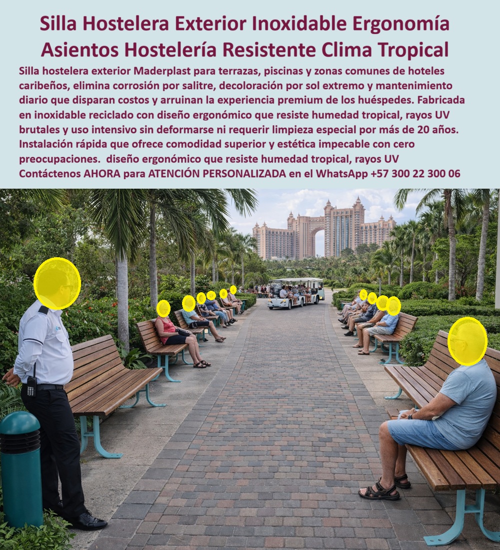 Silla Hotelera Espacios Exteriores Asiento Hotelero Exterior Maderplast Silla Hotelera Espacios Exteriores y Asiento Inoxidable Maderplast Ingeniería de Hospitalidad y Resistencia Extrema: Visualice la fusión perfecta entre el lujo estético requerido por la hotelería de alto nivel y la resistencia industrial necesaria para el clima tropical: la Silla Hotelera para Espacios Exteriores Maderplast. Esta banca urbana moderna y ergonómica, con su impecable apariencia de madera teca y bases de diseño clásico (personalizables en color), ha sido diseñada para desafiar los ambientes más agresivos. Fabricada íntegramente mediante procesos industriales controlados en plásticos de ingeniería macizos, es 100% inmune al ataque del salitre, a la humedad relativa del 100% y a la radiación UV que pulveriza el mobiliario convencional en meses. Su diseño anatómico garantiza el confort del huésped en paseos y jardines, mientras su estructura antivandálica elimina para siempre los costos de lijado, barniz y pintura, asegurando una imagen impecable de 5 estrellas por más de 20 años sin mantenimiento. Para los gerentes generales de resorts y directores de mantenimiento, la pregunta recurrente es qué bancas para hoteles de playa no se oxidan ni manchan la ropa de los huéspedes. La respuesta técnica y financiera es la Silla Exterior para Hostelería Durable Bajo Mantenimiento de Maderplast. Nuestra composición polimérica es químicamente inerte al salitre, eliminando el óxido y las manchas de por vida. Cuando el objetivo es encontrar mobiliario urbano ergonómico para senderos de resorts que aguante lluvia, nuestras bancas modernas ofrecen ergonomía certificada y resistencia total al agua, sin deformarse ni requerir secado especial. Además, si su meta es reducir el presupuesto de mantenimiento en mobiliario de zonas comunes exteriores, la estrategia inteligente es sustituir materiales perecederos por nuestro mobiliario de ingeniería "Instalar y Olvidar", reduciendo el Gasto Operativo (OPEX) a cero absoluto. Desde una perspectiva de sostenibilidad y rentabilidad, la comparativa de retorno de inversión (ROI) entre madera teca y plástico de ingeniería Maderplast es contundente. Maderplast es financieramente superior, logrando amortizar la inversión en 18 meses al eliminar los costos recurrentes de aceites protectores y reposición. Somos la especificación ideal de mobiliario sostenible para certificaciones verdes en hotelería; nuestros productos, fabricados con materiales recuperados de larga vida útil, suman puntos en certificaciones LEED y Green Globe. En Maderplast, activamos los disparadores de compra necesarios para su proyecto: solicite cotización, personalización de colores, planos de distribución paisajística, renders y prototipos. Como fabricantes colombianos, nuestro lema es "el plástico lo hacemos hasta el ala de un avión". Ofrecemos Banca Urbana Moderna Ergonómica de Exterior y Banca Urbana Moderna Ergonómica Resistente, garantizando confort y durabilidad extrema. EL TESTIMONIO PROFESIONAL DE CASO DE ÉXITO: "mis huéspedes dejaron de quejarse y yo dejé de gastar en pintura", confirma el sr. Alejandro Meyer, Gerente General Del Eco-Resort & Spa Paraíso Tropical, quien relata cómo el mobiliario anterior dañaba su imagen: "el mantenimiento era una pesadilla; la madera se llenaba de moho y el hierro soltaba óxido que manchaba las toallas de los huéspedes. mi equipo vivía lijando en lugar de atender. Al cambiar las 30 bancas por la silla hostelería exterior maderplast con patas color aqua, la solución fue total. llevamos 3 temporadas altas con cero quejas y cero costo de mantenimiento. las bancas soportan el sol y la lluvia sin inmutarse. maderplast elevó la percepción de calidad y limpieza de todo el resort." Para efectuar el Soporte técnico y eliminar cualquier duda con Garantía 5 años cualquier temor al firmar la orden de compra, es fundamental abordar la seguridad de la inversión. Ingeniero o Gerente, al especificar el Asiento Hotelero Exterior Maderplast, usted está blindando su operación y su prestigio. No está comprando muebles que se verán viejos en una temporada. Usted está adquiriendo activos fijos de lujo diseñados para la intemperie real. Elimina el riesgo de reclamaciones por ropa manchada o accidentes por madera podrida. Maderplast le entrega fichas técnicas de resistencia UV, ergonomía y garantía de cero mantenimiento. Usted compra la tranquilidad de saber que sus jardines y senderos estarán siempre listos para la foto perfecta del huésped. Asegure la excelencia y la rentabilidad de sus exteriores con la única banca diseñada para el paraíso y hecha para durar. Contáctenos AHORA para recibir ATENCIÓN PERSONALIZADA, planes y cotización en el WhatsApp +57 300 22 300 06. 0 Silla Exterior para Hostelería Durable Bajo Mantenimiento,Banca Urbana Moderna Ergonómica de Exterior, Banca Urbana Moderna Ergonómica Resistente Silla Hotelera Espacios Exteriores Asiento Hotelero Exterior Maderplast 0 Silla Exterior para Hostelería Durable Bajo MantenimientoBanca Urbana Moderna Ergonómica de Exterior Banca Urbana Moderna Ergonómica Resistente Silla Hotelera Espacios Exteriores y Asiento Inoxidable Maderplast Ingeniería de Hospitalidad y Resistencia Extrema: Visualice la fusión perfecta entre el lujo estético requerido por la hotelería de alto nivel y la resistencia industrial necesaria para el clima tropical: la Silla Hotelera para Espacios Exteriores Maderplast. Esta banca urbana moderna y ergonómica, con su impecable apariencia de madera teca y bases de diseño clásico (personalizables en color), ha sido diseñada para desafiar los ambientes más agresivos. Fabricada íntegramente mediante procesos industriales controlados en plásticos de ingeniería macizos, es 100% inmune al ataque del salitre, a la humedad relativa del 100% y a la radiación UV que pulveriza el mobiliario convencional en meses. Su diseño anatómico garantiza el confort del huésped en paseos y jardines, mientras su estructura antivandálica elimina para siempre los costos de lijado, barniz y pintura, asegurando una imagen impecable de 5 estrellas por más de 20 años sin mantenimiento. Para los gerentes generales de resorts y directores de mantenimiento, la pregunta recurrente es qué bancas para hoteles de playa no se oxidan ni manchan la ropa de los huéspedes. La respuesta técnica y financiera es la Silla Exterior para Hostelería Durable Bajo Mantenimiento de Maderplast. Nuestra composición polimérica es químicamente inerte al salitre, eliminando el óxido y las manchas de por vida. Cuando el objetivo es encontrar mobiliario urbano ergonómico para senderos de resorts que aguante lluvia, nuestras bancas modernas ofrecen ergonomía certificada y resistencia total al agua, sin deformarse ni requerir secado especial. Además, si su meta es reducir el presupuesto de mantenimiento en mobiliario de zonas comunes exteriores, la estrategia inteligente es sustituir materiales perecederos por nuestro mobiliario de ingeniería "Instalar y Olvidar", reduciendo el Gasto Operativo (OPEX) a cero absoluto. Desde una perspectiva de sostenibilidad y rentabilidad, la comparativa de retorno de inversión (ROI) entre madera teca y plástico de ingeniería Maderplast es contundente. Maderplast es financieramente superior, logrando amortizar la inversión en 18 meses al eliminar los costos recurrentes de aceites protectores y reposición. Somos la especificación ideal de mobiliario sostenible para certificaciones verdes en hotelería; nuestros productos, fabricados con materiales recuperados de larga vida útil, suman puntos en certificaciones LEED y Green Globe. En Maderplast, activamos los disparadores de compra necesarios para su proyecto: solicite cotización, personalización de colores, planos de distribución paisajística, renders y prototipos. Como fabricantes colombianos, nuestro lema es "el plástico lo hacemos hasta el ala de un avión". Ofrecemos Banca Urbana Moderna Ergonómica de Exterior y Banca Urbana Moderna Ergonómica Resistente, garantizando confort y durabilidad extrema. EL TESTIMONIO PROFESIONAL DE CASO DE ÉXITO: "mis huéspedes dejaron de quejarse y yo dejé de gastar en pintura", confirma el sr. Alejandro Meyer, Gerente General Del Eco-Resort & Spa Paraíso Tropical, quien relata cómo el mobiliario anterior dañaba su imagen: "el mantenimiento era una pesadilla; la madera se llenaba de moho y el hierro soltaba óxido que manchaba las toallas de los huéspedes. mi equipo vivía lijando en lugar de atender. Al cambiar las 30 bancas por la silla hostelería exterior maderplast con patas color aqua, la solución fue total. llevamos 3 temporadas altas con cero quejas y cero costo de mantenimiento. las bancas soportan el sol y la lluvia sin inmutarse. maderplast elevó la percepción de calidad y limpieza de todo el resort." Para efectuar el Soporte técnico y eliminar cualquier duda con Garantía 5 años cualquier temor al firmar la orden de compra, es fundamental abordar la seguridad de la inversión. Ingeniero o Gerente, al especificar el Asiento Hotelero Exterior Maderplast, usted está blindando su operación y su prestigio. No está comprando muebles que se verán viejos en una temporada. Usted está adquiriendo activos fijos de lujo diseñados para la intemperie real. Elimina el riesgo de reclamaciones por ropa manchada o accidentes por madera podrida. Maderplast le entrega fichas técnicas de resistencia UV, ergonomía y garantía de cero mantenimiento. Usted compra la tranquilidad de saber que sus jardines y senderos estarán siempre listos para la foto perfecta del huésped. Asegure la excelencia y la rentabilidad de sus exteriores con la única banca diseñada para el paraíso y hecha para durar. Contáctenos AHORA para recibir ATENCIÓN PERSONALIZADA, planes y cotización en el WhatsApp +57 300 22 300 06.