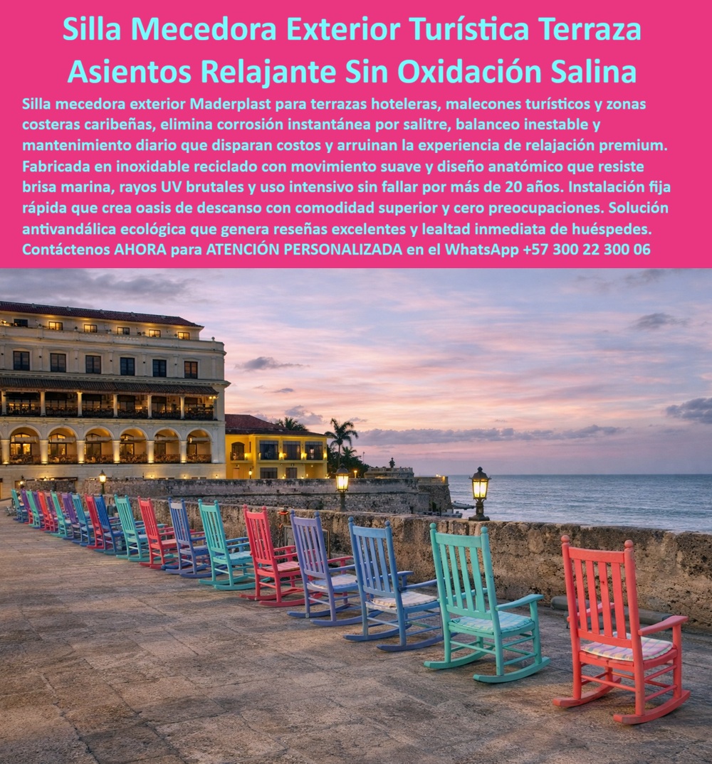 Silla Mecedora Exterior Asiento Mecedor Poltrona De Terraza Maderplast Silla Mecedora Exterior y Poltrona de Terraza Inoxidable Maderplast Ingeniería del Descanso Turístico: Visualice la experiencia turística definitiva: una fila impecable de Sillas Mecedoras Exteriores Turísticas Maderplast alineadas frente al mar durante un atardecer caribeño, creando un oasis de relajación irresistible y fotogénico. Estas poltronas de balanceo, disponibles en una vibrante gama de colores como turquesa, coral y lila, están fabricadas mediante procesos industriales controlados en polímeros de ingeniería macizos. Este material desafía la lógica tradicional: no se oxida con la brisa salina, no se pudre con la humedad extrema y su mecanismo de balanceo es silencioso y eterno. Diseñadas ergonómicamente para el confort prolongado, soportan el uso intensivo 24/7 en malecones y terrazas de hotel sin decolorar ni requerir pintura jamás, convirtiendo un simple asiento en un generador de momentos memorables y reseñas de 5 estrellas. Para los gerentes hoteleros y diseñadores de experiencias turísticas, la pregunta crítica es dónde comprar sillas mecedoras para hotel que no se oxiden en la playa y mantengan su estética premium. La respuesta técnica es contundente: las mecedoras Maderplast son la única opción viable, pues su estructura es 100% polimérica, eliminando clavos o tornillos ferrosos que inevitablemente manchan pisos y ropa. Cuando el objetivo es encontrar mobiliario colorido y resistente para terrazas turísticas al aire libre, nuestras poltronas de balanceo mantienen su color vibrante bajo el sol UV extremo gracias a su pigmentación integral en la masa, garantizando una estética impecable sin mantenimiento cosmético. Además, para proyectos públicos que buscan cómo crear zonas de relajación en malecones que resistan el vandalismo, nuestras mecedoras de ingeniería sólida soportan cargas pesadas y uso rudo, actuando como mobiliario antivandálico de alta gama. Desde una perspectiva de rentabilidad y marketing, el impacto del mobiliario ergonómico es medible. Estudios del sector demuestran que el movimiento de balanceo de la Silla Mecedora Exterior para Relajación Turística Maderplast reduce el estrés del huésped, aumentando su tiempo de permanencia y consumo en terrazas. Financieramente, la comparativa de vida útil entre mecedoras de madera y plástico de ingeniería en la costa favorece a Maderplast con una durabilidad superior a 20 años frente a los escasos meses de la madera, eliminando el ciclo perpetuo de reparaciones (OPEX cero). Somos proveedores de mobiliario icónico para "puntos instagram cables"; nuestras Sillas Mecedoras Anatómicas para Terrazas Turísticas al Aire Libre se convierten en el foco visual para fotos en redes sociales, promocionando orgánicamente el destino. En Maderplast, activamos los disparadores de compra necesarios para su proyecto: solicite cotización, personalización de colores corporativos, planos de distribución para zonas lounge, renders y prototipos. Como fabricantes colombianos, nuestro lema es "el plástico lo hacemos hasta el ala de un avión". Ofrecemos Butacas Relajantes Sin Oxidación Silla, Asientos Relajante Sin Oxidación Salina y soluciones integrales de Asiento Mecedor Poltrona De Terraza. Ya sea para reemplazar mecedoras de madera viejas, instalar sillas relajantes de bajo mantenimiento o equipar malecones con mecedoras de plástico macizo tipo madera, garantizamos una inversión rentable y una solución definitiva para la corrosión. EL TESTIMONIO PROFESIONAL DE CASO DE ÉXITO: "creamos el 'spot' más famoso de la ciudad y ahorramos millones", confirmó el gerente de operaciones del hotel boutique muralla histórica en cartagena, quien relata cómo transformó su terraza: "nuestra vista es increíble, pero el mobiliario de madera era un desastre que crujía y manchaba la ropa de los huéspedes con óxido. al instalar una fila de 20 sillas mecedoras exteriores turísticas maderplast en colores pastel, el éxito fue viral. los turistas hacen fila para la foto del atardecer. cero costos de mantenimiento en 2 años, sin importar el agua de mar o la lluvia. maderplast convirtió un dolor de cabeza operativo en el mayor atractivo de marketing gratuito de nuestro hotel." Para efectuar el Soporte técnico y eliminar cualquier duda con Garantía 5 años cualquier temor al firmar la orden de compra, es fundamental abordar la seguridad de la inversión. Ingeniero o Gerente, al especificar la Silla Mecedora Exterior Maderplast, usted está blindando su operación. No está comprando mobiliario frágil que se romperá con el uso constante; está adquiriendo activos fijos diseñados para el tráfico pesado. Elimina el riesgo de reclamaciones por daños a la ropa o lesiones por estructuras colapsadas. Maderplast le entrega fichas técnicas de resistencia UV, ergonomía certificada y garantías de durabilidad. Usted compra la tranquilidad de saber que sus zonas de relajación estarán siempre operativas e impecables, elevando el estándar de su servicio sin costos ocultos. Asegure la satisfacción de sus huéspedes y la rentabilidad de su terraza con la única mecedora diseñada para durar toda la vida frente al mar. Contáctenos AHORA para recibir ATENCIÓN PERSONALIZADA, planes y cotización en el WhatsApp +57 300 22 300 06. 0 Silla Mecedora Exterior para Relajación Turística, Silla Mecedora Anatómica para Terrazas Turísticas al Aire Libre, Butacas Relajantes Sin Oxidación Silla Silla Mecedora Exterior Asiento Mecedor Poltrona De Terraza Maderplast 0 Silla Mecedora Exterior para Relajación Turística Silla Mecedora Anatómica para Terrazas Turísticas al Aire Libre Butacas Relajantes Sin Oxidación Silla Silla Mecedora Exterior y Poltrona de Terraza Inoxidable Maderplast Ingeniería del Descanso Turístico: Visualice la experiencia turística definitiva: una fila impecable de Sillas Mecedoras Exteriores Turísticas Maderplast alineadas frente al mar durante un atardecer caribeño, creando un oasis de relajación irresistible y fotogénico. Estas poltronas de balanceo, disponibles en una vibrante gama de colores como turquesa, coral y lila, están fabricadas mediante procesos industriales controlados en polímeros de ingeniería macizos. Este material desafía la lógica tradicional: no se oxida con la brisa salina, no se pudre con la humedad extrema y su mecanismo de balanceo es silencioso y eterno. Diseñadas ergonómicamente para el confort prolongado, soportan el uso intensivo 24/7 en malecones y terrazas de hotel sin decolorar ni requerir pintura jamás, convirtiendo un simple asiento en un generador de momentos memorables y reseñas de 5 estrellas. Para los gerentes hoteleros y diseñadores de experiencias turísticas, la pregunta crítica es dónde comprar sillas mecedoras para hotel que no se oxiden en la playa y mantengan su estética premium. La respuesta técnica es contundente: las mecedoras Maderplast son la única opción viable, pues su estructura es 100% polimérica, eliminando clavos o tornillos ferrosos que inevitablemente manchan pisos y ropa. Cuando el objetivo es encontrar mobiliario colorido y resistente para terrazas turísticas al aire libre, nuestras poltronas de balanceo mantienen su color vibrante bajo el sol UV extremo gracias a su pigmentación integral en la masa, garantizando una estética impecable sin mantenimiento cosmético. Además, para proyectos públicos que buscan cómo crear zonas de relajación en malecones que resistan el vandalismo, nuestras mecedoras de ingeniería sólida soportan cargas pesadas y uso rudo, actuando como mobiliario antivandálico de alta gama. Desde una perspectiva de rentabilidad y marketing, el impacto del mobiliario ergonómico es medible. Estudios del sector demuestran que el movimiento de balanceo de la Silla Mecedora Exterior para Relajación Turística Maderplast reduce el estrés del huésped, aumentando su tiempo de permanencia y consumo en terrazas. Financieramente, la comparativa de vida útil entre mecedoras de madera y plástico de ingeniería en la costa favorece a Maderplast con una durabilidad superior a 20 años frente a los escasos meses de la madera, eliminando el ciclo perpetuo de reparaciones (OPEX cero). Somos proveedores de mobiliario icónico para "puntos instagram cables"; nuestras Sillas Mecedoras Anatómicas para Terrazas Turísticas al Aire Libre se convierten en el foco visual para fotos en redes sociales, promocionando orgánicamente el destino. En Maderplast, activamos los disparadores de compra necesarios para su proyecto: solicite cotización, personalización de colores corporativos, planos de distribución para zonas lounge, renders y prototipos. Como fabricantes colombianos, nuestro lema es "el plástico lo hacemos hasta el ala de un avión". Ofrecemos Butacas Relajantes Sin Oxidación Silla, Asientos Relajante Sin Oxidación Salina y soluciones integrales de Asiento Mecedor Poltrona De Terraza. Ya sea para reemplazar mecedoras de madera viejas, instalar sillas relajantes de bajo mantenimiento o equipar malecones con mecedoras de plástico macizo tipo madera, garantizamos una inversión rentable y una solución definitiva para la corrosión. EL TESTIMONIO PROFESIONAL DE CASO DE ÉXITO: "creamos el 'spot' más famoso de la ciudad y ahorramos millones", confirmó el gerente de operaciones del hotel boutique muralla histórica en cartagena, quien relata cómo transformó su terraza: "nuestra vista es increíble, pero el mobiliario de madera era un desastre que crujía y manchaba la ropa de los huéspedes con óxido. al instalar una fila de 20 sillas mecedoras exteriores turísticas maderplast en colores pastel, el éxito fue viral. los turistas hacen fila para la foto del atardecer. cero costos de mantenimiento en 2 años, sin importar el agua de mar o la lluvia. maderplast convirtió un dolor de cabeza operativo en el mayor atractivo de marketing gratuito de nuestro hotel." Para efectuar el Soporte técnico y eliminar cualquier duda con Garantía 5 años cualquier temor al firmar la orden de compra, es fundamental abordar la seguridad de la inversión. Ingeniero o Gerente, al especificar la Silla Mecedora Exterior Maderplast, usted está blindando su operación. No está comprando mobiliario frágil que se romperá con el uso constante; está adquiriendo activos fijos diseñados para el tráfico pesado. Elimina el riesgo de reclamaciones por daños a la ropa o lesiones por estructuras colapsadas. Maderplast le entrega fichas técnicas de resistencia UV, ergonomía certificada y garantías de durabilidad. Usted compra la tranquilidad de saber que sus zonas de relajación estarán siempre operativas e impecables, elevando el estándar de su servicio sin costos ocultos. Asegure la satisfacción de sus huéspedes y la rentabilidad de su terraza con la única mecedora diseñada para durar toda la vida frente al mar. Contáctenos AHORA para recibir ATENCIÓN PERSONALIZADA, planes y cotización en el WhatsApp +57 300 22 300 06.