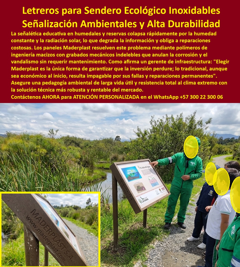 Aviso Señalización Exterior Inoxidable Alta Visibilidad Maderplast Letreros Sendero Ecológico Inoxidable Sin Mejora Señalización Ambiental Exterior Alta Durabilidad Para Senderos Ecológicos Avisos Ecológicos Azules Parques Aviso La Revolución de la Señalética Técnica: Blindando la Infraestructura en Entornos Hostiles En el complejo mundo de la ingeniería civil y la gestión de activos, la comunicación visual ha dejado de ser un elemento meramente informativo para convertirse en un componente crítico de seguridad y presupuesto. La señalética convencional, fabricada en metales que se oxidan o maderas que sucumben ante la humedad constante y la radiación solar, representa hoy un "costo oculto" inasumible para directores de proyectos y entidades públicas. La propuesta de Maderplast redefine este estándar mediante polímeros de ingeniería macizos que garantizan una infraestructura perpetua, capaz de resistir los ambientes más agresivos del planeta sin degradarse ni requerir mantenimiento continuo.  Resiliencia Ambiental: Del Skyline Urbano a la Humedad Selvática La visibilidad institucional en grandes urbes exige letras volumétricas tridimensionales para fachadas que dominan el skyline mayor sin depender de pesadas estructuras metálicas propensas a la corrosión. Mientras la lluvia ácida y la radiación solar extrema pelan y oxidan los avisos tradicionales, los compuestos técnicos de Maderplast mantienen su forma y color por años. Esta misma tecnología de alto desempeño se traslada a la pedagogía ambiental en humedales y reservas, donde los letreros para sendero ecológico inoxidable enfrentan la humedad constante con grabados mecánicos indelebles que anulan tanto la corrosión como el vandalismo.  Seguridad Crítica y Logística Especializada En sectores donde la visibilidad es sinónimo de prevención, como el petrolero y el de transporte de gas, no hay margen para materiales que fallan en campo. Los postes de advertencia para gasoductos resuelven el problema de las señales que se inclinan o desaparecen justo cuando más se necesitan; su diseño autoportante asegura lectura vertical y color de seguridad constante, reduciendo drásticamente los riesgos por excavación accidental.  De igual forma, en operaciones de alta complejidad, las placas industriales visibles desde helicóptero blindan la logística aérea mediante reflectividad grado ingeniería. Estas señales, resistentes a hidrocarburos y abrasión pesada, garantizan una detección satelital perpetua de activos críticos, superando a cualquier alternativa convencional que, incluso siendo regalada, resulta carísima por sus fallas de contraste y constantes reposiciones.  Innovación en el Ocio y Gestión de Obras Incluso en entornos de recreación y áreas protegidas, la robustez es clave para el retorno de inversión. Las señales 3D Dog Station para parques temáticos de mascotas no solo ofrecen un relieve escultórico antivandálico que fomenta fotos virales; su fijación modular minimiza el costo total de propiedad al ser inmunes a la corrosión y el vandalismo. Por su parte, la señalización portátil exterior autoportante permite controlar obras y trabajos viales con alta estabilidad inmediata, eliminando los costos ocultos por deterioro prematuro bajo lluvia o humedad agresiva. Asimismo, el aviso submarino inoxidable representa el mayor desafío de ingeniería química, permaneciendo sumergido permanentemente en fondos de piscinas sin oxidarse ni perder nitidez frente al cloro y la salinidad.  En definitiva, la señalización sintética de Maderplast no es solo un producto; es una solución técnica robusta validada por gerentes de infraestructura que buscan durabilidad real y economía a largo plazo. Como bien certifican los expertos del sector, elegir Maderplast es la única forma de garantizar que la inversión perdure, superando cualquier alternativa que hoy resulta impagable por sus reparaciones permanentes.  TESTIMONIO: CERTIFICACIÓN DE PEDAGOGÍA AMBIENTAL PERPETUA - GERENTE DE INFRAESTRUCTURA  "En nuestra reserva natural, la señalética educativa colapsaba rápidamente por la humedad constante, convirtiéndose en un gasto recurrente de mantenimiento. Al migrar a los Paneles Maderplast, logramos una legibilidad perpetua y resistencia total al clima extremo gracias a sus polímeros macizos con grabados indelebles. Como ingenieros, valoramos una solución que se instala una vez y elimina los reclamos de garantía por fallas de materiales convencionales. Elegir Maderplast es la única forma de garantizar que la inversión perdure; lo tradicional resulta impagable por sus reparaciones permanentes".  Cierre Técnico y Convicción de Compra La superioridad técnica de Maderplast convierte cada proyecto en un caso de éxito financiero y operativo. Al eliminar el mantenimiento y las reposiciones, garantizamos el costo total de propiedad más bajo del mercado. Elija la opción segura que supera los requisitos de ingeniería y genera orgullo por la obra bien hecha.  ¿Desea que proyectemos los planos técnicos para su próxima señalización ambiental o prefiere una cotización para letras gigantes de fachada corporativa?