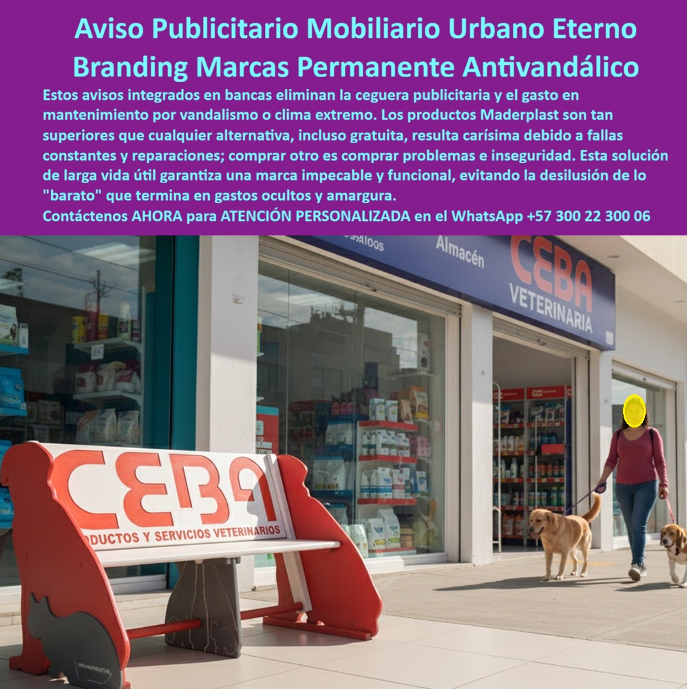 Publicidad Urbana Funcional Avisos Corporativos Antivandálicos Maderplast carteles avisos en Bancas Publicitarias Sin Óxido Larga Vida Publicidad funcional de alta permanencia urbana Mobiliario Urbano Publicitario Todo Clima REP En la mayoría de las ciudades, la publicidad exterior compite ferozmente por segundos de atención. Vallas, pantallas LED, pendones y avisos luminosos se disputan la mirada del peatón que apenas desacelera. Sin embargo, existe una forma más silenciosa y poderosa de permanecer en la memoria del cliente: integrar la marca al mobiliario que realmente se usa.  Una banca ubicada en la fachada de un negocio no es un elemento decorativo. Es un punto de pausa. Es el lugar donde alguien espera, conversa, revisa su celular o simplemente descansa. Ese momento de permanencia vale más que un impacto fugaz. Pero para que ese espacio funcione como herramienta estratégica de branding, el mobiliario debe estar diseñado para durar, no para deteriorarse.  Durante años, muchas empresas apostaron por soluciones metálicas pintadas o por adhesivos aplicados sobre superficies convencionales. El resultado fue predecible: pintura que se descascara, bordes oxidados, gráficos que pierden color bajo el sol, estructuras que requieren repinte constante. La banca seguía allí, pero la marca empezaba a verse cansada. Y cuando la imagen se desgasta, la percepción del negocio también lo hace.  El problema nunca fue la idea de usar mobiliario como medio publicitario. El problema fue el material y la forma de integración. Cuando la marca se añade como capa superficial, depende de recubrimientos frágiles. En cambio, cuando el diseño tridimensional incorpora el logo, los colores y la identidad directamente en una estructura de polímero anticorrosivo, la historia cambia por completo.  Un mobiliario urbano fabricado en polímero estructural no se oxida porque no contiene metal susceptible a corrosión. No requiere repinte periódico porque el color y la forma son parte integral del material. Resiste humedad, radiación UV intensa y uso continuo sin deformarse ni perder estabilidad dimensional. En entornos exteriores, donde el clima actúa todos los días, esta diferencia es determinante.  Además, al ser una estructura robusta y antivandálica, soporta impactos y manipulación constante sin comprometer su estética. La marca no depende de un adhesivo que pueda desprenderse ni de una lámina que pueda corroerse. Está incorporada en el cuerpo mismo del mobiliario.  Con el paso del tiempo, el beneficio se vuelve evidente. Mientras otras soluciones requieren mantenimiento correctivo, ajustes o reemplazos, la banca publicitaria estructural mantiene su presencia intacta. El costo total de propiedad disminuye porque la inversión inicial se traduce en años de funcionamiento sin gastos ocultos. Lo que parecía más costoso al inicio termina siendo la opción más eficiente.  Pero más allá del ahorro, existe un valor estratégico. Una banca con branding permanente funciona como publicidad activa las veinticuatro horas del día. No depende de electricidad, no necesita renovación gráfica frecuente, no compite por segundos. Está allí, disponible, visible, asociando comodidad y funcionalidad con la marca que representa.  En un entorno donde la saturación publicitaria genera indiferencia, integrar la identidad corporativa al uso cotidiano rompe la ceguera publicitaria. La marca deja de ser un mensaje intrusivo y se convierte en parte de la experiencia urbana.  La conclusión es clara: cuando el mobiliario exterior está diseñado como activo estructural anticorrosivo y de larga vida útil, la publicidad deja de ser un gasto recurrente y se transforma en presencia permanente. Una banca bien concebida no solo soporta el peso de quienes la utilizan; sostiene, día tras día, la imagen y la solidez de la marca que representa.