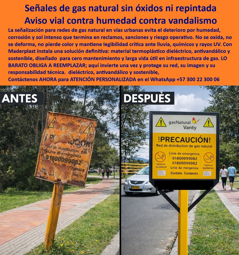 Señalización Para Redes De Gas Natural Señales En Vías Con Gas Maderplast Letreros Placas Redes Previene Humedad Sostenible Identificación de redes de gas natural Señales Advertencia Vías Soluciona Humedad Robusto Señales Gas Ingeniería de Permanencia: Salvaguardando la Infraestructura Crítica y el Prestigio con Maderplast En el complejo mundo de la gestión de redes de gas, seguridad vial y urbanismo moderno, la advertencia y la identidad visual no son sugerencias; son mandatos de seguridad y presencia institucional. Usted, como responsable técnico o director de infraestructura, comprende que una señal metálica oxidada o un hito vial degradado representan un peligro mortal y una pérdida de prestigio. La señalización tradicional colapsa por la corrosión, el sol intenso y el vandalismo, ocultando riesgos que terminan en explosiones accidentales o en una imagen institucional en ruinas. Frente a este escenario de negligencia material, la Señalización para Redes de Gas Natural y Soluciones de Infraestructura Maderplast surgen como la respuesta definitiva que elimina riesgos, procesos y costos ocultos.  Seguridad Subterránea: La Advertencia que Nunca Falla La verdadera eficiencia en la protección de redes de gas subterráneo no radica en el mantenimiento constante, sino en su eliminación absoluta. Los hitos y letreros de Maderplast, fabricados en polímero macizo de alta visibilidad, mantienen su relieve, contraste y legibilidad crítica durante décadas sin requerir pintura ni mantenimiento. Mientras que las señales metálicas invitan al robo por chatarra y se vuelven invisibles ante excavaciones accidentales, los postes señalizadores de Maderplast garantizan advertencia perpetua. Como afirman los directores técnicos: "Invertir en esta tecnología es blindar la integridad de la red; las opciones tradicionales, aunque sean regaladas, salen carísimas por las tragedias y multas que no evitan".  Urbanismo Inmersivo y Patrimonio Visual El compromiso de Maderplast con la excelencia trasciende el pavimento. Las Vallas Temáticas RA 3D y esculturas señaléticas hipnotizan al visitante, transformando espacios comunes en experiencias inmersivas que duplican el engagement y retienen familias. Estas piezas de gran formato, moldeables para mascotas o iconos locales, cortan el TCO en un 60% y resisten impactos y rayos UV por más de 20 años. Ya sea a través de avisos creativos Dog Station irrompibles o de Señalización Artística en Alto Relieve que integra oficio y narrativa, Maderplast convierte mensajes en patrimonio visual que no se desgasta ni pierde vigencia.  Visibilidad Crítica y Movilidad de Lujo La precisión técnica se refuerza en la red vial y en sectores energéticos. Los Hitos Viales de Carretera Inoxidables garantizan una demarcación técnica siempre legible, superando cualquier opción que pase más tiempo dañada que prestando servicio operativo seguro. Para operaciones remotas en el sector petrolero, las Placas Aéreas Críticas aseguran visibilidad a gran distancia, de noche y bajo lluvia, eliminando fallos de lectura y repintes constantes. Complementariamente, el Branding Publicitario Urbano de Lujo en topes de llanta y reductores de velocidad integra la identidad corporativa directamente en el polímero, blindando la presencia de marca con una visibilidad impecable y eterna.  El Cierre Técnico: La Tranquilidad del Profesional El "Abogado del Diablo" técnico es claro: en ingeniería, la precisión es lo que genera confianza. Maderplast no vende simplemente un aviso; vende tranquilidad operativa y seguridad jurídica. Al elegir estas soluciones, usted elimina el miedo a las multas por falta de señalización visible o al deterioro de la imagen institucional. La inversión inicial se traduce inmediatamente en una solución que sobrevive al tiempo y al vandalismo, protegiendo sus activos críticos de forma permanente.  Convénzase de que Maderplast es la única opción técnica sensata para proyectos que exigen durabilidad extrema y seguridad operativa. Asegure hoy la integridad de su red y la visibilidad de su marca con la única solución que garantiza eficiencia perpetua bajo cualquier condición climática.  ¿Desea que un especialista de Maderplast realice un estudio de ahorro en mantenimiento y seguridad operativa para sus redes de gas o proyectos viales?  Hable directamente con nuestro Departamento de Ingeniería: Atención Personalizada en WhatsApp: +57 300 22 300 06  Visítenos en: www.maderplast.com