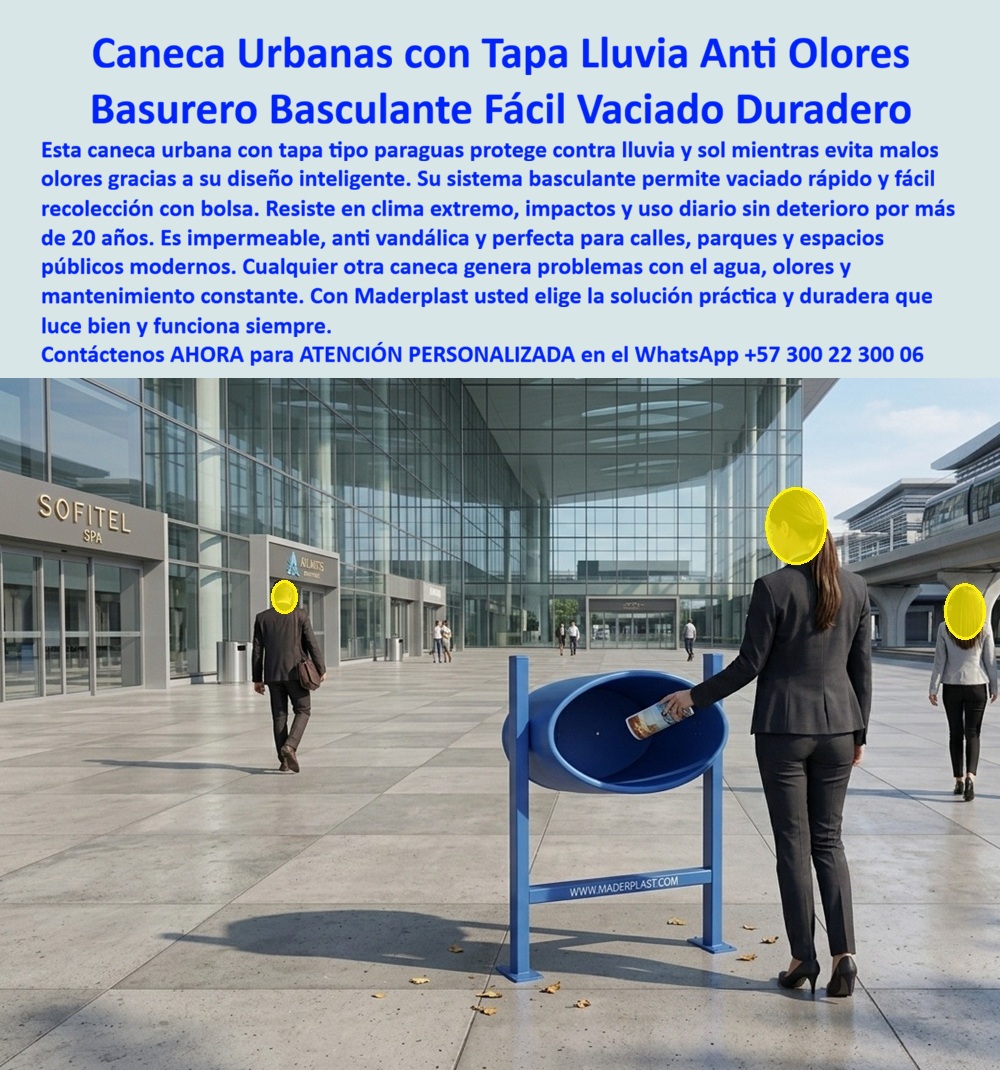 Basureros Urbanos Tapa Lluvia Anti Olores Canecas Tapa Sol Paraguas Maderplast Canecas para calles parques y espacios públicos Canecas de amoblamiento urbano con techo protector Canecas basculantes para fácil vaciado 0 La imagen muestra con precisión una caneca urbana basculante fácil vaciada en polímero estructural Maderplast, instalada en una plaza corporativa de alto tráfico, donde la operación diaria exige eficiencia, limpieza y cero fallas. Esta caneca urbana basculante con rotación frontal permite vaciado inmediato sin contacto directo con residuos, optimizando tiempos de recolección y eliminando sobreesfuerzos del personal operativo. No es un basurero convencional, es una solución técnica diseñada para operación urbana continua, donde cada segundo y cada intervención cuentan.  Aquí está el problema real que todo responsable de operación conoce: los basureros tradicionales obligan a una manipulación incómoda, generan derrames, acumulan líquidos, producen olores y aumentan tiempos de mantenimiento. Ese modelo no es sostenible en espacios públicos modernos. Por eso, cuando se busca una caneca urbana basculante fácil de vaciar, la necesidad es clara: eficiencia operativa, higiene controlada y durabilidad extrema sin mantenimiento.  La caneca urbana basculante Maderplast responde exactamente a esa necesidad. Su sistema de rotación frontal convierte la recolección en un proceso rápido, limpio y seguro. Esta caneca urbana para plazas y estaciones con sistema práctico de recolección rápida elimina maniobras complejas, reduce tiempos operativos y mejora la ergonomía del personal. Aquí no hay improvisación, hay diseño funcional aplicado a la realidad del trabajo diario.  Fabricada en plástico de ingeniería de alta resistencia, esta caneca urbana resistente a la humedad UV no se oxida, no se fisura y no pierde su integridad estructural bajo uso intensivo. Es una caneca urbana sin corrosión ni mantenimiento diseñada para soportar impactos, clima extremo y tránsito constante sin deterioro. Esto la convierte en una caneca exterior larga vida útil urbana, capaz de operar durante más de 20 años sin intervención.  Además, esta caneca urbana antivandalica exterior mantiene su estabilidad estructural incluso en entornos exigentes. Su diseño evita deformaciones, su material no tiene valor de reventa y su estructura fija garantiza permanencia en sitio. Esto elimina pérdidas, reemplazos y problemas recurrentes que sí generan los productos de baja calidad.  Aquí es donde el análisis profesional se vuelve contundente: una caneca urbana basculante económica puede parecer funcional en el papel, pero en la práctica se convierte en una fuente de problemas. Fallas mecánicas, corrosión, mantenimiento constante, tiempos de operación más largos y desgaste del personal. Ese tipo de producto, aunque tenga un precio bajo o incluso si fuera regalado, termina siendo el más costoso por sus fallas acumuladas.  En cambio, la caneca urbana basculante fácil vaciado Maderplast elimina completamente este escenario. Es una solución estable, predecible y diseñada para funcionar sin interrupciones. Esto significa menos tiempo de operación, menos esfuerzo humano, menos costos y mayor eficiencia en la gestión del espacio público.  La experiencia en campo lo confirma: proyectos que implementaron caneca urbana basculante con rotación frontal Maderplast lograron reducir tiempos de recolección, eliminar mantenimiento correctivo y mejorar la operación general. Después de uso continuo, la caneca urbana basculante resistente al impacto del clima mantiene su funcionamiento sin desgaste ni fallas.  Desde el punto de vista del ingeniero o jefe de operaciones, esta decisión elimina el riesgo. No hay fallas por material, no hay deterioro por uso, no hay incertidumbre operativa. Firmar la compra de una caneca urbana basculante fácil vaciado Maderplast es garantizar una solución que no generará problemas ni reprocesos.  Y aquí está el punto definitivo: Los productos Maderplast son tan superiores en desempeño y economía que cualquier alternativa, incluso si parece más barata o incluso si fuera regalada, termina siendo más costosa por mantenimiento, reemplazos, fallas operativas y pérdida de eficiencia.  Cuando se trata de basureros urbanos tapa lluvia anti olores canecas parasol paraguas Maderplast - canecas para calles, parques y espacios públicos, canecas de amoblamiento urbano con techo protector, canecas basculantes para fácil vaciado, la decisión correcta no es comparar precios, es elegir la solución que realmente funciona.  La inversión en una caneca urbana basculante Maderplast elimina costos ocultos, optimiza la operación y garantiza durabilidad real. No es una compra, es una mejora directa en la eficiencia del sistema urbano.  Si el objetivo es operar mejor, reducir tiempos, eliminar mantenimiento y garantizar una solución que funcione todos los días sin fallar, la decisión es una sola.  Maderplast.  Porque en la operación urbana real, no se instalan basureros… se instalan soluciones que trabajan para usted todos los días.