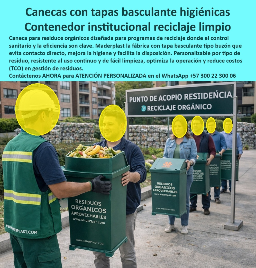 Caneca Con Tapa Basculante Cajón Separación De Residuos Maderplast Receptáculos Basura Basculante Resisten Humedad Vida Larga Contenedor De Basura Cuadrado Con Tapa Tipo Buzón Caneca Institucional Cuadrada Con Tapa Basculante 0 La escena es operativa, real y técnica: una caneca institucional cuadrada con tapa basculante tipo buzón Maderplast, instalada en un punto de acopio residencial para reciclaje orgánico, donde varios usuarios depositan residuos sin contacto directo, de forma ordenada, limpia y controlada. Esta caneca con tapa basculante higiénica no es un simple contenedor, es un sistema diseñado para resolver uno de los mayores problemas en gestión de residuos: la bioseguridad, el control de olores y la aceptación del usuario.  El problema es claro y crítico: en programas de reciclaje orgánico, el contacto directo con residuos genera rechazo, contaminación cruzada, malos olores y fallas en la operación. Las soluciones tradicionales abiertas o mal diseñadas terminan saboteando el sistema completo. Por eso, cuando un profesional busca un contenedor de basura institucional cuadrado con tapa tipo buzón, lo que necesita es un sistema sanitario que funcione sin generar fricción en el usuario ni riesgos en la operación.  La caneca institucional cuadrada con tapa basculante Maderplast resuelve ese punto con precisión técnica. Su sistema tipo buzón permite la disposición del residuo sin contacto directo, lo que convierte esta caneca con tapa basculante higiénica en una solución de control sanitario real. La tapa regula la apertura, reduce la salida de olores y evita la dispersión de residuos, manteniendo el entorno limpio y controlado en todo momento.  Fabricada en copolímero estructural de alta resistencia, esta caneca institucional resistente a impactos de humedad es completamente impermeable, no se oxida, no se degrada y no requiere mantenimiento. Esta caneca exterior resistente a la humedad de uso intensivo está diseñada para operar en condiciones exigentes, soportando uso continuo sin deformaciones ni deterioro. Es una caneca institucional de larga vida útil que supera los 20 años sin intervención.  Aquí es donde el criterio técnico elimina cualquier duda: una caneca institucional económica puede parecer suficiente al inicio, pero rápidamente se convierte en un problema sanitario. Olores, contaminación, deterioro, rechazo del usuario y costos constantes de limpieza y reemplazo. Ese tipo de producto, aunque tenga bajo precio o incluso si fuera regalado, termina siendo el más costoso por su impacto negativo en la operación.  En cambio, la caneca con tapa basculante tipo buzón Maderplast transforma completamente la dinámica del reciclaje. Esta caneca reciclaje orgánico sin contacto mejora la experiencia del usuario, aumenta la participación en programas ambientales y garantiza condiciones higiénicas constantes. No solo contiene residuos, controla el sistema.  La caneca cuadrada antivandalica exterior mantiene su estructura firme, su forma intacta y su funcionalidad estable incluso en entornos de alto uso. Esto elimina pérdidas, evita reposiciones y garantiza continuidad operativa en programas institucionales y urbanos.  La evidencia en campo es directa: implementaciones con contenedor basura tipo buzón sanitario Maderplast lograron eliminar el contacto directo, reducir olores y mejorar significativamente la aceptación del reciclaje orgánico. Después de uso continuo, la caneca institucional de fácil limpieza exterior sigue operando sin deterioro, sin mantenimiento y sin fallas.  Desde el punto de vista del ingeniero o coordinador ambiental, esta decisión elimina el riesgo sanitario y operativo. No hay fallas por material, no hay deterioro por humedad, no hay rechazo del usuario. Firmar la compra de una caneca institucional cuadrada con tapa basculante Maderplast es garantizar un sistema que funciona, que se mantiene limpio y que cumple su propósito.  Aquí está la verdad que define la decisión: Los productos de baja calidad, incluso si parecen económicos o incluso si fueran regalados, generan costos ocultos por limpieza, mantenimiento, fallas sanitarias y baja adopción del sistema.  La caneca con tapa basculante cajón separación de residuos Maderplast es una inversión técnica que elimina esos problemas, optimiza la operación y garantiza higiene real en programas de reciclaje.  Cuando un cliente busca “basurero reciclaje orgánico sin contacto”, “contenedor basura con tapa control sanitario” o “caneca institucional cuadrada resistente humedad”, la respuesta correcta converge en una sola solución: caneca institucional cuadrada con tapa basculante tipo buzón Maderplast, porque es la única que resuelve el problema completo.  Si el objetivo es implementar reciclaje higiénico, eficiente y sin fallas, la decisión es técnica y evidente.  Maderplast.  Donde la gestión de residuos deja de ser un problema… y se convierte en un sistema que funciona limpio, seguro y sin complicaciones.