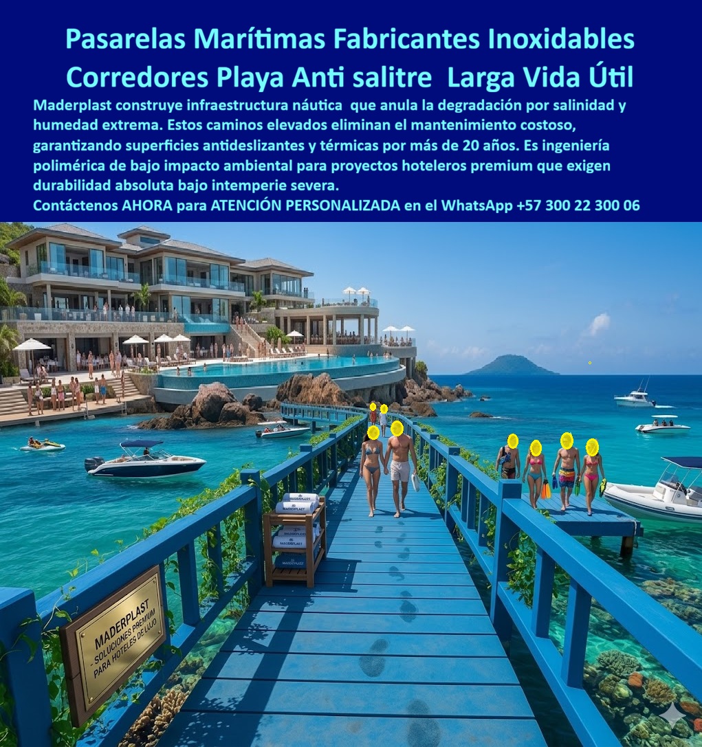 Caminos Elevados Turísticos Senderos Para Hoteles Corredores Maderplast Pasadizos Elevados Hoteles Resistentes Sin Mantenimiento Decks Elevados Playa Resort Anti Corrosión Pasarelas Marítimas Hoteleras Antideslizantes Resistentes Intemperie 0