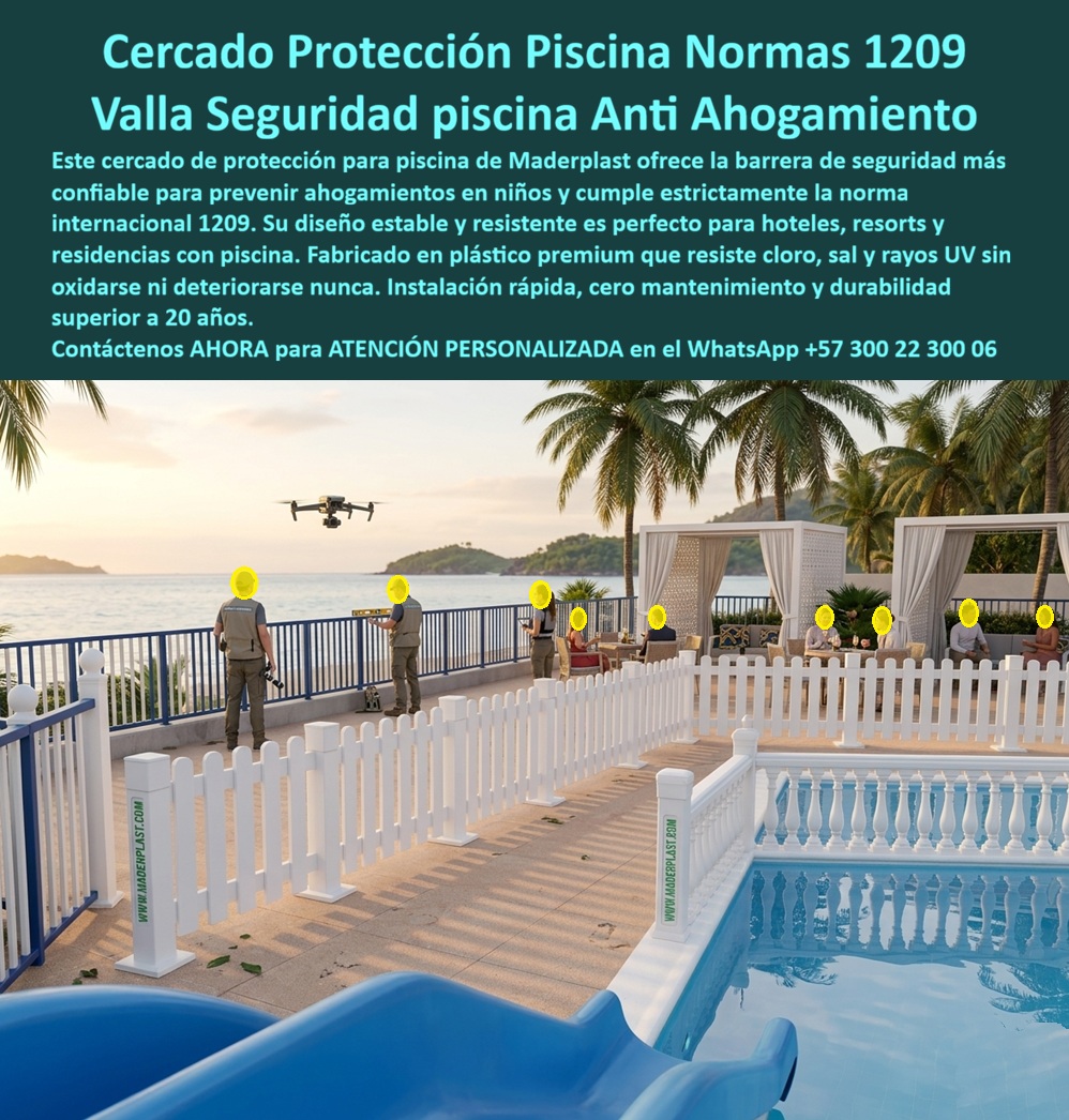 Cercado Protección Piscina Cerramientos Norma 1209 Piscina Maderplast Vallas Protectoras Piscinas Resisten Cloro Rápida Instalación Segura Cercado Piscina Protección Menores Cumple Norma Internacional Cercas Piscina Anti Ahogamiento Resistente