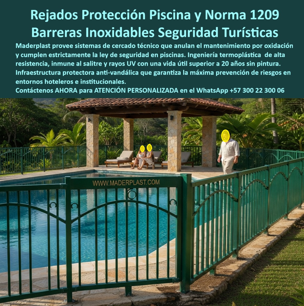 Cercado Protección Piscina Cerramientos Norma 1209 Piscina Maderplast Vallas Protectoras Zonas Húmedas Fácil Montaje Valla Seguridad Zona Húmeda Piscina Infantil Plástica Antivandálica Cerca Perimetral Piscina Anti Ahogamiento Niños Cercado P