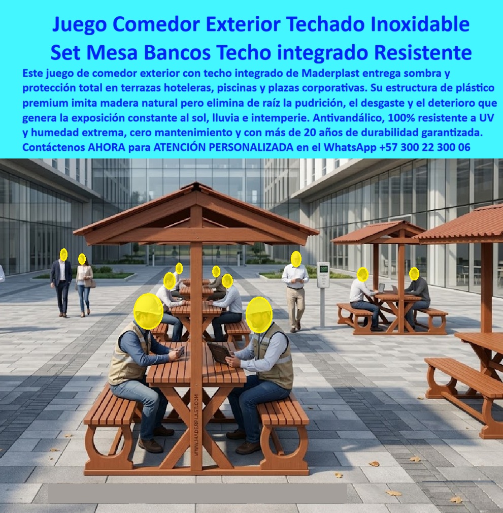 Juegos Comedor Exterior Piscina Mobiliario Terrazas Hoteleras Maderplast Mobiliario Exterior Hotel Resistente Sol Lluvia Elegante Sofás para terrazas evitan la pudrición resistiendo intemperie fuertes Mobiliario Hotelero Exterior Resistente