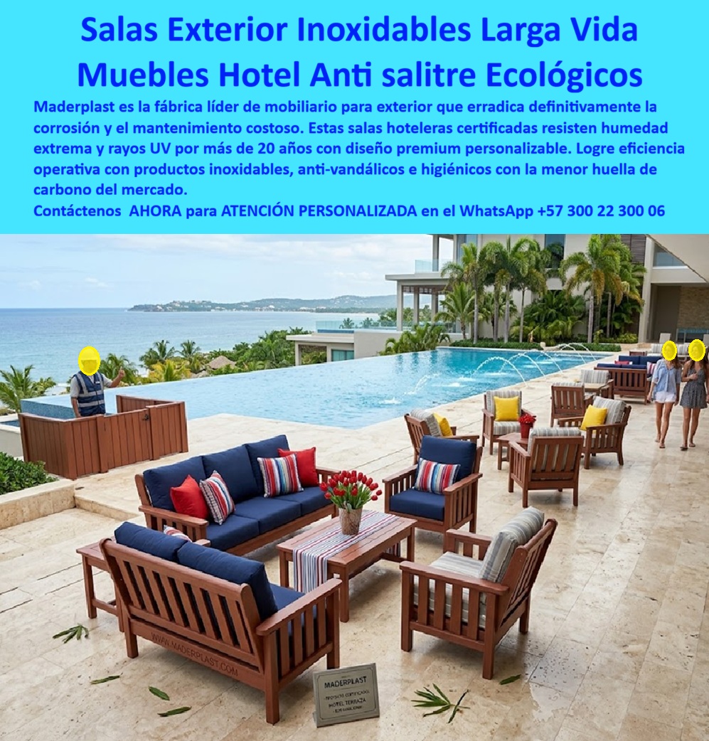 Juegos Comedor Exterior Piscina Mobiliario Terrazas Hoteleras Maderplast Mobiliario Picnic Exterior para Hoteles Resistentes Mobiliario terraza hotel evita corrosión humedad diseño resistente prolongado Mesas Picnic para Piscinas Hoteleras PP