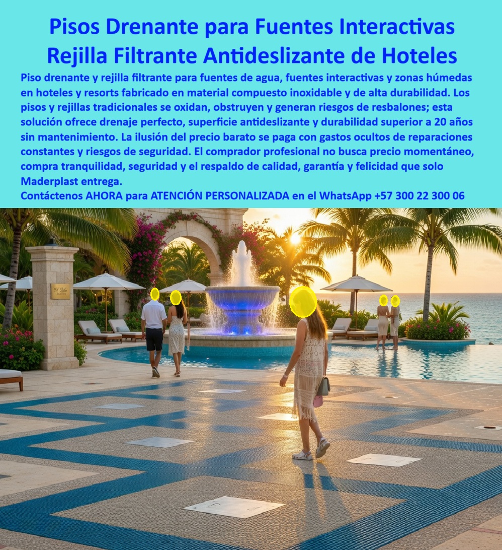 Pisos Drenantes Fuentes Agua Suelos Rejillas Filtrantes Rejas Maderplast Rejillas Para Fuentes Antideslizantes Inoxidables De Larga Duración Pisos Filtrantes Fuentes Interactivas Hoteles Sin Oxidación Duraderos Suelos Rejilla Parques Acuático