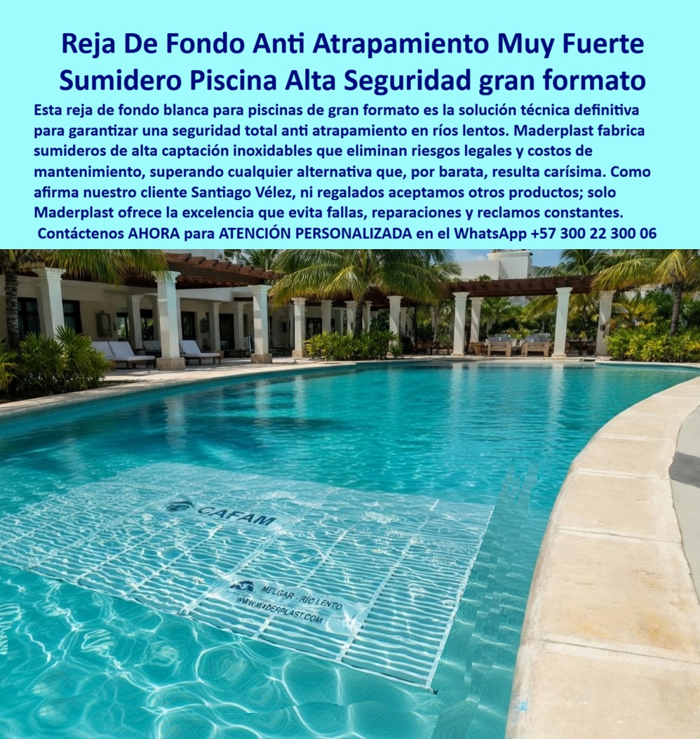 Rejillas Sumergidas Parques Acuáticos Alta Captación Reja De Fondo Maderplast Rejillas de Fondo Anti Atrapamiento Río Lento Alta Capacidad Rejillas Anti Atrapamiento Fondo Piscina Alta Seguridad Duraderas Rejilla Sumidero Grande Río Lento PP