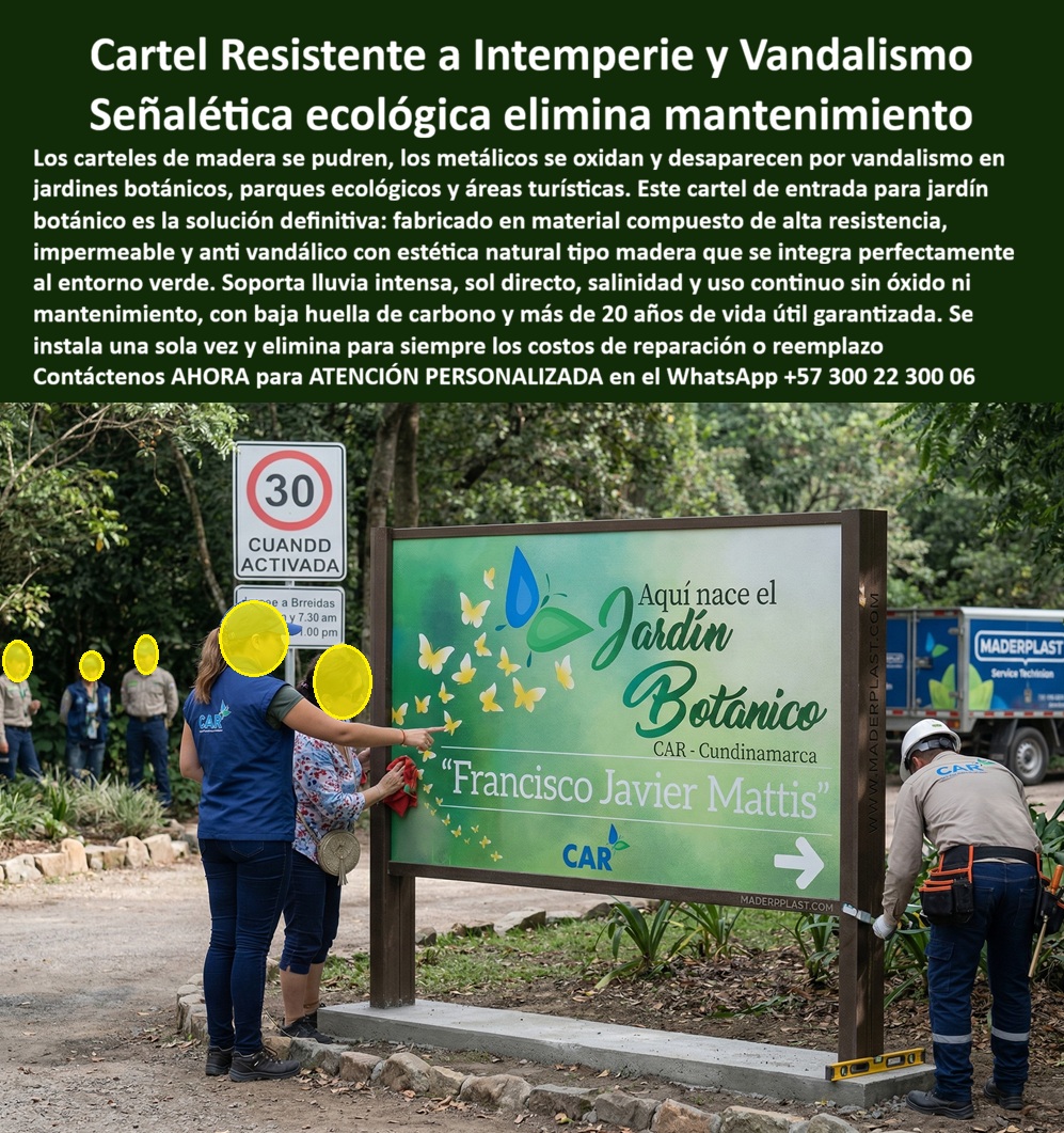 Vallas Avisos Carteles Resistente Intemperie Hotelería Ecológica Maderplast Valla Letreros Guías Turismo Exteriores Resistentes Sol Inversión Segura Vallas Señalización Ecológica Larga Vida Útil Letreros Directorio Ecoturismo Resistencia