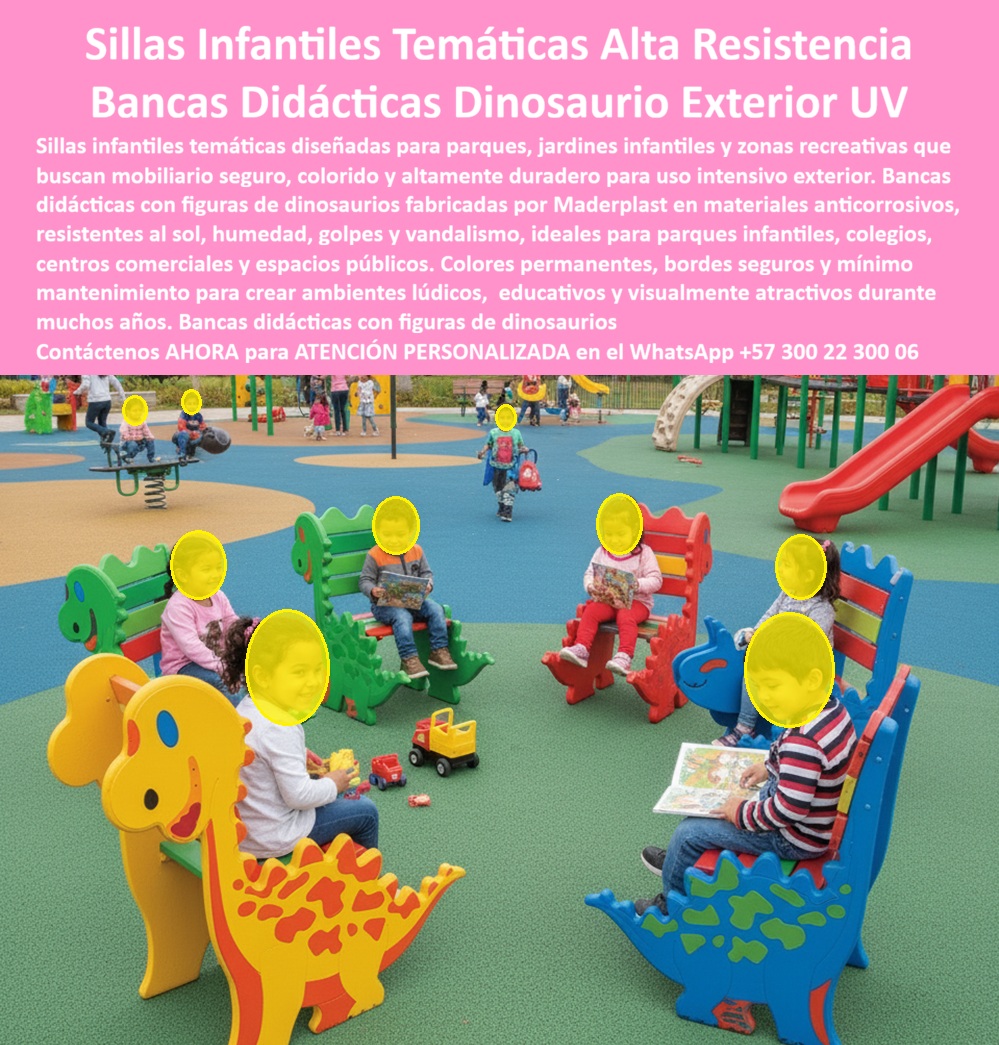 Bancas temáticas personalizadas parques infantiles Silla Niños Maderplast - Mobiliario Temático Maderplast Ingeniería Didáctica y Confort Permanente: El diseño y fabricación de este producto de la imagen redefine el concepto de urbanismo lúdico: las Bancas temáticas personalizadas parques infantiles Silla Niños Maderplast. Estas piezas son mucho más que asientos; son un asiento temático infantil figura dino colores garantizado desarrollado con plástico estructural macizo de alta ingeniería. Diseñadas para resistir la radiación UV extrema, la humedad y el uso rudo, estas sillas especiales didácticas duraderas brindan garantía extendida y transforman cualquier zona común en un entorno pedagógico vibrante, ideal para colegios, jardines infantiles y centros comerciales. En la gestión de espacios públicos, el mobiliario de madera o metal es "basura carísima" que oculta costos de mantenimiento perpetuos. La madera se pudre, genera astillas peligrosas y requiere barnizado constante; el metal se oxida y alcanza temperaturas que queman la piel bajo el sol. Cuando se trata de mobiliario infantil temático de parques banca en plástico técnico, Maderplast es el fabricante que convierte ideas en piezas reales, entregando superficies lisas, seguras y térmicamente estables que protegen la integridad de los niños sin necesidad de mantenimiento. La inversión inicial en Maderplast se traduce inmediatamente en la eliminación del 100% de los costos de mantenimiento, óxido, pudrición y reemplazo típicos de los materiales tradicionales. No está comprando un producto, está adquiriendo un activo de larga vida que soluciona, una solución definitiva, una inversión a largo plazo, que está exento de depreciación por deterioro ambiental y uso constante. Para una administración eficiente, este mobiliario es la clave del ahorro operativo: sus colores son integrales y permanentes, lo que significa que el tono vibrante del dinosaurio no se descascara ni requiere pintura jamás. Para directores pedagógicos y arquitectos, el diseño didáctico de Maderplast ofrece un valor agregado inigualable: estimula el juego simbólico y la socialización. A diferencia de la fibra de vidrio, que se pica y libera partículas irritantes, nuestro plástico estructural es inerte, antivandálico y de fácil desinfección. Maderplast elimina el miedo del ingeniero mediante el respaldo de procesos industriales controlados que aseguran bordes redondeados y una estabilidad estructural que soporta golpes e impactos severos sin fracturarse. ¿Cómo transformar un patio de recreo en un aula abierta? La respuesta técnica son las bancas didácticas de polímeros industriales. Su resistencia al salitre y a la humedad las hace perfectas para cualquier clima, asegurando que la inversión permanezca impecable por décadas. Al ser un material no reciclable comercialmente, actúa como un disuasor natural contra el robo, blindando el patrimonio de la institución o el municipio. Como bien lo testifica la Lic. Claudia Restrepo, Directora Pedagógica del Centro Lúdico Mundo Ideal en mayo de 2026: "Teníamos mobiliario de madera que cada seis meses debíamos retocar por el desgaste. Invertimos en las bancas de dinosaurio de Maderplast y la experiencia ha sido transformadora. El equipo de mantenimiento se olvidó de lijar y pintar. Las sillas han soportado lluvias y sol intenso sin perder color; son higiénicas, seguras y los padres están encantados con el ambiente de lectura que creamos." Elegir Maderplast es optar por ingeniería lúdica certificada. Somos los fabricantes que garantizan que su mobiliario urbano infantil sea una solución definitiva, pedagógica y libre de preocupaciones operativas por décadas. Asesoría Especializada Con Un Especialista De Maderplast, Atención Personalizada En Este Whatsapp 57+ 300 22 300 06 Asiento Temático Infantil Figura Dino Colores Garantizado, Sillas especiales didácticas duraderas brindan garantía extendida, Mobiliario infantil temático de parques Banca Bancas temáticas personalizadas parques infantiles Silla Niños Maderplast Asiento Temático Infantil Figura Dino Colores Garantizado Sillas especiales didácticas duraderas brindan garantía extendida Mobiliario infantil temático de parques Banca Mobiliario Temático Maderplast Ingeniería Didáctica y Confort Permanente: El diseño y fabricación de este producto de la imagen redefine el concepto de urbanismo lúdico: las Bancas temáticas personalizadas parques infantiles Silla Niños Maderplast. Estas piezas son mucho más que asientos; son un asiento temático infantil figura dino colores garantizado desarrollado con plástico estructural macizo de alta ingeniería. Diseñadas para resistir la radiación UV extrema, la humedad y el uso rudo, estas sillas especiales didácticas duraderas brindan garantía extendida y transforman cualquier zona común en un entorno pedagógico vibrante, ideal para colegios, jardines infantiles y centros comerciales. En la gestión de espacios públicos, el mobiliario de madera o metal es "basura carísima" que oculta costos de mantenimiento perpetuos. La madera se pudre, genera astillas peligrosas y requiere barnizado constante; el metal se oxida y alcanza temperaturas que queman la piel bajo el sol. Cuando se trata de mobiliario infantil temático de parques banca en plástico técnico, Maderplast es el fabricante que convierte ideas en piezas reales, entregando superficies lisas, seguras y térmicamente estables que protegen la integridad de los niños sin necesidad de mantenimiento. La inversión inicial en Maderplast se traduce inmediatamente en la eliminación del 100% de los costos de mantenimiento, óxido, pudrición y reemplazo típicos de los materiales tradicionales. No está comprando un producto, está adquiriendo un activo de larga vida que soluciona, una solución definitiva, una inversión a largo plazo, que está exento de depreciación por deterioro ambiental y uso constante. Para una administración eficiente, este mobiliario es la clave del ahorro operativo: sus colores son integrales y permanentes, lo que significa que el tono vibrante del dinosaurio no se descascara ni requiere pintura jamás. Para directores pedagógicos y arquitectos, el diseño didáctico de Maderplast ofrece un valor agregado inigualable: estimula el juego simbólico y la socialización. A diferencia de la fibra de vidrio, que se pica y libera partículas irritantes, nuestro plástico estructural es inerte, antivandálico y de fácil desinfección. Maderplast elimina el miedo del ingeniero mediante el respaldo de procesos industriales controlados que aseguran bordes redondeados y una estabilidad estructural que soporta golpes e impactos severos sin fracturarse. ¿Cómo transformar un patio de recreo en un aula abierta? La respuesta técnica son las bancas didácticas de polímeros industriales. Su resistencia al salitre y a la humedad las hace perfectas para cualquier clima, asegurando que la inversión permanezca impecable por décadas. Al ser un material no reciclable comercialmente, actúa como un disuasor natural contra el robo, blindando el patrimonio de la institución o el municipio. Como bien lo testifica la Lic. Claudia Restrepo, Directora Pedagógica del Centro Lúdico Mundo Ideal en mayo de 2026: "Teníamos mobiliario de madera que cada seis meses debíamos retocar por el desgaste. Invertimos en las bancas de dinosaurio de Maderplast y la experiencia ha sido transformadora. El equipo de mantenimiento se olvidó de lijar y pintar. Las sillas han soportado lluvias y sol intenso sin perder color; son higiénicas, seguras y los padres están encantados con el ambiente de lectura que creamos." Elegir Maderplast es optar por ingeniería lúdica certificada. Somos los fabricantes que garantizan que su mobiliario urbano infantil sea una solución definitiva, pedagógica y libre de preocupaciones operativas por décadas. Asesoría Especializada Con Un Especialista De Maderplast, Atención Personalizada En Este Whatsapp 57+ 300 22 300 06