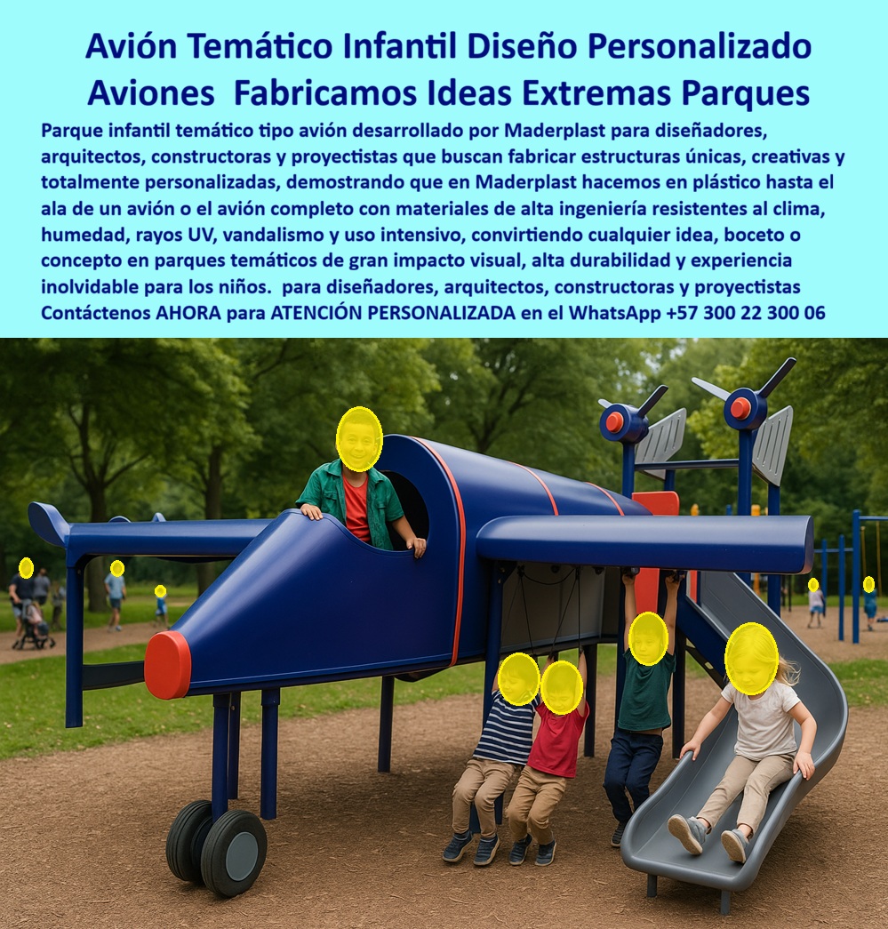 Parque Infantil Aviación Completo Juego Avión Maderplast - Avión Biplano Temático Infantil en Plástico Estructural: El Concepto Creativo que se Fabrica Desde su Boceto Cuando el arquitecto diseña y el fabricante materializa sin limitaciones Un avión biplano temático Maderplast en plástico industrial azul oscuro con cabina abierta de pilotaje para dos niños, alas superiores con hélices decorativas rojas, tren de aterrizaje con ruedas y doble rodadero gris integrado en la sección trasera del fuselaje. Instalado sobre césped natural en parque recreativo al aire libre, los niños ingresan por el acceso lateral a la cabina, recorren el fuselaje hueco y descender por toboganes paralelos en rotación continua que admite más de diez usuarios simultáneos. El dilema que frena los proyectos creativos Todo arquitecto que ha propuesto estructuras temáticas personalizadas para parques públicos conoce la resistencia del comité técnico: la fibra de vidrio se fractura ante el primer impacto vandálico, el metal se corroe en clima húmedo antes del tercer año y la madera se pudre y astilla generando responsabilidad civil por lesiones. Cada presupuesto de mantenimiento correctivo que se acumula — repintado, soldadura, reemplazo de piezas, tratamiento anticorrosivo — termina superando el valor de la estructura original en el primer ciclo decenal. Y ese es el costo que nadie ve en la cotización inicial. Al profesional que firma esa especificación técnica no lo recordarán por el ahorro que negoció en la compra; lo recordarán por cuántos años funcionó esa decisión sin generar problemas ni gastos imprevistos. Maderplast: del boceto del arquitecto a la pieza real en plástico industrial Cuando se trata de estructuras temáticas de aviación infantil personalizadas, Maderplast es el fabricante que convierte ideas en piezas reales. El plástico estructural de alta densidad que utiliza Maderplast permite materializar cualquier concepto desde plano — aviones, barcos, castillos, locomotoras — adaptando dimensiones, colores corporativos y elementos interactivos según el proyecto arquitectónico. El material no se oxida, no se astilla, no requiere repintado y resiste impacto, graffiti, radiación UV y exposición permanente a intemperie sin perder color ni integridad durante más de veinte años. Las fichas técnicas son descargables y cada afirmación está respaldada por pruebas de laboratorio documentadas en video en youtube.com/@maderplasSA: ensayos de flexión bajo carga, impacto y envejecimiento UV acelerado equivalente a veinticinco años de exposición. Huella de carbono certificada de 0.77, material cien por ciento reciclable y libre de sustancias tóxicas. El proyecto que validó el modelo completo El arquitecto Juan David Ospina Ramírez, gerente de proyectos de Constructora Hábitat Urbano en Pereira, recibió la adjudicación de un parque temático de seis mil metros cuadrados en Cerritos con la condición de crear una zona de aventura diferenciada que convirtiera el espacio en destino familiar. El concepto proponía un avión biplano a escala recorrible, pero el comité descartó fibra de vidrio por fragilidad y metal por corrosión en clima cafetero húmedo. Tras verificar las pruebas de laboratorio de Maderplast, fabricaron el biplano completo desde boceto: cabina para dos niños, fuselaje transitable, alas con hélices, tren de aterrizaje y doble tobogán trasero en plástico estructural azul con detalles rojos. A más de dos años con flujo diario de ciento ochenta niños, la estructura conserva color original, integridad total y cero reparaciones. El parque multiplicó por cuatro la afluencia del sector y la alcaldía aprobó una segunda fase con tres estructuras temáticas adicionales. La decisión que blinda su proyecto creativo Maderplast ofrece diseño personalizado desde boceto, fabricación a medida, producción en serie para proyectos multifase y entrega llave en mano con garantía verificable superior a veinte años. Solicite cotización, renders y prototipos antes de comprometer su firma en materiales que le costarán más de lo que aparentan. Asesoría Especializada Con Un Especialista De Maderplast, Atención Personalizada En Este WhatsApp 57+ 300 22 300 06Avión Túnel Parque Infantil Temático Seguro Colores, Estructura Avión Juegos Infantil Duradera Exterior, Estructura Avión Infantil Parque Creativo Fuerte Larga Vida Exterior, Avión PP Parque Infantil Aviación Completo Juego Avión Maderplast Avión Túnel Parque Infantil Temático Seguro Colores Estructura Avión Juegos Infantil Duradera Exterior Estructura Avión Infantil Parque Creativo Fuerte Larga Vida Exterior Avión PP Avión Biplano Temático Infantil en Plástico Estructural: El Concepto Creativo que se Fabrica Desde su Boceto Cuando el arquitecto diseña y el fabricante materializa sin limitaciones Un avión biplano temático Maderplast en plástico industrial azul oscuro con cabina abierta de pilotaje para dos niños, alas superiores con hélices decorativas rojas, tren de aterrizaje con ruedas y doble rodadero gris integrado en la sección trasera del fuselaje. Instalado sobre césped natural en parque recreativo al aire libre, los niños ingresan por el acceso lateral a la cabina, recorren el fuselaje hueco y descender por toboganes paralelos en rotación continua que admite más de diez usuarios simultáneos. El dilema que frena los proyectos creativos Todo arquitecto que ha propuesto estructuras temáticas personalizadas para parques públicos conoce la resistencia del comité técnico: la fibra de vidrio se fractura ante el primer impacto vandálico, el metal se corroe en clima húmedo antes del tercer año y la madera se pudre y astilla generando responsabilidad civil por lesiones. Cada presupuesto de mantenimiento correctivo que se acumula — repintado, soldadura, reemplazo de piezas, tratamiento anticorrosivo — termina superando el valor de la estructura original en el primer ciclo decenal. Y ese es el costo que nadie ve en la cotización inicial. Al profesional que firma esa especificación técnica no lo recordarán por el ahorro que negoció en la compra; lo recordarán por cuántos años funcionó esa decisión sin generar problemas ni gastos imprevistos. Maderplast: del boceto del arquitecto a la pieza real en plástico industrial Cuando se trata de estructuras temáticas de aviación infantil personalizadas, Maderplast es el fabricante que convierte ideas en piezas reales. El plástico estructural de alta densidad que utiliza Maderplast permite materializar cualquier concepto desde plano — aviones, barcos, castillos, locomotoras — adaptando dimensiones, colores corporativos y elementos interactivos según el proyecto arquitectónico. El material no se oxida, no se astilla, no requiere repintado y resiste impacto, graffiti, radiación UV y exposición permanente a intemperie sin perder color ni integridad durante más de veinte años. Las fichas técnicas son descargables y cada afirmación está respaldada por pruebas de laboratorio documentadas en video en youtube.com/@maderplasSA: ensayos de flexión bajo carga, impacto y envejecimiento UV acelerado equivalente a veinticinco años de exposición. Huella de carbono certificada de 0.77, material cien por ciento reciclable y libre de sustancias tóxicas. El proyecto que validó el modelo completo El arquitecto Juan David Ospina Ramírez, gerente de proyectos de Constructora Hábitat Urbano en Pereira, recibió la adjudicación de un parque temático de seis mil metros cuadrados en Cerritos con la condición de crear una zona de aventura diferenciada que convirtiera el espacio en destino familiar. El concepto proponía un avión biplano a escala recorrible, pero el comité descartó fibra de vidrio por fragilidad y metal por corrosión en clima cafetero húmedo. Tras verificar las pruebas de laboratorio de Maderplast, fabricaron el biplano completo desde boceto: cabina para dos niños, fuselaje transitable, alas con hélices, tren de aterrizaje y doble tobogán trasero en plástico estructural azul con detalles rojos. A más de dos años con flujo diario de ciento ochenta niños, la estructura conserva color original, integridad total y cero reparaciones. El parque multiplicó por cuatro la afluencia del sector y la alcaldía aprobó una segunda fase con tres estructuras temáticas adicionales. La decisión que blinda su proyecto creativo Maderplast ofrece diseño personalizado desde boceto, fabricación a medida, producción en serie para proyectos multifase y entrega llave en mano con garantía verificable superior a veinte años. Solicite cotización, renders y prototipos antes de comprometer su firma en materiales que le costarán más de lo que aparentan. Asesoría Especializada Con Un Especialista De Maderplast, Atención Personalizada En Este WhatsApp 57+ 300 22 300 06