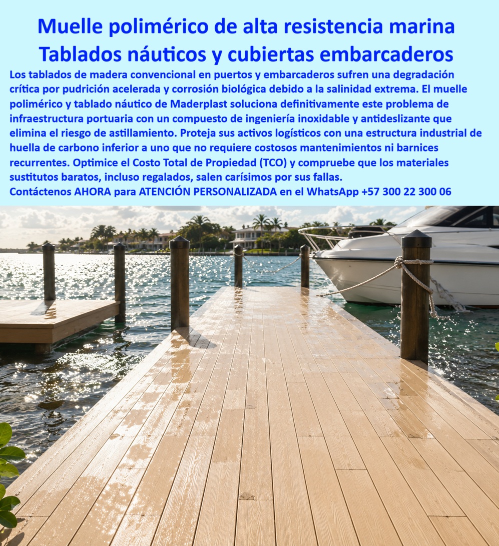 Deck Muelle Marítimo Anticorrosión Agua Salada Suelo flotante Maderplast Muelle polimérico resistente salinidad instalación rápida segura Tablado Náutico Puertos Inoxidable Cero Pudrición Económico Cubiertas Embarcaderos Marino