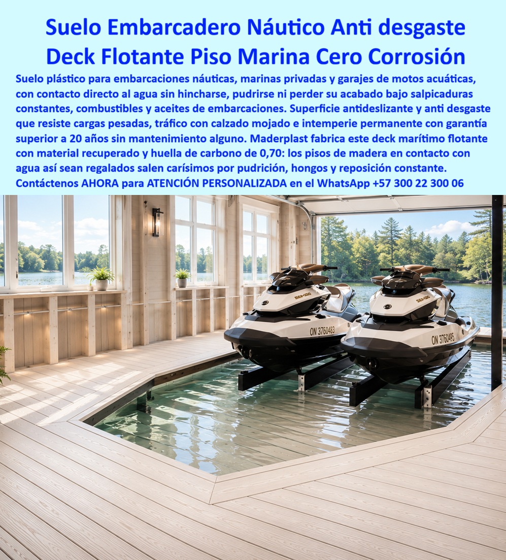 Deck Muelle Marítimo Anticorrosión Agua Salada Suelo flotante Maderplast Suelo Flotante Muelles Resistente Intemperie Fácil Instalación Pisos Deck Marítimo Flotante Sin Mantenimiento Suelo Para Embarcaciones Antidesgaste Deck A