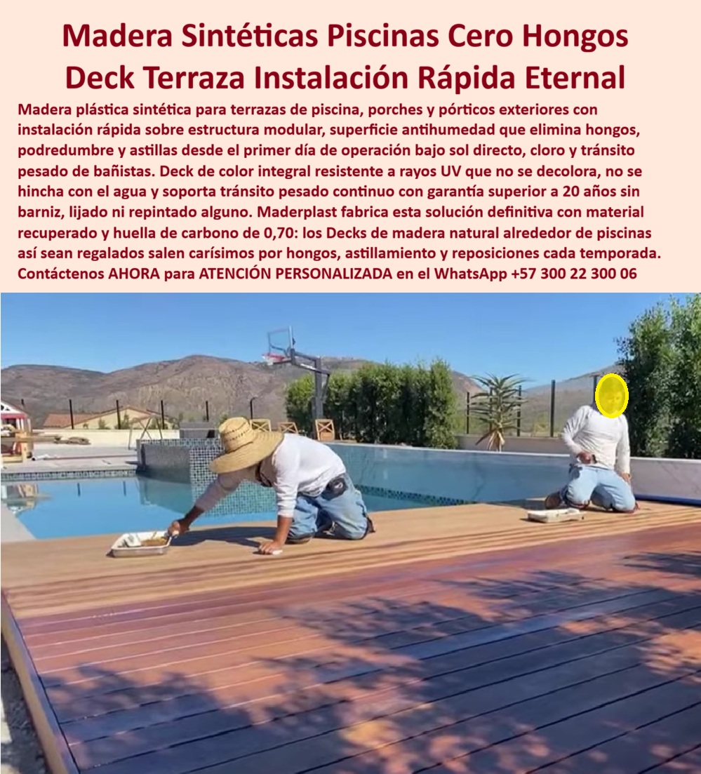 Deck Porche Exterior Resistente Clima Suelos Terraza Pórtico Maderplast Madera Plástica Terraza Piscina Antihumedad Larga Pisos Deck Porches Terrazas Duradero Sin Mantenimiento Madera sintética cero mantenimiento alto impacto im