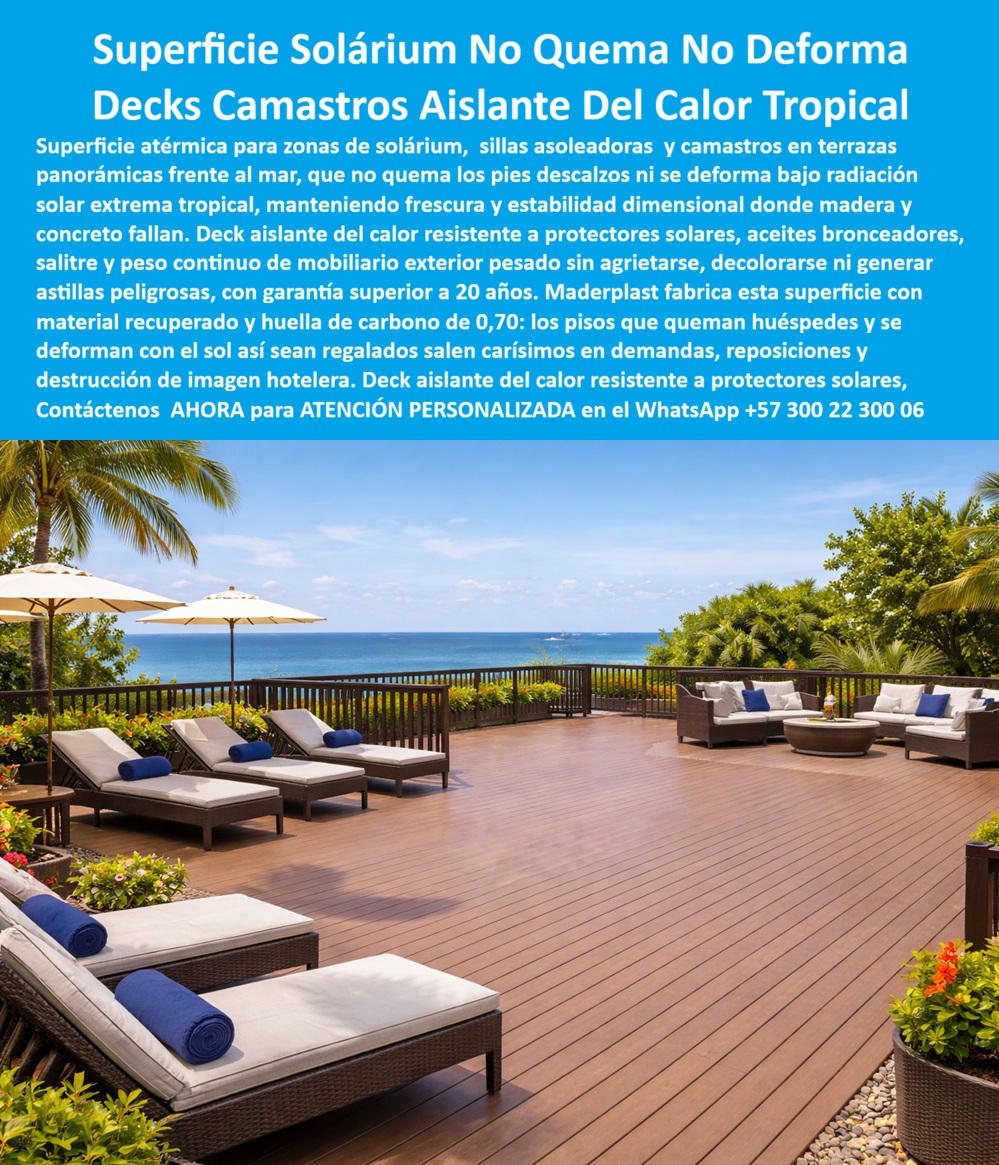 Decks Atérmicos Zonas De Relajación Pisos Deck Asoleaderos Maderplast Pisos Deck Que No Queman Ni Se Deforman Exteriormente Superficies De Exterior Camastros Sol Decks Para Sillas Asoleadoras Aislantes Del Calor Fuertes Deck Zonas Sol