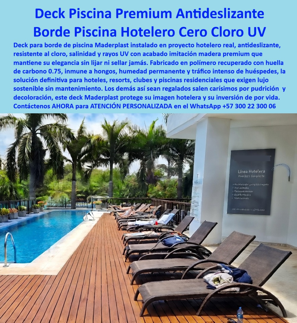 Piso Deck Borde Piscina Imitación Madera Deck Piscina Infinitas Maderplast Suelos De Madera Sintética Para Proyectos 00