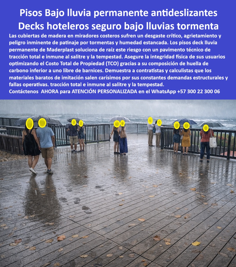 Pisos Deck Lluvia Permanente Ambientes Marinos Premium Maderplast Decks Hoteleros Seguros Bajo Lluvias Fuertes Decks Para Terrazas Marítimas Seguras Bajo Tempestad Tarimas Exteriores Resistentes Humedad Salitre Y Lluvia Pisos Deck Sol
