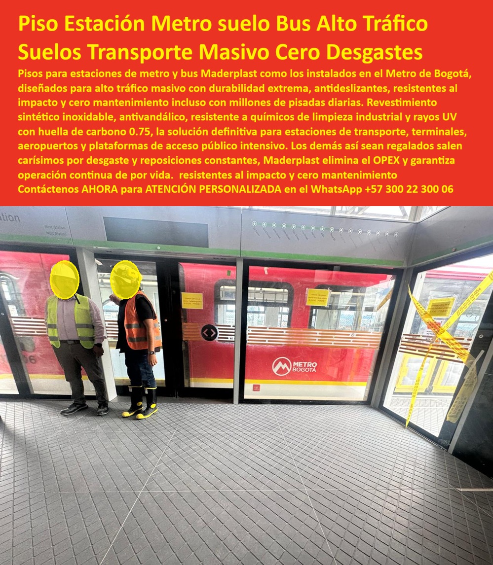 Pisos Deck Metro Bus Alto Tráfico Suelos Estaciones Transporte Maderplast Cubiertas Estaciones Bus Metro Durabilidad Extrema Revestimiento sintético cero mantenimiento alto impacto duradero Piso Estaciones Uso Intensivo Larga Duración