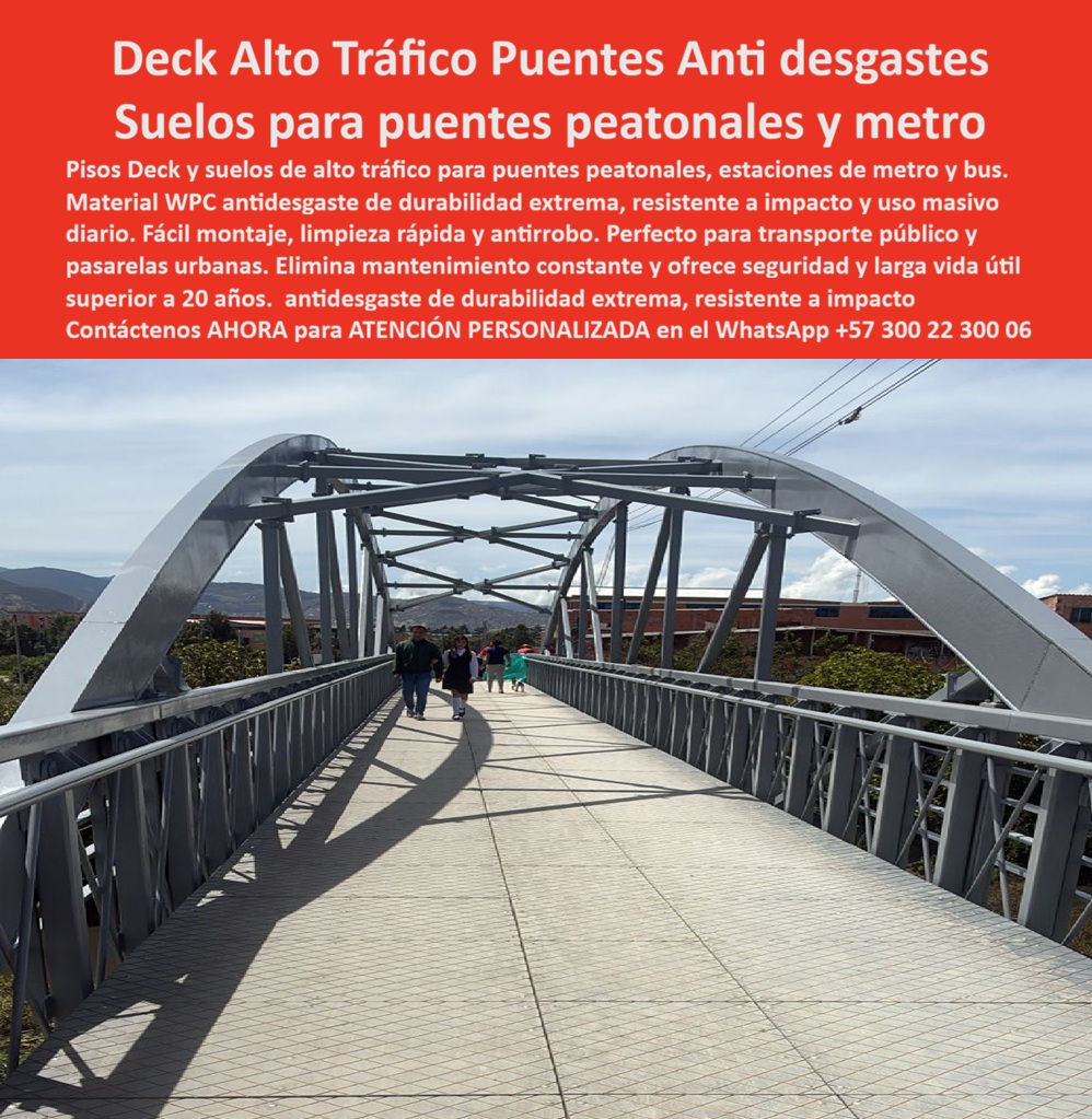 Pisos Deck Metro Bus Alto Tráfico Suelos Estaciones Transporte Maderplast Puente Peatonal Deck Reemplazo Pasarelas Metro Resistente Impacto Suelo Metrobus Antidesgaste Fácil Limpieza Urbana Deck Transporte Público Resistente Desgaste