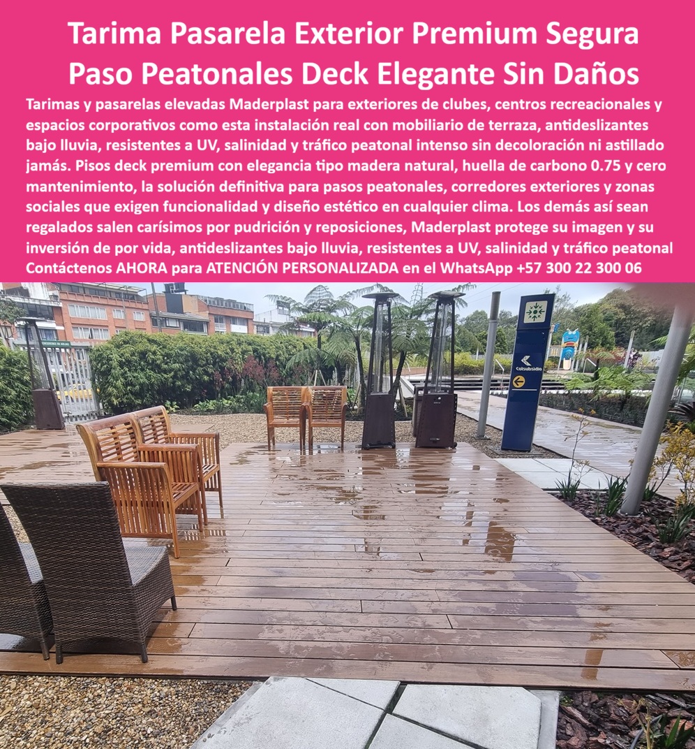 Pisos Decks Senderos Corredores Tarimas Pasarelas Elevadas Maderplast Pisos Pasarelas Exteriores Antideslizante Premium Tarimas Pasarelas Elevadas Sin Mantenimiento Fuertes Pasos Peatonales Tipo Deck Elegancia Y Seguridad Exterior Deck